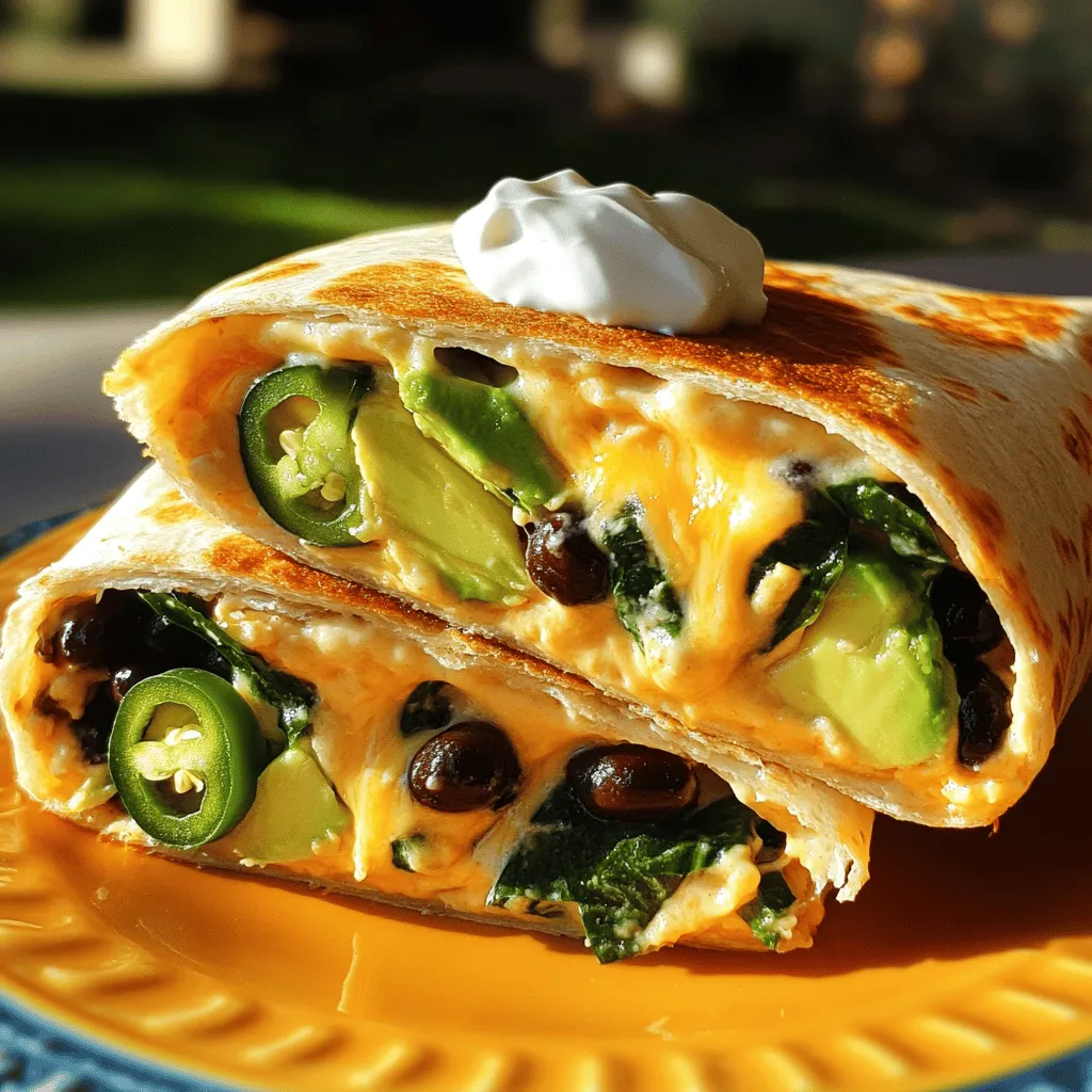 To make a tasty grilled cheese burrito, gather these main ingredients: - 2 large flour tortillas - 1 cup shredded sharp cheddar cheese - 1 cup shredded Monterey Jack cheese - 1 large avocado, sliced - 1 small jalapeño, sliced (for heat) - 1/2 cup black beans, drained and rinsed - 1/2 cup fresh baby spinach - 2 tablespoons butter - Salt and pepper to taste These ingredients create a creamy and crunchy dish. The combination of cheddar and Monterey Jack gives a great melt. The avocado adds creaminess, while the spinach brings freshness. Want to kick it up a notch? Consider these optional ingredients: - Chopped cilantro for brightness - Sliced tomatoes for added juiciness - A sprinkle of cumin for warmth - A drizzle of hot sauce for spice These extra flavors can make your burrito even more exciting. Mix and match to find your favorite combination. To create your grilled cheese burrito, you will need a few simple tools: - A non-stick skillet - A mixing bowl - A spatula for flipping - A sharp knife for slicing - A cutting board for prep Having the right tools makes cooking easier and more fun. With these items, you’ll be ready to assemble and cook your delicious burrito. For the full recipe, check out the Grilled Cheese Burrito section! To start, I combine the cheeses in a bowl. I use one cup of sharp cheddar and one cup of Monterey Jack. This mix creates a creamy, rich filling. You can adjust the amount based on your taste. If you want more cheese, go for it! Next, I lay out a large flour tortilla on a clean surface. I spread the cheese mixture on one half of the tortilla. You want to cover it well. Then, I add slices of avocado, jalapeño, black beans, and fresh spinach on top. A pinch of salt and pepper adds flavor. Finally, I fold the tortilla in half, making a half-moon shape. Now it’s time to cook! I heat a non-stick skillet over medium heat. I melt one tablespoon of butter in the skillet. Once it’s hot, I place the folded burrito in the pan. I let it cook for 3-4 minutes until golden and crispy. Then, I flip it carefully. I add the other tablespoon of butter and cook for another 3-4 minutes. This gives it a crunchy crust. I know it’s done when the cheese melts inside. You can check out the Full Recipe for all details. To get that gooey, melty cheese, use a mix of sharp cheddar and Monterey Jack. These cheeses melt well together. Make sure you spread the cheese evenly on the tortilla. This helps it melt perfectly. Heat your skillet over medium heat to avoid burning. Cooking too fast can lead to a crispy outside and unmelted cheese inside. Add layers of flavor with fresh ingredients. Sliced avocado adds creaminess, while jalapeños give heat. Black beans add a nice texture and protein. Don’t forget to season with salt and pepper. This simple step can enhance all the flavors in your burrito. You can also try adding a sprinkle of taco seasoning to the filling for a fun twist. One common mistake is overfilling the burrito. Too much filling can lead to messy cooking. Make sure to fold the tortilla tightly. This keeps everything inside during cooking. Another mistake is cooking on too high heat. This can burn the outside before the cheese melts. Always check the heat and flip carefully to avoid spills. Follow these tips to make your Grilled Cheese Burrito a hit! For the full recipe, check out the [Full Recipe]. {{image_2}} For a tasty vegetarian option, use fresh veggies. You can add bell peppers, mushrooms, or zucchini. These will add great flavor and texture. Swap the black beans for pinto beans or lentils for variety. You can also try adding corn for sweetness. Top it all with some fresh cilantro for a bright finish. If you love meat, you can pack your burrito with protein. Consider adding cooked chicken, ground beef, or pulled pork. These meats pair well with the cheese and beans. You can even mix in some crispy bacon for extra crunch. Don’t forget to season your meat with spices for extra flavor. Want to spice things up? Add sliced jalapeños or a drizzle of hot sauce. You can also try chipotle sauce for a smoky kick. For a gourmet twist, use truffle oil or aioli. These toppings will elevate your burrito to a whole new level. Try serving it with a side of salsa or guacamole. Explore these variations to make your grilled cheese burrito your own. The Full Recipe gives you a great base to start! To store leftover grilled cheese burritos, let them cool first. Wrap each burrito in foil or plastic wrap. Place them in an airtight container. This keeps them fresh and tasty for later. Stored this way, they can last up to three days in the fridge. To reheat your burritos, use an oven for the best taste. Preheat your oven to 350°F (175°C). Place the burritos on a baking sheet. Heat them for about 10-15 minutes. This method keeps the burritos crispy. If you are in a hurry, you can use the microwave. Heat them for 1-2 minutes, but they may not be as crispy. You can freeze grilled cheese burritos for longer storage. Wrap each one tightly in plastic wrap, then in foil. This helps prevent freezer burn. They can last up to three months in the freezer. When you're ready to eat, thaw them in the fridge overnight. Then, follow the reheating guidelines to enjoy their cheesy goodness again. To make a Grilled Cheese Burrito from scratch, you need some simple steps. First, gather your ingredients: tortillas and cheese. The cheese should be a mix of sharp cheddar and Monterey Jack for the best flavor. 1. Heat a skillet on medium. 2. Mix the cheeses in a bowl. 3. Spread cheese on one half of a tortilla. 4. Add your fillings, like avocado, jalapeño, black beans, and spinach. 5. Fold the tortilla in half. 6. Cook it in the skillet with butter until golden brown. This process creates a cheesy, crispy delight. The best cheese for a Grilled Cheese Burrito is a combination of sharp cheddar and Monterey Jack. Sharp cheddar gives a strong taste, while Monterey Jack melts well. You can also add pepper jack for extra spice. Mixing these cheeses creates a creamy texture and rich flavor. You can find Grilled Cheese Burritos at many fast food places and food trucks. Some grocery stores sell frozen versions, too. However, making them at home is easy and fun. Plus, you can control the ingredients and flavors. Yes, you can customize the fillings of your Grilled Cheese Burrito! Try adding ingredients like chicken, bacon, or different veggies. You can also switch up the cheeses. Consider adding herbs or spices for more flavor. This way, you make a dish that fits your taste perfectly. You learned how to make a tasty Grilled Cheese Burrito. We started with key ingredients, essential tools, and step-by-step cooking methods. I shared tips for an ideal melt and ways to avoid mistakes. There are many fun variations, too, from vegetarian to spicy. Finally, I covered how to store and reheat leftovers. Now you can enjoy a delicious burrito that fits your taste. Go ahead and try it, and enjoy every bite!