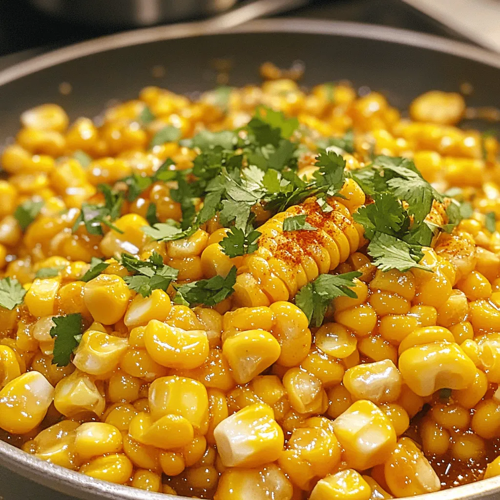 To make Honey Butter Skillet Corn, you need: - 4 cups fresh corn kernels (or frozen, thawed) - 4 tablespoons unsalted butter - 2 tablespoons honey - 1 teaspoon garlic powder - 1/2 teaspoon smoked paprika - Salt and pepper to taste These ingredients create a sweet and savory flavor. The corn gives a nice crunch, while the butter and honey add richness. You can add some fun touches with these garnishes: - Chopped fresh cilantro - Chopped fresh parsley These herbs add a pop of color and a fresh taste. They make the dish look great. Honey Butter Skillet Corn goes well with many dishes. You can serve it with: - Grilled chicken - Barbecue ribs - Tacos - Fish tacos These pairings make your meal feel complete. Each option brings out the sweet notes in the corn. If you want to dive deeper into the recipe, check out the Full Recipe. To start, gather all your ingredients. You need four cups of corn. Fresh corn tastes best, but frozen works too. Next, measure out four tablespoons of unsalted butter and two tablespoons of honey. Also, get your seasonings ready: one teaspoon of garlic powder and half a teaspoon of smoked paprika. Don’t forget salt and pepper for taste! Finally, chop some fresh cilantro or parsley for garnish. 1. Grab a large skillet and set it on medium heat. 2. Add the butter to the skillet and let it melt. 3. Once melted, pour in the honey. Stir it well so they mix. 4. Now, add the corn kernels to the skillet. Toss them in the honey butter. 5. Sprinkle in the garlic powder, smoked paprika, salt, and pepper. Mix everything until it’s combined. 6. Cook the corn for about 8 to 10 minutes. Stir it occasionally. You want the corn to be tender and lightly caramelized. 7. Taste the corn. Adjust the seasoning if you need to. 8. When the corn is done, remove it from the heat. Garnish it with the chopped cilantro or parsley. For great caramelization, keep the heat at medium. If it's too high, the corn may burn. Stir the corn every few minutes to cook evenly. Using fresh corn gives a sweet and juicy taste. If you want more color, let it cook a bit longer. Just watch it closely! The right caramelization adds depth and flavor to your dish. For the full recipe, check out the [Full Recipe]. When you choose corn, look for ears with bright green husks. The silk should be golden and fresh. Press the kernels with your thumb; they should feel firm and juicy. Avoid any ears with dry or brown husks. If you can, smell the corn. Fresh corn has a sweet scent. This ensures you get the best taste for your Honey Butter Skillet Corn. When mixing honey and butter, use room temperature butter. This helps the honey blend in smoothly. Melt the butter in a skillet over medium heat. Once melted, take it off the heat before adding honey. Stir until they are well combined. This method keeps the honey from losing its flavor. Remember, mixing well makes the dish rich and tasty. A common mistake is overcooking the corn. This can make it mushy instead of crisp. Cook it just until tender and caramelized. Another mistake is not tasting the dish. Always check if it needs more salt or pepper. Lastly, don’t skip the garlic powder and smoked paprika. These spices add a depth of flavor that makes your dish shine. For more tips, try the full recipe to guide you through the process. {{image_2}} You can easily add a kick to your dish. Just mix in some diced jalapeños. Start with one pepper, and taste as you go. You can also sprinkle in cayenne pepper or red pepper flakes. This brings heat and depth to your sweet corn. Adding more veggies boosts taste and nutrition. Bell peppers or zucchini work great here. Dice them up and sauté with the corn. You can also try peas or diced tomatoes for color and flavor. This makes your skillet corn a full meal. If you prefer a dairy-free option, use coconut oil instead of butter. It adds a sweet flavor that pairs well with honey. You can also try nut-based butter for a creamy texture. Just keep the same cooking steps for great results. For the full recipe, check out the steps above. Enjoy experimenting with these ideas! To store leftover Honey Butter Skillet Corn, let it cool down first. Place it in an airtight container. This keeps the corn fresh and tasty. Stored this way, it will last for up to three days in the fridge. When you’re ready to eat the leftovers, you can reheat them easily. Just put the corn in a skillet over medium heat. Stir it often to warm it evenly. You can also add a small bit of butter to keep it rich and moist. Heat for about five minutes or until warm. Yes, you can freeze Honey Butter Skillet Corn! Just place it in a freezer-safe bag or container. Make sure to remove as much air as possible before sealing. It can stay frozen for up to three months. When you're ready to eat it, thaw it in the fridge overnight. Reheat it in a skillet as mentioned above. Enjoy the sweet and rich flavors again! For the full recipe, check out the details above. Yes, you can use canned corn. Just drain and rinse it well before cooking. Canned corn is convenient and saves time. However, fresh corn gives a better taste and texture. If using frozen corn, make sure to thaw it first. Honey Butter Skillet Corn lasts about three to four days in the fridge. Store it in an airtight container. When you want to eat it, just reheat it on the stove or microwave. Honey Butter Skillet Corn pairs well with many dishes. Try serving it with grilled chicken or fish. It also goes great with BBQ ribs. For a complete meal, add a fresh salad or some rice. For the full recipe, check out the details above! This blog post covered how to make Honey Butter Skillet Corn. You learned about the main ingredients, optional garnishes, and perfect pairings. I shared cooking steps and tips for caramelization. You explored tricks for selecting fresh corn and mixing honey and butter. We discussed tasty variations and how to store leftovers. In closing, this dish is simple and fun. You can adapt it to fit your taste. Enjoy cooking and sharing this delicious corn dish with friends and family!