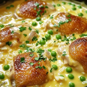 - 4 boneless, skinless chicken thighs - 1 cup long-grain white rice - 2 cups chicken broth - 1 cup heavy cream - 1 medium onion, chopped - 3 cloves garlic, minced - 1 tablespoon olive oil - 1 teaspoon paprika - 1 teaspoon garlic powder - 1 teaspoon onion powder - Salt and pepper to taste - Fresh parsley, chopped (for garnish) - 1 cup frozen peas The main ingredients are simple yet essential. The chicken thighs provide rich flavor and tenderness. Long-grain white rice cooks up fluffy and pairs well with the creamy sauce. Chicken broth adds depth, while heavy cream creates that luscious texture we crave. Aromatics like onion and garlic bring warmth and depth. Olive oil helps brown the chicken and sauté the aromatics. Paprika, garlic powder, and onion powder are key seasonings that enhance the dish’s flavor. Don’t forget salt and pepper; they balance and highlight all the tastes. For garnishes, fresh parsley adds color and a hint of freshness. Frozen peas bring a sweet pop of flavor and a splash of green. You can check out the Full Recipe for more details. - Heat olive oil over medium heat in a large skillet. - Season the chicken thighs with salt, pepper, paprika, garlic powder, and onion powder. - Cook the chicken thighs for about 5-7 minutes on each side until they turn golden brown and are fully cooked. - Remove the chicken from the skillet and set it aside. - Add the chopped onion and minced garlic to the same skillet. - Sauté for about 3-4 minutes, until the onion becomes translucent and fragrant. - Stir in 1 cup of long-grain white rice. Allow it to absorb the flavors from the skillet for 1-2 minutes. - Pour in 2 cups of chicken broth and bring the mixture to a boil. - Stir in 1 cup of heavy cream and 1 cup of frozen peas, then return the chicken to the skillet. - Cover and let everything simmer for another 5-7 minutes until the sauce turns creamy. To make your creamy smothered chicken rich, let it simmer long enough. Simmering allows the flavors to blend well. If you want it creamier, add more heavy cream. The cream adds a nice smoothness that makes this dish comforting. For extra flavor, try adding herbs like thyme or rosemary. These herbs bring a fresh taste that brightens the dish. A squeeze of lemon juice also works wonders. It adds a zing that cuts through the creaminess. Use a meat thermometer to check if the chicken is done. It should reach 165°F for safe eating. Browning the chicken in batches gives it a nice crust. This step helps keep the chicken juicy and delicious. For the full recipe, check out the details above. {{image_2}} You can easily change some ingredients for different flavors. Use brown rice instead of white for health benefits. Brown rice adds fiber and nutrients, making your meal more wholesome. If you prefer chicken, swap thighs for breasts or drumsticks. Each part has unique flavors and textures, so try what you like best. Adding vegetables makes this dish even better. You can incorporate bell peppers or carrots for added nutrition. They bring color and crunch to your meal. Fresh greens like spinach or kale are also great choices. They cook down nicely and add vitamins to your dish. You can adjust this recipe to fit your diet. Create a dairy-free version using coconut cream. It gives a rich taste without dairy. For those on plant-based diets, suggest vegan alternatives. Use tofu or chickpeas instead of chicken for a hearty, satisfying meal. These swaps keep the dish delicious while meeting your needs. For the full recipe, check out the detailed instructions provided above. After a delicious meal, you may have leftovers. First, let the dish cool down. This helps keep the flavors fresh. Once cool, transfer the creamy chicken and rice to airtight containers. This will keep your food safe and tasty. Be sure to leave some space at the top. This allows for expansion if you freeze it. You can freeze portions for meal prep. Divide the chicken and rice into single servings. Place them in freezer-safe containers or bags. Make sure to remove as much air as possible. This prevents freezer burn. When you're ready to enjoy, thaw in the fridge overnight. For best flavor and texture, reheat in a skillet over low heat. Add a splash of chicken broth to keep it creamy. To maintain quality, eat leftovers within 3-4 days if stored in the fridge. If frozen, aim to consume them within 2-3 months. This way, you can enjoy your creamy smothered chicken and rice at its best! For more details, check the Full Recipe. Yes, you can prepare this dish in advance. To do this, follow these steps: - Cook the chicken and rice as per the recipe. - Allow the dish to cool completely. - Store it in an airtight container in the fridge for up to three days. When ready to eat, reheat it gently on the stove or in the microwave. Add a splash of chicken broth to keep it creamy. Absolutely! To adapt this recipe for slow cooking: - Brown the chicken thighs in a skillet first to enhance flavor. - Place them in the slow cooker with the rice, broth, onion, and garlic. - Cook on low for about 4-5 hours or high for 2-3 hours. - Stir in the cream and peas during the last 30 minutes of cooking. To keep the chicken juicy, pay attention to these tips: - Cook the chicken thighs to an internal temperature of 165°F. - Avoid overcooking, as this can dry them out. - Let the chicken rest for a few minutes after cooking. This helps retain moisture. Yes, you can use other rice varieties. Here are some options: - Brown rice adds more fiber but will take longer to cook. - Jasmine rice offers a floral aroma and cooks similarly to white rice. - Basmati rice can be used, but adjust the cooking time to avoid mushiness. Each type of rice may change the dish's texture slightly. In this blog post, we explored a simple yet delicious creamy smothered chicken and rice recipe. We covered key ingredients, cooking steps, and helpful tips to enhance flavor and texture. You can easily customize it with vegetables or different rice types. Remember, the goal is a comforting meal that satisfies. Enjoy making this dish, and don't hesitate to experiment with your favorite flavors. With practice, you'll become a pro at creating this creamy delight.