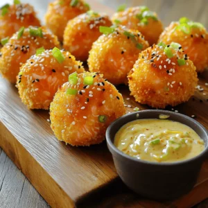 - Fresh salmon fillet (1 pound, skinless) - Cornstarch (1 cup) - Mayonnaise (1 cup) - Garlic powder (1 teaspoon) - Paprika (1 teaspoon) - Salt (1/2 teaspoon) - Black pepper (1/2 teaspoon) - Sweet chili sauce (2 tablespoons) - Sriracha (1 tablespoon, adjust for spice preference) - Lime juice (1 tablespoon) - Garnishes: Chopped green onions, sesame seeds When it comes to making Bang Bang Salmon Bites, I focus on high-quality ingredients. Start with a fresh salmon fillet. The skinless piece is best for this dish. It cooks evenly and absorbs flavors well. Next, cornstarch plays a key role. This ingredient creates a nice, crispy coating when baked. Use it generously to coat the salmon pieces. Mayonnaise serves as the base for the sauce. It adds creaminess and helps bind the other flavors. For seasoning, garlic powder and paprika bring depth. Salt and black pepper add balance. These simple spices elevate the dish without overwhelming it. The sauce is where the magic happens. Sweet chili sauce gives a sweet kick. Sriracha adds heat, but feel free to adjust it. Lime juice brightens everything up. Finally, don't forget the garnishes. Chopped green onions and sesame seeds make the dish pop. They add color and crunch. For the full recipe with detailed steps, check out [Full Recipe]. - Preheat the oven to 400°F (200°C). - In a bowl, mix 1 cup of cornstarch, 1 teaspoon of garlic powder, 1 teaspoon of paprika, 1/2 teaspoon of salt, and 1/2 teaspoon of black pepper. This will be your coating. - Cut 1 pound of fresh salmon fillet into bite-sized pieces. - Dip each salmon piece into the cornstarch mixture. Make sure each piece is fully coated. Shake off any extra coating. - Line a baking sheet with parchment paper. - Arrange the coated salmon bites on the baking sheet. Space them out to allow even cooking. - Bake in the oven for 12-15 minutes. The bites should be crispy and cooked through. - While the salmon bakes, make the bang bang sauce. - In a bowl, combine 1 cup of mayonnaise, 2 tablespoons of sweet chili sauce, 1 tablespoon of sriracha, and 1 tablespoon of lime juice. - Mix well. Adjust the spice level to your taste by adding more sriracha if you like it hot. These steps will guide you to create tasty Bang Bang Salmon Bites. For the complete details, check the Full Recipe. For crispy Bang Bang Salmon Bites, coat each piece of fish evenly. This ensures every bite has that crunch you crave. Watch the baking time closely. Salmon cooks quickly, and overcooking can make it dry. You can easily change the heat level in the sauce. Start with one tablespoon of sriracha. If you like more heat, add a bit more. Serve extra bang bang sauce on the side for your guests. This way, everyone can adjust to their taste. The way you present your dish matters. Serve the salmon bites on a rustic wooden board or a clean white platter for a nice contrast. Add garnishes like chopped green onions and sesame seeds right before serving. This keeps them fresh and vibrant. {{image_2}} You can switch up the main protein in this recipe. Use shrimp or chicken for a different flavor. Both options cook quickly and absorb the sauce well. If you want a vegetarian choice, try using tofu. Make sure to press it well to remove excess water. This way, it will soak up all that tasty sauce. The bang bang sauce is delicious, but you can try some variations. For a healthier version, use yogurt-based sauces instead of mayonnaise. This gives you a lighter option without losing flavor. You can also play with spices. Adding chipotle can give your sauce a nice smoky kick. Don't be afraid to experiment! Bang Bang Salmon Bites are very versatile. You can pair them with rice or a fresh salad for a full meal. This makes it easy to balance flavors and textures. They also work great as appetizers or party snacks. Serve them on a platter with extra sauce for dipping. This makes them fun for sharing! For the complete recipe, check the Full Recipe section. To keep your Bang Bang Salmon Bites fresh, store them in an airtight container. They stay good in the fridge for up to 2 days. When you want to enjoy them again, reheat in the oven for the best texture. This method helps keep the bites crispy. You can freeze uncooked salmon bites for later. This makes meal prep easy! Just make sure you seal them properly. Proper sealing prevents freezer burn and keeps the salmon fresh. For the best crunch, reheat your salmon bites in the oven or on a skillet. This method keeps them crispy and delicious. Avoid using the microwave, as it can make them soggy. Enjoy your tasty bites! Yes, just ensure it's thawed completely before coating and baking. Frozen salmon works well if you follow this step. Just remember to pat it dry before using. This helps the coating stick better. Increase the amount of sriracha or add chili flakes to taste. You can start with a little extra sriracha. If you want more heat, add a pinch of chili flakes. Taste as you go to find your perfect spice level. Yes, prepare the salmon bites and sauce beforehand and bake just before serving. You can coat the salmon and store it in the fridge. Make the sauce too and keep it separate. It saves time when you are ready to eat. Use gluten-free cornstarch and ensure all sauces are gluten-free certified. Many brands offer gluten-free sauces now. Always check labels to make sure they meet your needs. This way, everyone can enjoy the dish! These Bang Bang Salmon Bites are easy to make and full of flavor. We covered the key ingredients, step-by-step instructions, and creative ways to customize this dish. Remember, you can adjust spice levels and try different proteins for variety. Storing leftovers is simple, and you can even prepare bites in advance. Explore these tips to make your cooking fun and successful. Enjoy the delicious results of your hard work in the kitchen. Happy cooking!