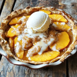 To make fresh peach cobbler, gather these ingredients: - 6 fresh peaches, peeled and sliced - 1 cup granulated sugar (divided) - 1 teaspoon ground cinnamon - 1/2 teaspoon nutmeg - 1 teaspoon vanilla extract - 1 tablespoon lemon juice - 1 cup all-purpose flour - 2 teaspoons baking powder - 1/2 teaspoon salt - 1 cup whole milk - 1/2 cup unsalted butter, melted - Whipped cream or vanilla ice cream for serving These ingredients create a sweet and warm dessert. The peaches add great flavor, while the spices bring warmth. Choose ripe peaches for the best cobbler. Look for peaches that are slightly soft to touch. The skin should have a vibrant color, often with some blush. Avoid peaches with bruises or blemishes. If they are not quite ripe, leave them at room temperature for a few days. You can enhance your cobbler with optional ingredients. Consider adding: - 1/4 cup brown sugar for a richer taste - 1 teaspoon almond extract for nuttiness - A pinch of sea salt to balance sweetness These optional ingredients can elevate the flavors and give your cobbler a unique twist. You can adjust based on your personal taste! For the complete recipe, check the Full Recipe. First, gather your fresh peaches. You need six ripe ones. Start by peeling them. A simple knife will work well. Once peeled, slice each peach into thin wedges. Place the slices in a large bowl. Add 1/2 cup of granulated sugar, ground cinnamon, nutmeg, vanilla extract, and lemon juice. Gently toss the peaches. Make sure they are well coated. Let the mixture sit for a bit. This helps to draw out the juices, making them sweet and flavorful. Next, let's make the biscuit topping. In a separate bowl, whisk together the all-purpose flour, baking powder, salt, and the other 1/2 cup of granulated sugar. This mix will give your topping a good rise. Now, pour in the milk and melted butter. Stir everything together until just combined. Don't worry if there are lumps. They will bake out in the oven! Now it’s time to put it all together. Preheat your oven to 350°F (175°C). Grease a 9x13-inch baking dish to prevent sticking. Pour the biscuit batter into the dish. Spread it out evenly. Next, carefully spoon the peach mixture over the batter. Make sure the peaches sit on top and do not mix them in. This helps create that lovely layered look. Now, bake your cobbler for 40 to 45 minutes. You want the top to turn golden brown. To check for doneness, insert a toothpick into the cobbler. If it comes out clean, it’s ready! Once done, let it cool for a few minutes. Serve it warm, and don’t forget the whipped cream or vanilla ice cream on top for a delightful finish. Enjoy the taste of summer with this fresh peach cobbler, a true delight! For the complete recipe, refer to the Full Recipe. To make your peach cobbler shine, use ripe peaches. Look for peaches that are soft but not mushy. A little firmness is okay. Wash and peel your peaches carefully. Slice them evenly to ensure they cook well. Toss them with sugar and spices to enhance their natural flavor. Remember, mixing the peaches gently helps keep them intact. If your peaches are very sweet, cut back on the sugar. You may reduce the sugar by 1/4 cup. For tart peaches, add a bit more sugar. Taste the peach mixture before baking. Adjusting the sweetness makes a big difference. The goal is to find balance, so don’t hesitate to tweak it based on your taste. Serve your peach cobbler warm for the best experience. A scoop of vanilla ice cream on top adds creaminess. Whipped cream is also a great choice. You can drizzle some peach juice over the cobbler for extra flavor. It looks pretty and tastes amazing! For those who love crunch, sprinkle some toasted nuts on top. Enjoy the delightful blend of flavors! {{image_2}} You can switch the peaches for other fruits. Try fresh blueberries, strawberries, or plums. Apples work well too, bringing a nice crunch. Each fruit gives a new taste and texture. Experimenting with fruit makes it fun! To make this dessert gluten-free, swap the all-purpose flour. Use almond flour or coconut flour instead. These options keep the cobbler soft and tasty. Always check the labels to ensure they are gluten-free. Want to change the flavor? Add spices like cardamom or ginger. A pinch of allspice can also bring warmth. Adjust the amount to your taste. Don't be shy to try new blends! A little twist makes the cobbler exciting. For the full recipe, check the main article. To store leftover peach cobbler, let it cool completely. Cover it with plastic wrap or foil. You can also use an airtight container. Keep it in the fridge for up to four days. This helps keep the flavors fresh and tasty. When you're ready to enjoy your leftovers, preheat your oven to 350°F (175°C). Place the cobbler in an oven-safe dish. Heat for about 15-20 minutes, until it's warm and bubbly. You can also microwave individual servings for about 30-40 seconds. If you like, add a scoop of ice cream on top for extra flavor. To freeze peach cobbler, let it cool completely first. Slice it into portions and wrap each piece in plastic wrap. Place the wrapped pieces in a freezer bag. You can freeze it for up to three months. When you're ready to eat it, thaw it in the fridge overnight. Then, reheat as mentioned above for the best taste. Enjoy this delightful summer dessert anytime! For the full recipe, check out the details above. Yes, you can use canned peaches. Canned peaches save time and effort. Make sure to drain them well. This keeps your cobbler from becoming too watery. Fresh peaches, however, give a brighter flavor. If you want the best taste, go for fresh. You can tell your peach cobbler is done when the top is golden brown. Insert a toothpick in the center. If it comes out clean, your cobbler is ready. The edges should be bubbly and the fruit should be soft. This usually takes about 40 to 45 minutes in the oven. Serving peach cobbler warm is best. You can add a scoop of vanilla ice cream on top. Whipped cream is another great choice. For a twist, drizzle some peach juice over the ice cream. This makes every bite even more delightful. For the full recipe, check out the Sweet & Spicy Fresh Peach Cobbler. We explored the key ingredients for fresh peach cobbler, from selecting ripe peaches to optional flavors. You learned how to prep peaches, make biscuit topping, and bake the dish. Tips for sweetness and serving suggestions enhance the experience. We also discussed variations, storage tips, and answered common questions. Now, you can create a delicious peach cobbler that delights all. Enjoy your baking and savor every bite!