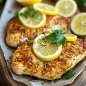 - Boneless, skinless chicken breasts These are the main ingredient. They cook evenly and stay juicy. Choose breasts that are similar in size for best results. - Olive oil Olive oil adds moisture and helps the chicken cook evenly. It keeps the meat tender and flavorful. - Essential seasonings for flavor You will need: - 1 teaspoon garlic powder - 1 teaspoon onion powder - 1 teaspoon smoked paprika - 1 teaspoon dried oregano - 1 teaspoon salt - 1/2 teaspoon black pepper These spices blend well to create a tasty crust on the chicken. - Baking sheet or dish A sturdy baking sheet helps the chicken bake well and catch juices. - Measuring spoons Use measuring spoons to get the right amount of spices. This keeps flavors balanced. - Meat thermometer This tool ensures your chicken is safe to eat. It checks if the internal temperature reaches 165°F (74°C). For the full recipe, check out the instructions above. 1. Preheat the oven to 425°F (220°C). This high heat helps the chicken cook fast. 2. Pat the chicken breasts dry with paper towels. Drying them helps get a nice crust. 1. In a small bowl, mix garlic powder, onion powder, smoked paprika, oregano, salt, and black pepper. This blend adds great flavor. 2. Place the chicken breasts in a bowl, then drizzle with olive oil. Make sure to coat them evenly. Sprinkle the spice mix on both sides of the chicken. 1. Arrange the chicken breasts in a single layer on a baking sheet lined with parchment paper. This helps them cook evenly. 2. Bake for 20-25 minutes. Check with a meat thermometer; the chicken should reach 165°F (74°C). The juices should run clear. Marinating or seasoning chicken is key for great taste. Marinating helps add flavor and keeps the chicken moist. Try to marinate for at least 30 minutes or even overnight. This lets the spices soak in well. Using lemon slices is a smart move. The lemon adds a fresh zing while keeping the chicken juicy. The oven heat will release the lemon juice, creating a flavorful steam. If your chicken turns out dry, don’t worry. You can fix it with a few simple tricks. First, try covering the chicken with foil while it bakes. This traps moisture and keeps the chicken juicy. If you find your chicken is undercooked, use a meat thermometer. The safe internal temperature is 165°F (74°C). If it’s not there yet, just return it to the oven for a few more minutes. Feel free to adjust spices for different flavors. Adding a bit of cumin or chili powder can spice things up. You can also experiment with marinades. A honey mustard mix or a teriyaki sauce can change the whole dish. Using different herbs can also add a new twist. Try fresh rosemary or thyme for a nice touch. For more ideas, check out the Full Recipe for inspiration. {{image_2}} To make herb-infused chicken, you can add fresh herbs. Fresh herbs give a bright flavor. You can use parsley, rosemary, or thyme. Mix these herbs into the spice blend. For a great blend, try a mix of basil and oregano. This infusion enhances the taste of your baked chicken. You can also create a herb paste with olive oil. Rub this paste on the chicken before baking. If you like heat, try spicy baked chicken. You can add chili powder for a kick. Mix it with paprika and cayenne pepper. This blend will make your chicken zesty. You can also use hot sauce or sriracha for extra spice. Just drizzle it on before baking. This method adds flavor and heat, making dinner exciting. For a low-carb meal, swap regular sides with veggies. You can serve baked chicken with steamed broccoli or asparagus. These sides are tasty and healthy. You can also use cauliflower rice instead of regular rice. This way, you get a great meal without too many carbs. Always check your spices to ensure they fit your diet. For more recipes, check the Full Recipe. To keep your baked chicken breasts fresh, use airtight containers. Glass or plastic containers work well for this. Make sure to let the chicken cool completely before sealing. Store in the fridge for up to four days. This keeps the chicken safe and tasty. When you reheat chicken, you want it juicy, not dry. To do this, add a splash of water or broth to the container before heating. Cover it with a lid or a damp paper towel. For the microwave, heat it in short bursts of one minute. Check it often to avoid overcooking. If you use the oven, preheat it to 350°F (175°C). Place the chicken in a dish, cover it with foil, and heat for about 15-20 minutes. Freezing is a great way to save baked chicken for later. First, let the chicken cool completely. Wrap each piece tightly in plastic wrap or foil. Then, place them in a freezer bag. Label the bag with the date. You can freeze the chicken for up to three months. When ready to use, thaw it in the fridge overnight. This keeps the chicken moist and flavorful for your next meal. The best temperature to bake chicken breasts is 425°F (220°C). This high heat helps the chicken cook quickly while keeping it juicy. It also gives a nice golden color. Always preheat your oven before you start. You can check if chicken breasts are fully cooked by using a meat thermometer. The internal temperature should be 165°F (74°C). Another way is to cut into the thickest part. The juices should run clear, not pink. Yes, you can bake chicken breasts from frozen, but it requires some extra time. Preheat your oven to 350°F (175°C). Bake for about 30-45 minutes, depending on thickness. Use a meat thermometer to check for doneness. - Other common questions include: - Can I use bone-in chicken breasts? Yes, but adjust the baking time. - What if I don’t have olive oil? You can use other oils like canola or avocado oil. - Can I add vegetables to the baking sheet? Yes, but cut them small for even cooking. - How long can I store leftovers? You can keep them in the fridge for up to 4 days. For more details on making this dish, check out the Full Recipe. Baking chicken breasts can be simple and rewarding. This guide covered key ingredients and tools. We explored prep steps, seasoning, and baking methods. I shared tips to keep your chicken moist and flavorful, plus ways to fix common issues. You can even adjust flavors with herbs and spices. Remember to store leftovers properly and reheat them right. With these techniques, you can enjoy juicy, baked chicken every time. Get ready to impress your friends and family with your new skills!
