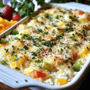 Here is the full recipe for baked cottage cheese eggs. Ingredients: - 1 cup cottage cheese - 4 large eggs - 1/2 cup bell pepper, diced (any color) - 1/4 cup green onion, chopped - 1/2 teaspoon garlic powder - 1/2 teaspoon paprika - Salt and pepper to taste - 1/2 cup shredded cheese (cheddar or mozzarella works well) - Fresh parsley for garnish Cottage Cheese Cottage cheese is creamy and rich in protein. It adds a soft texture to the dish. You can use full-fat or low-fat, depending on your taste. The cottage cheese also makes this dish filling and nutritious. Eggs Eggs are the star of this recipe. They provide structure and hold everything together. They also add a nice flavor. Fresh eggs make the dish taste better, so use farm-fresh if you can. Vegetables and Seasonings You can add any vegetables you like. Bell peppers and green onions give a nice crunch and flavor. Garlic powder and paprika add warmth and depth. You can adjust the spices to fit your taste. Salt and pepper enhance the overall flavor. This dish is simple yet packed with flavor. You can enjoy it for breakfast, lunch, or dinner. 1. Preheat the oven and prepare the baking dish: Start by setting your oven to 375°F (190°C). While it heats up, grease a medium-sized baking dish. You can use non-stick spray or a bit of olive oil to coat it well. 2. Mix the ingredients in a large bowl: In a big mixing bowl, add 1 cup of cottage cheese, 4 large eggs, and 1/2 cup of diced bell pepper. Also, include 1/4 cup of chopped green onion, 1/2 teaspoon of garlic powder, and 1/2 teaspoon of paprika. Season with salt and pepper to taste. Stir everything together until it's well mixed. 3. Pour and bake the mixture: Once mixed, pour the egg mixture into your prepared baking dish. Spread it evenly across the dish. Next, sprinkle 1/2 cup of shredded cheese on top. Bake this in the preheated oven for 25 to 30 minutes. You’ll know it’s done when the eggs are set, and the top looks golden and bubbly. - Watching for doneness: Keep an eye on your dish while it bakes. The edges will start to pull away from the sides of the dish, and the center will look firm. If you insert a toothpick, it should come out clean. - Final touches before serving: After baking, let the dish cool for a few minutes. This helps avoid burns when you serve. Garnish with fresh parsley for a lovely touch. Cut it into squares or slices for easy serving. Enjoy this simple but delightful dish! Achieving the perfect texture For creamy baked cottage cheese eggs, mix the cottage cheese and eggs well. This blend gives a smooth base. The right baking time is key. Bake until the eggs are just set. Overbaking makes them dry. Keep an eye on the color. You want a golden top, not brown. Customizing the flavor Feel free to change the veggies! Try spinach, tomatoes, or zucchini. Each adds a new taste. You can also switch up the seasonings. Add a pinch of chili powder for heat. Fresh herbs like basil or thyme brighten the dish. Remember, the more you experiment, the more unique flavors you create. Best side dishes Baked cottage cheese eggs pair well with fresh fruit. Sliced strawberries or a fruit salad adds sweetness. A light green salad works great too. It adds crunch and freshness. For a heartier meal, serve with crusty bread or toast. Garnishing ideas Garnish with fresh parsley for color. Chopped chives also add a nice touch. A dash of paprika on top gives a pop of flavor. You can even drizzle a bit of hot sauce for those who like spice. These small touches make your dish look and taste even better. {{image_2}} For those watching carbs, you can make low-carb options. Instead of using cottage cheese, try ricotta cheese. Ricotta has a similar texture but fewer carbs. You can also add spinach or zucchini to keep it light and tasty. If you need dairy-free alternatives, try using silken tofu. Blend it until smooth, and mix it with the eggs. You can also substitute the cheese with a dairy-free option. Look for vegan cheese that melts well to keep the flavor. Adding different vegetables can really change the taste. You can use mushrooms, spinach, or diced tomatoes. Just make sure to chop them small. This way, they mix well with the eggs and cottage cheese. You can spice it up with herbs, too. Try adding fresh basil or oregano for a tasty twist. A pinch of red pepper flakes adds heat. These simple changes make baked cottage cheese eggs fun and exciting! To keep your baked cottage cheese eggs fresh, store them properly. First, let them cool completely. Once cooled, cut them into squares or slices. Place the pieces in an airtight container. This helps keep the eggs moist and flavorful. You can store them in the fridge for up to four days. If you want to store them longer, freezing is a great option. Wrap each piece in plastic wrap or foil. Then, place them in a freezer-safe bag. They can last up to three months in the freezer. When you're ready to enjoy them, simply thaw in the fridge overnight. To reheat your baked cottage cheese eggs, use the oven for best results. Preheat your oven to 350°F (175°C). Place the slices on a baking sheet. Cover them with aluminum foil to prevent drying out. Heat for about 10-15 minutes. You can also use a microwave. Place a slice on a microwave-safe plate. Cover it with a damp paper towel. Heat for 30 seconds to 1 minute. Check to make sure it’s warm all the way through. This method is quick but may change the texture slightly. Enjoy your delicious meal, even on leftovers! Can I use egg substitutes? Yes, you can use egg substitutes. You can try using flax eggs or applesauce. These work well in many baked dishes. Keep in mind that using substitutes may change the dish's texture slightly. For best results, follow the package instructions. How do I know when the dish is done? You can tell when the dish is done by looking for a golden top. The eggs should be set, not runny. A toothpick inserted in the center should come out clean. This usually takes about 25-30 minutes in the oven at 375°F. Is this recipe suitable for meal prep? Absolutely! This recipe is perfect for meal prep. You can make it ahead of time and store it in the fridge. It keeps well for up to four days. Just reheat individual portions before eating. This makes it easy to enjoy throughout the week. Check the Full Recipe for more details. In this article, we explored a tasty bake using cottage cheese, eggs, vegetables, and seasonings. You learned how to prep, mix, and bake the dish, plus how to check for doneness. I shared tips for achieving the right texture and fun ideas for serving. You can easily adjust the recipe for dietary needs or explore different flavors. Store leftovers properly to keep them fresh. Remember, cooking should be fun and creative! Enjoy making this dish your own!