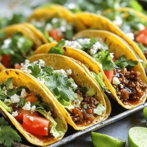 To make these tasty tacos, you need a few key ingredients. Here’s what you will need: - 1 lb ground beef - 4 tablespoons unsalted butter - 4 cloves garlic, minced - 1/4 cup honey - 1/4 cup BBQ sauce (your favorite brand) - 1 teaspoon smoked paprika - 1 teaspoon cumin - Salt and pepper to taste - 8 small corn tortillas These ingredients create a rich and sweet beef filling. The garlic and butter give it a great flavor. You can adjust the recipe to fit your taste. Here are some optional ingredients to consider: - 1 cup shredded lettuce - 1 cup diced tomatoes - 1/2 cup crumbled feta cheese (or queso fresco) Feel free to add or swap these items based on what you like. You can get creative with flavors and textures. Garnishes can elevate your tacos. Here are some ideas for toppings: - Fresh cilantro, for garnish - Lime wedges, for serving These garnishes add freshness and a zesty touch. You can squeeze lime over the tacos for added flavor. This recipe is not only easy but also fun to make. For the full recipe, check the details above and enjoy crafting your delicious Garlic Butter Honey BBQ Beef Tacos! Start by melting 4 tablespoons of unsalted butter in a large skillet over medium heat. Once the butter melts, add 4 cloves of minced garlic. Sauté the garlic for about 1 minute. It should smell amazing, but don’t let it brown. Next, increase the heat to medium-high and add 1 pound of ground beef. Cook the beef for 6 to 8 minutes. Break it apart with a spoon as it cooks. When the beef is browned, drain any excess fat if needed. Lower the heat back to medium. Now, add 1/4 cup of honey, 1/4 cup of your favorite BBQ sauce, 1 teaspoon of smoked paprika, 1 teaspoon of cumin, salt, and pepper to taste. Stir everything together and let it simmer for 2 to 3 minutes. This mixing lets the flavors blend perfectly. While the beef simmers, take 8 small corn tortillas and warm them in a dry skillet over medium heat. Heat each tortilla for about 30 seconds on each side. You want them soft and flexible. This step makes it easier to fill and fold them later. Keep an eye on them so they don’t get too crispy. Now it’s time to assemble your tacos! Start with a warm tortilla and add a generous spoonful of the garlic butter honey BBQ beef mixture. Top each taco with shredded lettuce, diced tomatoes, and crumbled feta cheese. I love adding fresh cilantro for a burst of flavor. Serve with lime wedges on the side. A squeeze of lime adds a nice tang to every bite. For the complete recipe, check out the Full Recipe section. Enjoy your tasty creation! To make the garlic butter shine, use fresh garlic. Fresh garlic gives a bright taste. Mince the garlic finely so it cooks evenly. Sauté it in butter over medium heat. Watch it closely; you want it fragrant, not brown. For extra depth, add a pinch of salt while cooking. This enhances the garlic's flavor and helps it soften. When cooking ground beef, use a large skillet. A wider pan helps the beef brown better. Break the beef into smaller pieces for even cooking. Cook it on medium-high heat, stirring often. This keeps it from clumping and helps it brown well. Drain excess fat for a leaner taco filling. After cooking, let it simmer with the sauce for at least two minutes. This allows the flavors to blend perfectly. To keep your tacos from getting soggy, warm the tortillas first. Heat them in a dry skillet for about 30 seconds on each side. This makes them soft and flexible. Next, add the beef mixture in the center, not too close to the edge. This prevents moisture from soaking through. Layer on the toppings lightly. Start with lettuce, then tomatoes, and finish with cheese. Serve tacos right away for the best crunch! For the full recipe, check out the detailed instructions. Enjoy your cooking! {{image_2}} You can use different proteins for these tacos. Chicken works well with the garlic butter and honey BBQ mix. Just cook it until it’s juicy and tender. Ground turkey is a leaner choice. It takes the flavors nicely and is healthier. If you want a vegetarian option, try using lentils or black beans. They soak up the sauce, too. This gives you tasty tacos that anyone can enjoy. Feel free to switch up the BBQ sauce. You might try a sweet sauce for a milder taste. A spicy sauce can add heat and kick. Mixing in some sriracha or hot sauce can boost the flavor. You can also add a splash of vinegar for tang. Experimenting with different flavors makes these tacos fun and unique. Toppings can change the way your tacos taste. Instead of shredded lettuce, try using cabbage for crunch. Avocado slices add creaminess and richness. You can also swap feta for shredded cheddar or pepper jack cheese. For a zesty twist, add jalapeños or pickled onions. Adding fresh herbs like mint or basil can brighten the flavors. With these options, you can make your tacos truly your own. Storing leftover tacos is simple and easy. First, let the tacos cool down. Then, remove any toppings like lettuce and tomatoes. Place the beef mixture in an airtight container. Keep the tortillas separate in another container. These steps help keep the tacos fresh. Store them in the fridge for up to three days. To reheat your tacos, use a skillet. Heat it over medium heat. Add the beef mixture and stir until warm. This usually takes about five minutes. For the tortillas, warm them in a dry skillet for about 30 seconds. This brings back their softness. Avoid using the microwave. It can make the tortillas tough. You can freeze the beef mixture for later use. Place it in a freezer-safe bag or container. Remove as much air as you can before sealing. This helps prevent freezer burn. You can freeze it for up to three months. When ready to use, thaw it overnight in the fridge. Reheat it as mentioned above for tasty tacos. For the best results, only freeze the beef. Store tortillas in the fridge to keep them fresh. Make sure to check out the Full Recipe for more delicious details! I recommend using a sweet and smoky BBQ sauce. This adds flavor and depth. If you prefer heat, choose a spicy sauce. Brands like Sweet Baby Ray's or Stubb's work great. You can also make your own if you like. Mix ketchup, brown sugar, and a touch of vinegar for a quick blend. Yes, you can make the beef mixture a day early. Store it in the fridge in an airtight container. When you're ready to eat, just reheat it on the stove. Warm the corn tortillas right before serving. This keeps them fresh and tasty. You can use lettuce wraps instead of tortillas. Simply take large leaves of lettuce, like romaine or butter lettuce. Fill them with the garlic butter honey BBQ beef and toppings. This makes a low-carb option that is still delicious. You can also use bell peppers or even thinly sliced sweet potatoes for a fun twist. In this blog post, we covered how to make Garlic Butter Honey BBQ Beef Tacos. We explored key ingredients, step-by-step instructions, and useful tips. I shared ideas for protein swaps and flavor twists, plus ways to store leftovers. When you try this recipe, feel free to customize it. The options are endless! Enjoy your delicious tacos and impress your friends with your cooking skills.