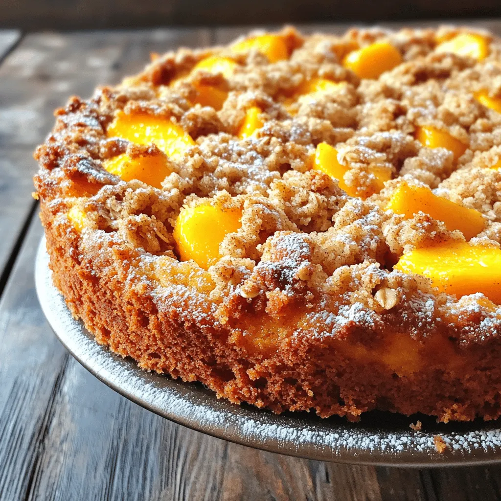 Easy Italian Peach Crumb Cake Delicious Dessert Recipe