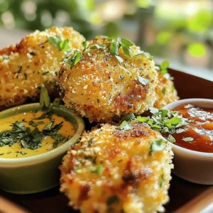 To make tasty homemade chicken nuggets, gather these simple ingredients: - 2 boneless, skinless chicken breasts, cut into bite-sized pieces - 1 cup all-purpose flour - 2 large eggs - 1 cup breadcrumbs (preferably panko for extra crunch) - Oil for frying (vegetable or canola) These items will give you the base for your crunchy chicken nuggets. Spices add flavor to your nuggets. Here’s what you need: - 1 teaspoon garlic powder - 1 teaspoon onion powder - 1 teaspoon paprika - 1 teaspoon dried thyme - 1 teaspoon dried oregano - Salt and pepper to taste These spices make your nuggets taste great. You can adjust the amounts based on your likes. If you need to swap ingredients, here are some ideas: - Use almond flour instead of all-purpose flour for a gluten-free option. - Try egg replacers like flaxseed meal or applesauce if you want to skip eggs. - You can use crushed cornflakes or crushed crackers instead of breadcrumbs for a different crunch. These alternatives let you customize your nuggets, making them fit your diet or taste. For the full recipe, check out the details outlined above. Start by taking the chicken breasts. Cut them into bite-sized pieces. In a bowl, mix the chicken with salt, pepper, garlic powder, onion powder, paprika, thyme, and oregano. This step adds great flavor. Let the chicken marinate for 20 minutes. This wait makes a big difference. Now, grab three shallow dishes. Place the flour in the first dish. In the second dish, beat the eggs until smooth. Pour the breadcrumbs into the third dish. I prefer using panko breadcrumbs for extra crunch. This setup helps with even coating and makes the process easy. Heat oil in a large skillet over medium-high heat. You want about 1 inch of oil. Check the temperature; it should be around 350°F (175°C). Carefully add a few chicken nuggets to the hot oil. Don’t overcrowd the pan, or they won’t fry properly. Fry each side for about 4-5 minutes. Look for a golden brown color. When done, use a slotted spoon to take them out. Place them on a paper towel-lined plate to soak up excess oil. Enjoy the crunch! To make your chicken nuggets super crunchy, use panko breadcrumbs. They are larger and give a great texture. For more flavor, add some grated Parmesan cheese to the breadcrumbs. You can also double dip the chicken. First, coat it in flour, then egg, and again in breadcrumbs. This extra layer makes them crispier. One big mistake is overcrowding the pan. If you add too many nuggets, they won’t fry well. This can make them soggy instead of crispy. Make sure the oil is hot enough before you start frying. If it's not hot, the chicken will absorb too much oil and become greasy. Lastly, don’t skip the marinating step. It helps the chicken absorb all those tasty spices. For frying, use a heavy skillet or a deep fryer. A cast-iron skillet works great for even heat. You’ll also need a slotted spoon to remove the nuggets safely. Use a meat thermometer to check that your oil is at 350°F. This ensures perfect cooking. A wire rack is handy for cooling the nuggets after frying. It lets air circulate and keeps them crispy. You can find the full recipe for these crunchy herb-infused chicken nuggets online. {{image_2}} You can make chicken nuggets fun and tasty by adding different flavors. Here are a few easy ideas: - Crispy Parmesan: Add grated Parmesan cheese to the breadcrumbs. This gives a rich and cheesy flavor. - Spicy Kick: Mix cayenne pepper or chili powder into your spice blend. This adds heat for those who love spice. - Sweet and Sour: Add a bit of honey to your egg wash. This will make a sweet crust when you fry the nuggets. - Herb Medley: Try adding different herbs like basil or parsley. Fresh herbs can bring a new taste to the nuggets. Both baking and frying work well, but they offer different results. - Frying: - Pros: Fried nuggets have a golden color and crunchy texture. - Cons: Frying adds more oil and calories. You need to watch the temperature closely. - Baking: - Pros: Baking is healthier and easier. It requires less oil. - Cons: Baked nuggets may not be as crispy. You can spray them with oil for better crunch. You can easily adapt this chicken nugget recipe for different diets. Here are some swaps: - Gluten-Free: Use gluten-free flour and breadcrumbs. This helps keep the nuggets safe for those with gluten issues. - Dairy-Free: Omit any cheese and use non-dairy milk for the egg wash. This makes it suitable for dairy-free diets. - Low-Carb: Substitute chicken with cauliflower for a veggie nugget. This is great for low-carb diets and adds a new twist. Feel free to explore these variations. Each change can make your homemade chicken nuggets unique and delicious! For the full recipe, check out the Crunchy Herb-Infused Chicken Nuggets. To keep your homemade chicken nuggets fresh, let them cool first. Place them in an airtight container. Layer parchment paper between nuggets to prevent sticking. Store them in the fridge for up to three days. When you're ready to enjoy leftovers, heat them up. Preheat your oven to 375°F (190°C). Place nuggets on a baking sheet and bake for 10-15 minutes. This method keeps them crispy and tasty. You can also use an air fryer at 350°F (175°C) for about 8 minutes. Freezing is a great option for long-term storage. Once cooled, place nuggets in a single layer on a baking sheet. Freeze them for about an hour until firm. Then, transfer them to a freezer bag or container. They can last up to three months in the freezer. To cook, bake directly from frozen, adding a few extra minutes to your cooking time. For detailed steps, refer to the Full Recipe. To make chicken nuggets from scratch, start with fresh chicken. Cut two boneless, skinless chicken breasts into small pieces. In a bowl, mix the chicken with salt, pepper, garlic powder, onion powder, paprika, thyme, and oregano. Let it marinate for about 20 minutes. This step adds great flavor. Next, set up your breading station. Use three shallow dishes. Place flour in the first dish, beat eggs in the second, and pour breadcrumbs into the third. Now, take each chicken piece and dip it into the flour first. Shake off any excess. Then, dip it into the eggs, letting the extra drip off. Finally, coat it in breadcrumbs, pressing down to stick well. Once all chicken pieces are coated, heat oil in a large skillet over medium-high heat. When the oil is hot, fry the nuggets for about 4-5 minutes on each side. They should turn golden brown. Use a slotted spoon to take them out, placing them on a paper towel to remove excess oil. Enjoy your homemade chicken nuggets! For more details, check the Full Recipe. Yes, you can bake chicken nuggets instead of frying. Baking is a great way to make them healthier. To bake, preheat your oven to 400°F (200°C). After breading the chicken pieces, place them on a baking sheet lined with parchment paper. Spray or brush them lightly with oil for crispiness. Bake for about 20-25 minutes, flipping them halfway through. Ensure they turn golden brown and are fully cooked inside. Baking gives you a crunchy texture with less oil. Dipping sauces can elevate your chicken nugget experience. Here are some popular choices: - Honey mustard - Barbecue sauce - Ranch dressing - Sweet and sour sauce - Ketchup - Buffalo sauce - Garlic aioli Feel free to mix and match or create your own unique sauces! Enjoy trying different flavors with your homemade chicken nuggets. You can make tasty homemade chicken nuggets with simple ingredients and easy steps. We covered the main ingredients, spices, and even alternatives. I shared tips for perfect crunch and common mistakes to avoid. Plus, you learned about variations, storage, and reheating techniques. Now, you have all the tools to create your delicious chicken nuggets. Enjoy experimenting with flavors and impressing everyone at your table. Happy cooking!