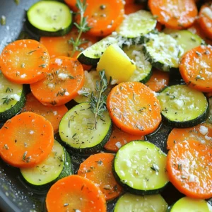 Sautéed carrots and zucchini is a quick and easy dish. It uses fresh, colorful veggies. This dish is packed with flavor and makes a great side. You can serve it with any meal. Check out the Full Recipe for more details. - 3 medium carrots, sliced into thin rounds - 2 medium zucchinis, sliced into half-moons - 2 tablespoons olive oil - 1 tablespoon butter - 2 cloves garlic, minced - 1 teaspoon fresh thyme leaves (or ½ teaspoon dried thyme) - Salt and pepper to taste - 1 tablespoon lemon juice - Optional: Grated Parmesan cheese for garnish Gather these ingredients before you start cooking. Fresh vegetables make all the difference. The olive oil and butter will help the veggies brown nicely. Garlic adds a lovely aroma. Thyme gives it a fragrant touch. Salt and pepper bring out the best flavors. The lemon juice adds brightness. If you like, sprinkle some Parmesan cheese on top for extra taste! To make sautéed carrots and zucchini, start by prepping your veggies. First, wash the carrots and zucchinis under cold water. Next, peel the carrots. Slice them into thin rounds, about a quarter-inch thick. For the zucchinis, cut them into half-moons. Aim for even slices so they cook well. This prep takes about 10 minutes. Now, let’s cook! Heat two tablespoons of olive oil and one tablespoon of butter in a large skillet over medium heat. Wait until the butter melts and the oil is hot. Add the sliced carrots first. Sauté them for 4 to 5 minutes. Stir them occasionally until they start to soften. Next, add two cloves of minced garlic and one teaspoon of fresh thyme leaves. Stir well for about one minute. You want the garlic to smell good but not burn. Now, toss in the zucchini slices. Mix everything together and sauté for another 5 to 7 minutes. The zucchini should be tender yet still bright green. Season with salt and pepper to taste. Remove the skillet from heat and drizzle one tablespoon of lemon juice over the veggies. Toss everything to combine. If you like, add some grated Parmesan cheese on top before serving. For a nice presentation, serve the sautéed carrots and zucchini on a large plate. Spread them out evenly. Add a sprinkle of extra thyme or some fresh herbs for color. You can pair this dish with grilled chicken or fish for a full meal. Enjoy your colorful, tasty dish! For the full recipe, check out the details above. To make your sautéed carrots and zucchini shine, start with a hot skillet. Heat the olive oil and butter until they shimmer. This step keeps the veggies from sticking. Slice the carrots and zucchini evenly for even cooking. Thin slices cook faster and keep their crunch. Don't crowd the pan; cook in batches if needed. This tip allows steam to escape and enhances browning. Feel free to get creative. Add bell peppers or snap peas for extra color and crunch. You can also toss in fresh herbs like basil or parsley. For a spicy kick, try red pepper flakes. Different oils, like sesame or avocado, can change the flavor, too. You can also drizzle balsamic vinegar or soy sauce for an Asian twist. Overcooking is a common mistake. Keep an eye on your veggies as they sauté. Carrots take longer than zucchini, so add them first. Stir often to prevent burning. If you see browning too fast, lower the heat. Remember, you want tender veggies, not mush. Always taste as you cook; this helps you adjust salt and seasoning. For more details, check the Full Recipe for sautéed carrots and zucchini. {{image_2}} You can use different veggies instead of carrots and zucchini. Seasonal vegetables work best. Try bell peppers for a sweet twist. Broccoli adds a nice crunch. Cauliflower can give a hearty bite. Choose what you love or what is fresh. You can change the taste by adding spices or herbs. For a warm flavor, try cumin or paprika. Fresh parsley or basil can brighten your dish. A pinch of red pepper flakes adds heat. Experiment with these additions to find your favorite mix. This dish is easy to make gluten-free and vegan. Use olive oil and skip the butter for a vegan option. Make sure to check your seasonings. They should be gluten-free, too. This way, everyone can enjoy your tasty sautéed veggies! For the full recipe, check out the [Full Recipe]. To store sautéed carrots and zucchini, first let them cool. Place the veggies in an airtight container. Store them in the fridge for up to 3 days. This keeps them fresh and tasty. Avoid stacking them too high to prevent squishing. Reheat sautéed carrots and zucchini gently. Use a skillet over low heat. Add a splash of water or olive oil to keep them moist. Stir often to heat evenly. You can also microwave them for 1-2 minutes. Cover with a damp paper towel to keep the steam in. Freezing sautéed carrots and zucchini is possible but can change texture. If you want to freeze them, cool them first. Pack them in freezer-safe bags, removing as much air as possible. They can keep for up to 2 months. When ready to use, thaw them in the fridge overnight. Reheat gently to restore some flavor. For the complete cooking method, check out the Full Recipe. Yes, you can use frozen vegetables for sautéing. However, they may release water during cooking. This can make your dish a bit watery. To avoid this, thaw and drain the vegetables first. Then, cook them on high heat for a shorter time. This helps keep them crisp and tasty. Sautéing carrots and zucchini takes about 10 to 12 minutes. Start with the carrots, as they need a bit more time. Cook them for 4 to 5 minutes first. Then add the zucchini and sauté for an additional 5 to 7 minutes. Stir often for even cooking. Carrots and zucchini are packed with nutrients. Carrots are high in vitamin A, which is great for your eyes. They also provide fiber, which helps with digestion. Zucchini is low in calories and rich in vitamins C and K. Nutritional information and health advantages: - Carrots: - High in beta-carotene - Good for eye health - Low in calories - Zucchini: - Contains antioxidants - Supports hydration - Low in carbs Eating these veggies can help you maintain good health. They provide essential vitamins and minerals that support your body. For a quick and tasty dish, check out the Full Recipe for sautéed carrots and zucchini. In this blog post, we explored how to sauté carrots and zucchini. We covered the ingredients, step-by-step instructions, and helpful tips. You learned how to prepare your vegetables and cook them perfectly. We also discussed great serving ideas and variations to try. Remember, cooking is all about having fun and experimenting. With these tips, you'll create tasty vegetable dishes every time. Enjoy your cooking journey and savor the flavors!