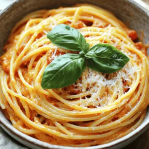- 300g pasta of your choice - 1 can (400g) crushed tomatoes - 1 cup heavy cream - 2 tablespoons olive oil - 1 medium onion, finely chopped - 3 cloves garlic, minced - 1 teaspoon dried oregano - 1 teaspoon dried basil - Salt and pepper to taste - Fresh basil leaves for garnish - Grated Parmesan cheese for serving You might want to know about some ingredient swaps. If you need a lighter option instead of heavy cream, try using half-and-half or whole milk. They can still give you a creamy texture. For those who need gluten-free options, use gluten-free pasta made from rice or corn. It cooks well and tastes great. When it comes to herbs, fresh herbs are always nice, but dried herbs work just as well. If you have fresh basil, use it! Just remember to add more if you're using dried herbs, as they are stronger. How to cook pasta al dente To cook pasta al dente, bring a large pot of salted water to a boil. Add your pasta and stir it well. Check the package for cooking time, usually around 8-10 minutes. Taste a piece a minute or two before the time is up. It should be firm but not hard. Once it's ready, drain it in a colander. Tips for saving pasta water Before you drain the pasta, save about a cup of the hot water. This water is starchy and can help thicken your sauce later. Just use a measuring cup or a small bowl to catch it. Trust me; it’s a game-changer for your creamy sauce! Sautéing onions and garlic In a large skillet, heat 2 tablespoons of olive oil over medium heat. Add 1 medium chopped onion and cook it until soft and clear, about 4-5 minutes. Now, add 3 minced garlic cloves. Stir and cook for about 1 minute until you smell that yummy garlic aroma. Simmering the tomato mixture Next, pour in a 400g can of crushed tomatoes. Add 1 teaspoon each of dried oregano and dried basil. Mix everything well. Let it simmer on low heat for about 10 minutes. This helps all the flavors blend together. Mixing pasta with sauce Once your sauce is ready, reduce the heat to low. Slowly stir in 1 cup of heavy cream. Mix it well until the sauce looks creamy. Now, add the cooked pasta to the skillet. Toss everything together so the pasta is coated in sauce. If it's too thick, add a little reserved pasta water until it’s just right. Ideal serving suggestions Serve your creamy tomato pasta warm. Top it with fresh basil leaves and a sprinkle of grated Parmesan cheese. It looks great and tastes even better! Enjoy this dish with a simple side salad or crusty bread for a complete meal. To make your sauce just right, you can adjust its thickness with pasta water. After cooking your pasta, save a cup of that starchy water. If your sauce feels too thick, add a little pasta water. This helps the sauce coat the pasta better and gives it a nice, creamy texture. For more flavor, try adding a pinch of red pepper flakes or a splash of balsamic vinegar. These small tweaks can make your sauce pop! You can also toss in some fresh herbs at the end for a burst of flavor. Fresh basil or parsley can elevate the taste and make the dish feel special. Pair your creamy tomato pasta with a side salad or garlic bread. A simple green salad with olive oil and lemon dressing works well. Garlic bread adds a nice crunch and complements the creamy sauce. For drinks, a light white wine like Pinot Grigio pairs wonderfully with this dish. If you prefer non-alcoholic options, try sparkling water with lemon. Both choices will balance the rich flavors of your pasta. For the full recipe, check out the detailed instructions provided earlier. {{image_2}} You can easily change up this dish by adding protein. Chicken or shrimp works great in this creamy sauce. Just cook them in the skillet before adding the garlic and tomatoes. This gives your meal a tasty boost. If you prefer a vegetarian option, try using chickpeas or lentils. They add protein and a nice texture. Just mix them into the sauce while it simmers. Want to spice things up? Add red pepper flakes for a warm kick. This gives your creamy tomato pasta a whole new flavor. Just sprinkle in a little when you add the tomatoes. You can also add vegetables for more nutrition. Spinach, bell peppers, or zucchini work well. Chop them up and toss them into the sauce as it cooks. They add color and flavor while keeping your meal healthy. For even more ideas, check the Full Recipe to explore different options! To keep your creamy pasta fresh, store it in an airtight container. Make sure it cools down first. Refrigerate it for up to three days. When you’re ready to eat, check for any off smells or changes in texture. If you want to save it longer, you can freeze the pasta. Portion it into freezer-safe bags. Squeeze out the air and seal them tight. It can last for up to two months in the freezer. Just remember, the cream might change a bit in texture. The best way to reheat creamy pasta is on the stove. Place it in a skillet over medium heat. Add a splash of water or broth to help it warm evenly. Stir it often to avoid burning. If you want to refresh the creaminess, add a bit more cream or a splash of milk. This will help bring back that smooth texture. You can also use the microwave, but be careful. Heat it in short bursts and stir in between. Enjoy your creamy pasta just like it was fresh! Creamy tomato pasta can last up to three days in the fridge. Just store it in an airtight container. To keep it fresh, avoid letting it sit out for too long before cooling. Yes, you can make creamy tomato pasta ahead of time. Just prepare the sauce and pasta separately. When ready to serve, mix them together. This helps keep the pasta from becoming too soft. Absolutely! This recipe is very kid-friendly. Kids usually love creamy sauces and the sweet taste of tomatoes. You can add extra cheese for more flavor. Yes, you can use other types of cheese. Mozzarella or goat cheese work well here. Just remember to adjust the amount for taste. Grated cheese melts nicely and adds a great flavor! For the full recipe, check out the Super Easy Creamy Tomato Pasta recipe. This article covered making a creamy tomato pasta dish. You learned about key ingredients, how to cook pasta, and the steps to make a delicious sauce. I shared tips for variations and storage. Remember, cooking is fun. Feel free to experiment with proteins and flavors. Always save some pasta water for creamy sauces! Now, you’re ready to impress at your next meal. Dive in and enjoy every bite!