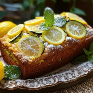 - 1 cup grated zucchini (about 1 medium zucchini) - 1 cup granulated sugar - 1/2 cup vegetable oil - 2 large eggs - Zest of 1 lemon - 1/4 cup fresh lemon juice - 1 1/2 cups all-purpose flour - 1 tsp baking powder - 1/2 tsp baking soda - 1/2 tsp salt - 1/2 tsp ground cinnamon - 1/4 tsp nutmeg The key to making a tasty lemon zucchini bread lies in its main ingredients. Grated zucchini gives the bread moisture and a subtle flavor. Sugar and vegetable oil add sweetness and richness. Eggs bind everything together. Lemon zest and juice bring a bright, tangy flavor that lifts the bread. - 1/2 cup chopped walnuts or pecans (optional) - A splash of vanilla extract or a dash of nutmeg If you want to change things up, consider adding chopped nuts. Walnuts or pecans add crunch and depth. You can also enhance the flavor with a splash of vanilla or an extra dash of nutmeg. These simple add-ins can make your lemon zucchini bread even more special. Check out the Full Recipe for all the details! First, you need to preheat the oven to 350°F (175°C). This step is key for even baking. While the oven heats, take a 9x5-inch loaf pan. Grease it lightly with butter or spray. You can also dust it with flour. This helps the bread slide out easily once baked. In a large mixing bowl, add 1 cup of grated zucchini, 1 cup of granulated sugar, and 1/2 cup of vegetable oil. Mix these ingredients well until they blend together nicely. Next, crack in 2 large eggs. Add the zest of 1 lemon and 1/4 cup of fresh lemon juice. Beat everything together until the mixture is smooth. This adds amazing flavor and moisture to your bread. In a separate bowl, whisk together 1 1/2 cups of all-purpose flour, 1 tsp of baking powder, 1/2 tsp of baking soda, 1/2 tsp of salt, 1/2 tsp of ground cinnamon, and 1/4 tsp of nutmeg. This mix of dry ingredients helps the bread rise and gives it a nice spice. Slowly add the dry mix to your wet ingredients. Stir gently until just combined. Avoid overmixing, as this can make your bread dense. Now, pour the batter into the prepared loaf pan. Spread it evenly. Place the pan in your preheated oven. Bake for about 50 to 60 minutes. To check for doneness, insert a toothpick into the center. If it comes out clean, your bread is ready. Once baked, take it out of the oven and let it cool in the pan for about 10 minutes. Then, transfer it to a wire rack to cool completely. Enjoy the lovely aroma as it fills your kitchen! To make tasty lemon zucchini bread, avoid overmixing your batter. Overmixing can make the bread dense and tough. Mix just until you see no more dry flour. This keeps the bread light and fluffy. Use moist ingredients like grated zucchini and oil. These add moisture and help the bread stay soft. Zucchini is great for this because it adds moisture without extra fat. You want to keep the bread tender and not dry. You can boost flavor by adding vanilla or spices. A splash of vanilla makes the bread richer. Cinnamon and nutmeg add warmth and depth. You can also try adding a pinch of ginger for a fun twist. Adjust sweetness and acidity to match your taste. If you like it sweeter, add a bit more sugar. For a tangy kick, increase the lemon juice. Taste as you mix to find your perfect balance. Presentation matters when serving lemon zucchini bread. Slice the bread into even pieces and serve them on a pretty platter. Dust the top with powdered sugar to make it look special. Garnish with thin lemon slices and fresh mint leaves. This adds color and a fresh scent. A simple, lovely presentation makes the bread more inviting. You can find the full recipe to guide you through making this delicious bread. {{image_2}} You can make Lemon Zucchini Bread healthier by using whole wheat flour instead of white flour. Whole wheat flour adds fiber and nutrients. You can also try alternative sweeteners like honey or maple syrup. These options can cut down on refined sugar. Just remember, you may need to adjust the liquid in your recipe. Experimenting with different flavors can make this bread even more fun. Try adding orange or lime zest for a twist. You can also mix in spices like ginger or cardamom. Each variation brings out new tastes. You might find a favorite that you want to bake again and again. If you need gluten-free choices, use gluten-free flour blends. Many blends work well in baking. They can give you the same texture as regular flour. Just follow the package instructions for the best results. This way, everyone can enjoy your Lemon Zucchini Bread. For the full recipe, check out the details above. To keep your lemon zucchini bread fresh, store it correctly. First, let the bread cool completely. This step is key to avoid sogginess. Once cool, wrap the bread tightly in plastic wrap. You can also use aluminum foil for a snug fit. Place the wrapped bread in an airtight container. This method keeps moisture in while preventing air from drying it out. For best results, store the bread at room temperature. It will last about 3 to 4 days this way. If you want it to last longer, consider freezing. Freezing lemon zucchini bread is easy and smart. To freeze, first slice the bread into pieces. This makes it easy to grab just what you need. Wrap each slice in plastic wrap. Then, put all the slices into a freezer-safe bag. Make sure to remove as much air as you can. You can freeze the bread for up to 3 months. When you're ready to eat, just take out a slice. Thaw it at room temperature or warm it in the microwave. This way, you can enjoy fresh-tasting lemon zucchini bread anytime! For the full recipe, check out the detailed steps above. You can tell if your Lemon Zucchini Bread is done by using a toothpick. Insert it into the center of the loaf. If it comes out clean, the bread is ready. If it has wet batter, bake it longer. The top should be golden brown and feel firm to the touch. I like to check it at 50 minutes. You don’t want to overbake it, as this can dry it out. Yes, you can use yellow zucchini instead of green. They taste very similar. The color will change the look of your bread, making it a lovely golden hue. Both types of zucchini add moisture, so feel free to use what you have on hand. Just make sure to grate it finely, like with green zucchini. Lemon Zucchini Bread pairs well with a variety of options. You can serve it with a pat of butter or a drizzle of honey. Cream cheese spread is also a nice touch. If you want a refreshing drink, try serving it with iced tea or lemonade. Add fresh fruit on the side for a colorful plate. Lemon Zucchini Bread lasts about a week if stored properly. Keep it in an airtight container at room temperature. If you want to keep it longer, you can freeze it. Wrap it well in plastic wrap and then in foil. It can last up to three months in the freezer. Just thaw it in the fridge before enjoying. For the full recipe, check out the details above! Lemon zucchini bread is a delightful mix of flavors and textures. It combines fresh grated zucchini with bright lemon and sweet elements. You can customize it with nuts or spices for extra flair. Remember to prep your oven and loaf pan before mixing your wet and dry ingredients. Follow the baking tips to ensure a moist loaf. Store it properly or freeze it for later. Enjoy your baking experience and the tasty results that follow!
