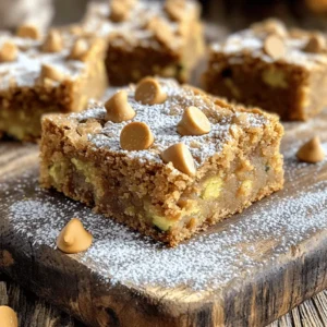 - Grated zucchini - Unsalted butter - Brown sugar - Granulated sugar - Egg - Vanilla extract - All-purpose flour - Baking powder - Baking soda - Salt - Butterscotch chips The beauty of Chewy Butterscotch Zucchini Blondies lies in their simple yet delightful ingredients. Grated zucchini adds moisture and nutrition, making them a treat you can feel good about. The unsalted butter gives richness, while both brown and granulated sugar create a perfect balance of sweetness. One egg holds it all together, and a splash of vanilla extract elevates the flavor. The dry ingredients, like all-purpose flour, baking powder, baking soda, and salt, help achieve that perfect chewy texture. Finally, butterscotch chips bring a sweet, creamy finish that makes these blondies irresistible. You can find the full recipe to create these delights, which also guides you through each step. - Butter alternatives: You can use coconut oil or vegan butter for a dairy-free treat. - Sugar substitutes: Try using coconut sugar or a sugar blend for a lower-calorie option. - Gluten-free options: Substitute all-purpose flour with almond flour or a gluten-free blend. These substitutions can help you personalize your blondies while keeping them tasty. Enjoy experimenting! - Preheat your oven to 350°F (175°C). - Grease an 8x8-inch baking pan to prevent sticking. - In a big bowl, mix melted butter, brown sugar, and granulated sugar. - Stir until all the ingredients blend well. - Add one egg and one teaspoon of vanilla extract. Mix until smooth. - In another bowl, sift 1 ½ cups flour, ½ teaspoon baking powder, ½ teaspoon baking soda, and ¼ teaspoon salt. - Gradually add the dry mix to the wet mix. Stir until just combined. - Pour the batter into the greased pan. Smooth the top with a spatula. - Bake for 25-30 minutes. The edges should turn golden brown. - Use a toothpick to check if it comes out clean from the center. Check the full recipe for more details and tips on perfecting these blondies! To get the best texture in your blondies, measure the ingredients carefully. Too much flour can lead to a dry mix. Use a spoon to scoop flour into a measuring cup, then level it off. This way, you keep the right balance. Mixing is just as important. Stir until the dry and wet ingredients blend, but avoid overmixing. This keeps your blondies chewy and soft. Don't be afraid to play with flavors. Adding a pinch of cinnamon or nutmeg can give your blondies a warm touch. You can also try almond or coconut extract for a twist. To boost the butterscotch flavor, use high-quality butterscotch chips. You might even mix in toffee bits for extra sweetness. Presentation matters! Serve your blondies on a rustic wooden board. Lightly dust them with powdered sugar for a lovely finish. Add a few butterscotch chips on top for extra flair. You can even pair them with a scoop of vanilla ice cream. The cold ice cream contrasts nicely with the warm blondies. This makes for a truly delightful treat. For the full recipe, check out the details above. {{image_2}} You can make these blondies even better. Try adding nuts or chocolate chips. Walnuts or pecans add crunch. Dark chocolate chips give a rich taste. You can also use different extracts. Almond or coconut extracts can change the flavor profile. Just a small amount can make a big difference. If you want vegan options, swap the egg for flaxseed meal. Mix one tablespoon of flaxseed with three tablespoons of water. Let it sit until it thickens. For low-sugar options, use stevia or monk fruit sweetener. These substitutes keep the sweet taste without extra sugar. Incorporating seasonal fruits can keep your blondies fresh. Try adding blueberries in the summer or diced apples in the fall. You can also adjust flavors for holidays. Add pumpkin spice in the fall or peppermint extract in winter. These changes can make your blondies fit the season perfectly. Check the Full Recipe for more details! To keep your Chewy Butterscotch Zucchini Blondies fresh, use an airtight container. This helps lock in moisture and flavor. Store them in a cool, dry place away from sunlight. Avoid areas with high humidity, as this can make the blondies soggy. At room temperature, these blondies last about three days. If you refrigerate them, they can stay fresh for up to a week. Just be sure to keep them in an airtight container to avoid drying out. You can freeze these blondies for longer storage. First, wrap each piece in plastic wrap. Then put them in a freezer-safe bag. This method keeps them tasty for up to three months. When you want to enjoy them, thaw at room temperature or heat them in the microwave for a few seconds. For more tasty details, check the Full Recipe. Yes, you can use frozen zucchini. However, it may change the texture. Frozen zucchini holds more water, which can make your blondies a bit more moist. This extra moisture can also lead to a denser final product. Make sure to squeeze out excess water after thawing. This helps keep the right texture. Using fresh zucchini is best for a lighter bite, but frozen works in a pinch. To check if your blondies are done, use a toothpick. Insert it in the center of the pan. If it comes out clean, your blondies are ready. The edges should look golden brown and slightly pulled away from the sides. If the toothpick has batter on it, they need more time. Keep an eye on them after 25 minutes. These blondies pair well with many treats. Some great options include: - Vanilla ice cream - Whipped cream - Fresh berries - Caramel sauce For drinks, consider serving with: - Coffee - Milk - Hot chocolate These choices balance the sweet and rich flavors of the blondies. To make Chewy Butterscotch Zucchini Blondies gluten-free, swap the all-purpose flour. Use gluten-free flour blends instead. Look for blends that include xanthan gum, which helps mimic the texture of wheat flour. Almond flour or coconut flour can also work, but they may change the taste. Adjust the liquid ingredients if needed, as these flours absorb more moisture than regular flour. In this post, I shared a complete guide on baking Chewy Butterscotch Zucchini Blondies. We covered all the ingredients needed, easy preparation steps, and tips for the best results. You can swap ingredients to fit your needs, explore fun variations, and learn proper storage methods. Baking does not have to be hard. Enjoy experimenting with flavors and find what you love. Share your own tips and recipes to add even more joy to baking!