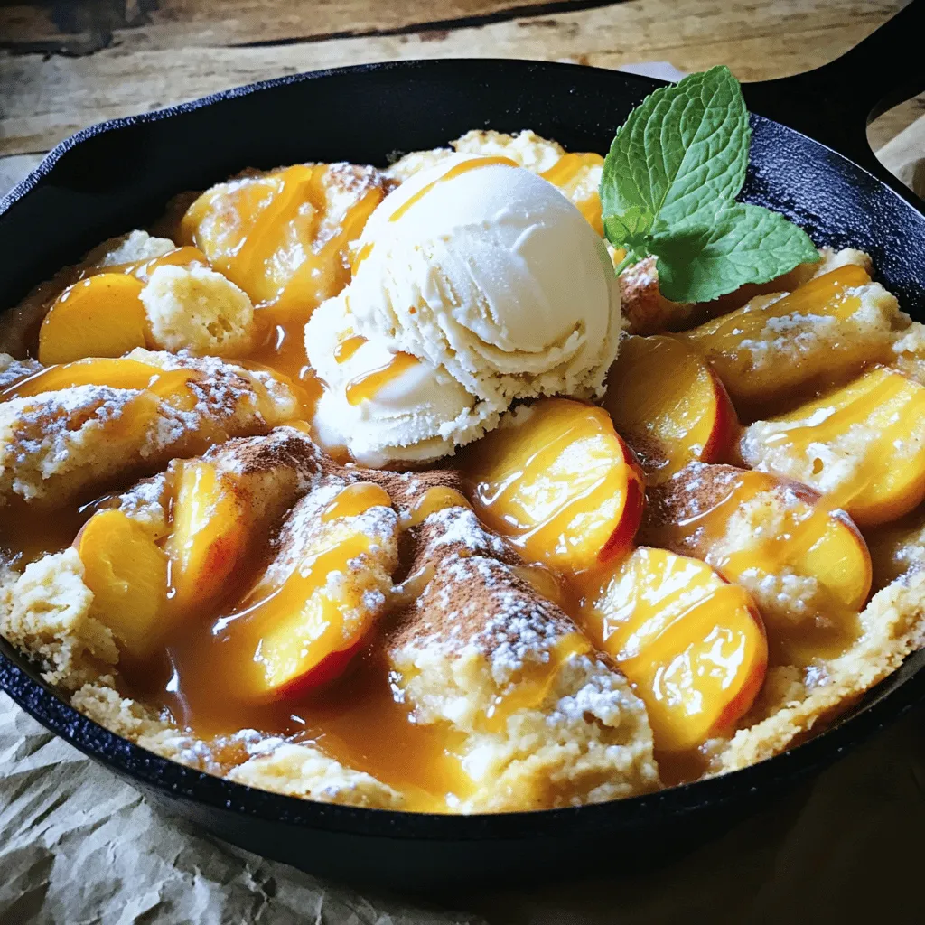 Southern Peach Cobbler in a Cast Iron Skillet Delight