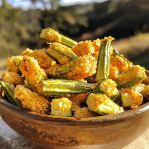 - 1 pound fresh okra - 1 large egg - 1 tablespoon olive oil - 1 cup cornmeal - 1/2 cup all-purpose flour - 1 teaspoon garlic powder - 1 teaspoon onion powder - 1/2 teaspoon smoked paprika - 1/2 teaspoon cayenne pepper - 1 teaspoon salt - 1/2 teaspoon black pepper You can change up the spices to fit your taste. Here are some suggestions: - Add chili powder for heat. - Try cumin for a warm flavor. - Use Italian herbs for a fresh taste. Fresh herbs can also boost the flavor. Chopped parsley or cilantro works well. You can also add a squeeze of lemon for brightness. These small changes will make your air fryer okra extra special. You can find the full recipe at the beginning of this article. First, let’s prep the okra. Start by trimming both ends of the okra pods. This step helps remove any tough parts. Next, slice the okra into 1/2-inch pieces. These smaller pieces will cook evenly and become crispy. Now, mix your dry ingredients. In a medium bowl, combine the cornmeal, flour, garlic powder, onion powder, smoked paprika, cayenne pepper, salt, and black pepper. Stir well to ensure all spices blend together. This mix is vital for flavor. To coat the okra, beat one large egg in a separate bowl. Then, add the sliced okra to the bowl with the egg. Toss the okra well to make sure each piece gets covered. This egg layer helps the dry mix stick. Next, transfer the coated okra into the bowl with your cornmeal mixture. Toss gently until every piece has an even coating. This ensures a crispy texture when cooked. Preheat your air fryer to 400°F (200°C). This step is key for crispy okra. While it heats, drizzle one tablespoon of olive oil over the coated okra. Mix it well so all pieces get a touch of oil. Now, place the okra in the air fryer basket. Make sure they lie in a single layer with some space between each piece. You may need to cook in batches for even cooking. Cook the okra for 10-12 minutes. Halfway through, shake the basket to promote even crispiness. Keep an eye on the okra as they cook. Look for that golden-brown color; that's your sign they are ready. Enjoy your crispy air fryer okra as a tasty snack! For the full recipe, check the recipe above. To get that nice crunch, spacing is key. Place the okra in a single layer in the air fryer basket. This allows hot air to flow around each piece. For the best results, set your air fryer to 400°F (200°C). This temperature helps to crisp the coating while cooking the okra just right. One big mistake is overcrowding the basket. If you pile too much okra in, some pieces won’t cook well. You might also miss out on that perfect crisp. Another common error is not preheating the air fryer. This step ensures even cooking. Always preheat for a few minutes before adding your okra. Want to boost the taste? Try adding extra seasonings like cumin or chili powder. These spices can make your okra pop. For dips, I suggest ranch dressing or a spicy aioli. These creamy options pair well with the crunchy okra. You can find the full recipe for this tasty snack in the earlier section. {{image_2}} You can easily make air fryer okra gluten-free. Start by swapping out all-purpose flour. Use almond flour or chickpea flour instead. Both keep the crunch and add a nice flavor. For an extra twist, try using crushed rice crackers. They add a unique texture and taste. Want to spice it up? Add more heat with cayenne or a dash of chili powder. You can also experiment with smoked paprika for a deeper flavor. If you like fresh herbs, toss in some dried oregano or thyme. These herbs work well with okra and give a fresh taste. Air fryer okra pairs well with many main dishes. Serve it alongside fried chicken or grilled shrimp for a tasty combo. You can also add okra to salads or wraps for a fun crunch. Try mixing it into a green salad or rolling it in a wrap for a healthy snack. For the full recipe, check out the Crispy Air Fryer Okra Delight! To keep cooked okra fresh, let it cool first. Place it in an airtight container. Glass or plastic containers work well. Make sure to store it in the fridge. Eat it within 3 to 5 days for the best taste. To reheat okra, use the air fryer for crispness. Set the air fryer to 350°F (175°C). Cook for about 5 to 7 minutes. Shake the basket halfway through. This keeps your okra crunchy and delicious. You can freeze uncooked air fryer okra. Lay the pieces on a tray and freeze until firm. Then, transfer them to a freezer bag. For cooked okra, let it cool first. Pack it in a freezer-safe container. To thaw, place it in the fridge overnight before cooking. Cooking okra in an air fryer takes about 10 to 12 minutes. The time can change based on your air fryer model. I recommend shaking the basket halfway through cooking. This helps the okra cook evenly. For crispiness, watch the okra closely. It should turn golden brown. Yes, you can use frozen okra in an air fryer. Just remember to adjust the cooking time. Frozen okra may need a few more minutes. Start with 12 to 15 minutes. Check for doneness and shake the basket to ensure even cooking. You don’t need to thaw the okra first. Air fryer okra pairs well with many dishes. You can serve it with a spicy dipping sauce. Try it with ranch or garlic aioli. It also complements grilled meats and veggie dishes. For a fun twist, add it to salads or wraps. The crispy texture adds a nice crunch. In this post, we covered how to make delicious air fryer okra. You learned about fresh and dry ingredients, preparation steps, and cooking techniques. We shared tips for the perfect crisp and common mistakes to avoid. You also discovered variations, storage info, and answers to common questions. Try this recipe to bring a tasty twist to your meals. It’s quick, easy, and sure to impress!