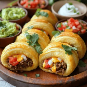 - 1 can refrigerated crescent roll dough - 1 pound ground beef or turkey - 1 packet taco seasoning - 1 cup shredded cheddar cheese - ½ cup diced onions - ½ cup diced tomatoes - ¼ cup sliced jalapeños (optional) Gathering your ingredients is the first step to making these tasty Air Fryer Taco Bombs. The main star is the crescent roll dough. It puffs up nicely in the air fryer, creating a soft outer layer. You can use ground beef or turkey for the filling. Both options work well and give great flavor. Next, taco seasoning brings all the taste. It’s a blend of spices that gives your meat that classic taco flavor. For the extra yum factor, shredded cheddar cheese melts perfectly inside the bombs. Diced onions and tomatoes add freshness, and jalapeños can give it a nice kick if you like heat. Make sure to have all these ingredients ready. This will help you move smoothly through the cooking process. Once you have them, you are set to create a fun and delicious treat! Don’t forget to check the full recipe to see how it all comes together. You can use ground chicken instead of beef or turkey. This option is lighter and still tasty. For a vegetarian twist, try black beans or lentils. Both choices add great flavor and texture. Swap the cheese for a dairy-free version if you prefer. This keeps the dish plant-based and healthy. Want more spice? Add chili powder or cayenne pepper to your meat mix. You can also toss in some cumin for an earthy taste. A squeeze of lime juice brightens the flavors. Fresh cilantro brings a nice touch too. Adjust the spice level to fit your taste buds! For a lower-carb version, use low-carb dough. Look for brands that fit your diet plan. Gluten-free dough works well for those with gluten issues. This way, everyone can enjoy taco bombs! Each variation keeps the fun without losing flavor. If you want the full recipe, check it out. To store your taco bombs in the fridge, let them cool first. Once cool, place them in an airtight container. They can last up to three days in the fridge. Make sure to keep them covered to prevent them from drying out. If you want to keep them fresh longer, consider freezing them instead. To reheat taco bombs, the air fryer is your best friend. Preheat it to 350°F (175°C). Place the taco bombs inside for about 5 minutes. This method keeps them crispy. You can also use a microwave, but they may become soft. Heat them in 30-second intervals until warm. If you want to keep the texture, stick with the air fryer. To freeze taco bombs properly, wrap each one tightly in plastic wrap. Place the wrapped bombs in a freezer-safe bag or container. They can stay frozen for up to three months. When you’re ready to eat them, thaw them in the fridge overnight. Then, reheat them in the air fryer. This way, they taste fresh and delicious. For the full recipe, check out the complete guide on Air Fryer Taco Bombs. {{image_2}} It takes about 8 to 10 minutes to cook Air Fryer Taco Bombs. First, preheat your air fryer to 350°F (175°C). Once preheated, arrange the taco bombs in a single layer. Keep an eye on them as they cook. You want them golden brown and cooked through. Yes, you can make these ahead of time! Prepare the filling and assemble the taco bombs. Then, keep them in the fridge for up to 24 hours. When ready, just pop them in the air fryer, and cook as normal. This saves you time and effort during busy days. The best way to reheat taco bombs is in the air fryer. Set the air fryer to 350°F (175°C) and cook for about 3-5 minutes. This method keeps them crispy. You can also use a microwave, but the texture may not be as good. Enjoy your reheated treats just like fresh! You can make Air Fryer Taco Bombs with just a few simple ingredients. We covered the key steps, from prepping the air fryer to storing leftovers. Remember, you can customize these taco bombs with different meats and spices. Don’t forget to try making low-carb options too. With the right tips, you can enjoy a delicious snack every time. Now, go ahead and make this easy recipe for a tasty treat. You'll impress your friends and family with these fun taco bombs!