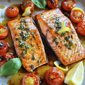 - 2 salmon fillets (about 6 oz each) - 2 tablespoons olive oil - 3 cloves garlic, minced - 1 cup cherry tomatoes, halved - 1 teaspoon fresh thyme leaves - 1 teaspoon fresh rosemary, chopped - Salt and pepper to taste - 1 tablespoon honey - 1 lemon, zested and juiced - 2 tablespoons balsamic vinegar - Fresh basil leaves for garnish To make Marry Me Salmon, gather the essential ingredients first. You need fresh salmon. I love using wild-caught salmon for the best taste. Olive oil adds richness, while garlic gives a nice kick. Cherry tomatoes add a sweet touch. Next, focus on herbs and seasoning. Thyme and rosemary bring a lovely aroma to the dish. Honey balances the flavors and makes everything taste better. Don't forget salt and pepper! They enhance the natural taste of the salmon. For the flavor enhancers, lemon brightens the dish. Use both the zest and juice for a full lemon flavor. Balsamic vinegar adds a tangy depth. Finally, fresh basil leaves make a beautiful garnish. They add color and a burst of freshness. These ingredients combine to create a dish that will impress your friends. Check out the full recipe for step-by-step guidance! 1. Preheat your oven to 400°F (200°C). This heat helps cook the salmon evenly. 2. In a small bowl, mix together olive oil, minced garlic, thyme, rosemary, lemon zest, lemon juice, honey, salt, and pepper. This blend creates a tasty marinade. 1. Place the salmon fillets in a baking dish, skin side down. Pour the marinade evenly over the salmon. Make sure every part is coated. 2. Scatter the halved cherry tomatoes around the salmon in the dish. This adds color and flavor to the meal. 1. Bake the dish in the oven for 15-20 minutes. The salmon should be flaky and the tomatoes a bit caramelized. 2. Remove the dish from the oven and let the salmon rest for a couple of minutes. This helps keep the salmon moist. For the full recipe, check the recipe card. Enjoy your delicious Marry Me Salmon! To make Marry Me Salmon at its best, focus on cooking time and temperature. I recommend baking at 400°F (200°C) for 15 to 20 minutes. This heat allows the salmon to cook evenly. To check for doneness, use a fork. Gently flake the thickest part of the fish. If it flakes easily, it is ready. Salmon pairs well with many herbs. I like adding dill, parsley, or chives for a fresh taste. You can also adjust the marinade. For a spicy kick, add crushed red pepper flakes. Want it sweeter? Add more honey or maple syrup for a unique twist. For a stunning plate, arrange the salmon and roasted tomatoes side by side. Drizzle pan juices over each piece for shine. Add a lemon wedge for color and zest. Finally, top with fresh basil leaves. This touch makes your dish look like it came from a restaurant. For the full recipe, check out the detailed instructions! {{image_2}} You can switch up the proteins in Marry Me Salmon. Try chicken breast or shrimp. Both options work well with the marinade. If you want more veggies, use cauliflower or zucchini instead of salmon. They soak up the flavors nicely. For low-carb options, skip the honey in the marinade. Instead, use a sugar-free sweetener. You can also serve the salmon with a salad instead of rice. This keeps it light and fresh. To add some heat, sprinkle chili flakes on top before baking. You can also add sliced jalapeños to the dish. This gives a spicy kick that many will love. Introduce different citrus flavors by adding lime or orange zest. These can brighten the dish and add depth. You can even mix lemon and lime juice for a unique twist. Grilling the salmon gives it a smoky flavor. Place the fillets on a grill over medium heat. Cook for about six minutes on each side. This method adds a great char. If you prefer baking, stick with the oven method. Baking keeps the salmon moist and flaky. You can also try stovetop cooking. Use a non-stick pan and sear the salmon for about five minutes on each side. For more details, check out the Full Recipe. To keep your Marry Me Salmon fresh, follow these steps: - Let the salmon cool to room temperature. - Wrap the salmon tightly in plastic wrap. - Place it in an airtight container for best results. - Store in the fridge for up to 3 days. Use shallow containers to save space and keep it fresh. This method helps maintain flavor and moisture. When warming up your salmon, don't let it dry out. Here’s how: - Preheat your oven to 300°F (150°C). - Place the salmon on a baking sheet. - Cover it with foil to keep it moist. - Heat for about 10-15 minutes or until warm. For the roasted tomatoes, use a small pan on low heat. Stir gently until they are heated through. This keeps them juicy and flavorful. To freeze cooked salmon safely, follow these steps: - Cool the salmon completely. - Wrap it in plastic wrap, then foil for extra protection. - Label with the date and freeze for up to 3 months. When you're ready to eat, thaw the salmon in the fridge overnight. For reheating, use the oven method mentioned above for the best results. This keeps your meal tasty and fresh. Marry Me Salmon has a rich, savory flavor. The salmon is tender and buttery. The garlic gives it depth, while the herbs add freshness. The lemon juice brings a zesty brightness. Honey balances the flavors with a hint of sweetness. Roasted cherry tomatoes add a juicy burst. This dish is both comforting and elegant. Yes, you can use frozen salmon. Just make sure to thaw it first. Place the salmon in the fridge for several hours or overnight. You can also run it under cold water for quicker thawing. Frozen salmon may need a few extra minutes to cook. Check for doneness by seeing if it flakes easily. I love serving Marry Me Salmon with sides that complement its flavors. Here are some great options: - Garlic mashed potatoes - Steamed asparagus - Quinoa salad - Roasted Brussels sprouts Pair it with a crisp white wine like Sauvignon Blanc for a tasty meal. For the full Marry Me Salmon recipe details and instructions, check out the [Full Recipe]. This blog post covered key ingredients for Marry Me Salmon, from the fresh salmon fillets to the herbs and flavor enhancers. You learned step-by-step instructions to create a simple yet tasty dish. I shared tips for perfecting cooking and ideas for impressive presentation. Variations can help customize your meal, and I included storage and reheating advice to keep leftovers tasty. Remember, cooking is about joy and creativity. Enjoy making this dish your own, and share the love with others at the table.