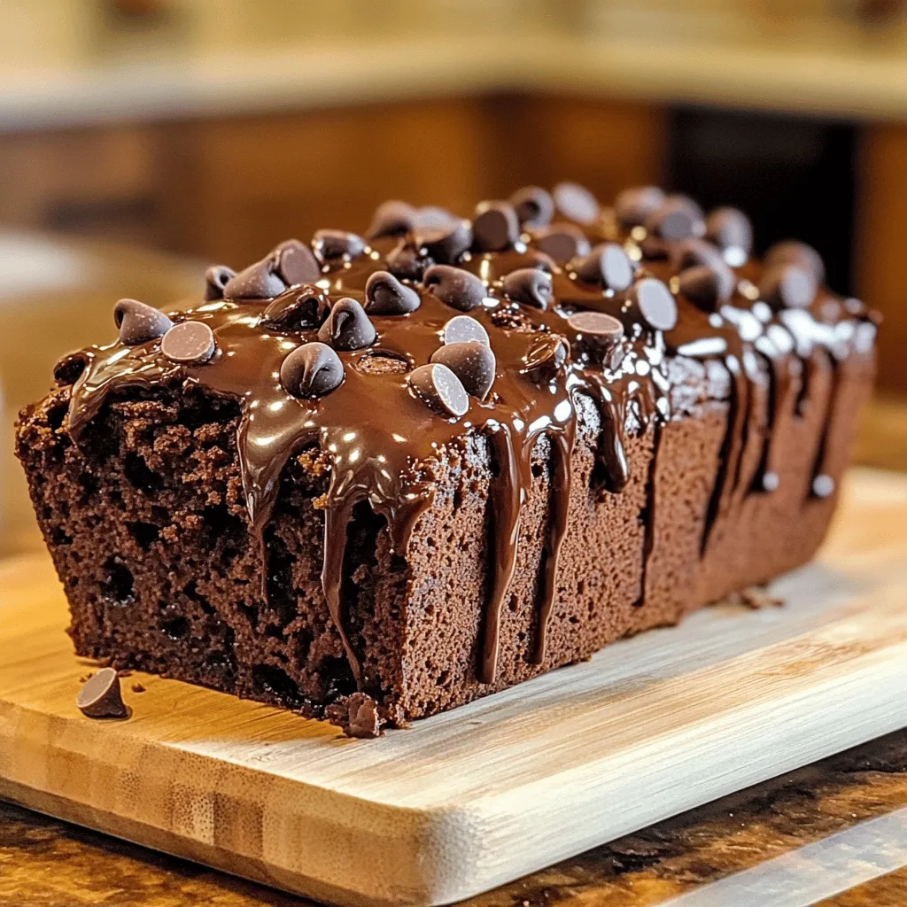 - 1 cup all-purpose flour: This gives the bread structure and a soft texture. - 1/2 cup unsweetened cocoa powder: This provides that deep chocolate flavor we all love. - 1 teaspoon baking powder: This helps the bread rise and stay fluffy. - 1/2 teaspoon salt: Salt enhances the sweetness and balances the flavors. - 1/2 cup unsalted butter, melted: This adds richness and moisture to the bread. - 1 cup granulated sugar: Sugar sweetens the bread and helps it brown nicely. - 2 large eggs: These act as a binding agent and add moisture. - 1 teaspoon vanilla extract: This adds a warm, sweet note to the flavor. - 1/2 cup chocolate chips (semi-sweet or dark): These create pockets of melted chocolate in every bite. - 1/2 cup hot fudge sauce (store-bought or homemade): This gives the bread a rich, gooey texture. - Optional: 1/4 cup chopped walnuts or pecans: These add a nice crunch and nutty flavor. For the best flavor, choose high-quality cocoa powder. Look for brands that say "Dutch-processed." This type has a smooth taste and deep color. When picking chocolate chips, go for semi-sweet or dark for a rich taste. Brands like Ghirardelli or Guittard offer great options. You can personalize your Hot Fudge Brownie Bread with fun mix-ins. Consider adding: - Chopped walnuts: These add crunch and a nutty flavor. - Pecans: They offer a buttery taste that pairs well with chocolate. - White chocolate chips: For a sweeter twist, mix in some white chocolate. - Dried cherries or raspberries: These bring a fruity note that contrasts with chocolate. Feel free to mix and match these add-ins for your own unique bread! Start by preheating your oven to 350°F (175°C). This step ensures even baking. Next, grab a 9x5 inch loaf pan. Grease it well with butter or cooking spray. Then, line the bottom with parchment paper. This makes it easy to remove the bread later. In a medium bowl, whisk together the following dry ingredients: - 1 cup all-purpose flour - 1/2 cup unsweetened cocoa powder - 1 teaspoon baking powder - 1/2 teaspoon salt Make sure to mix them well until they look uniform. This helps the bread rise and taste great. In a large bowl, melt 1/2 cup of unsalted butter. Add in 1 cup of granulated sugar, mixing until it's smooth. Next, crack 2 large eggs into the bowl, adding them one at a time. Mix well after each egg. Finally, stir in 1 teaspoon of vanilla extract for extra flavor. Now, it’s time to combine the wet and dry mixtures. Gradually add the dry ingredients into the wet mixture. Stir gently until just combined. Be careful not to overmix; this keeps the bread soft and fudgy. Next, fold in: - 1/2 cup of chocolate chips - 1/2 cup of hot fudge sauce If you like nuts, add 1/4 cup of chopped walnuts or pecans at this stage. Pour the batter into the prepared loaf pan, spreading it evenly. Bake for 30-35 minutes. To check if it’s done, insert a toothpick into the center. It should come out with a few moist crumbs. Let the bread cool in the pan for about 10 minutes. After that, move it to a wire rack to cool completely. For an extra treat, slice it while still warm and drizzle with more hot fudge. Enjoy your delicious Hot Fudge Brownie Bread! For the complete recipe, check [Full Recipe]. To make your brownie bread fudgy and moist, follow these tips: - Use room temperature eggs: This helps the batter mix well. - Do not overmix: Stir until just combined to keep the texture soft. - Check your oven temperature: Use an oven thermometer to ensure accuracy. - Use quality cocoa powder: A rich cocoa adds depth to the flavor. Here are some fun ideas for serving your brownie bread: - Pair it with vanilla ice cream for a creamy contrast. - Drizzle extra hot fudge on top for a chocolate lover's dream. - Serve with fresh berries to balance the sweetness. - Add a sprinkle of sea salt to enhance the chocolate flavor. If you run into problems, here are some fixes: - Dry bread: This often happens from overbaking. Check doneness with a toothpick earlier. - Overmixing: This can lead to a tough texture. Mix just until combined. - Ingredient substitutions: If you need to swap eggs, try using applesauce or mashed bananas. {{image_2}} You can change the flavor of your hot fudge brownie bread with ease. Use dark chocolate instead of semi-sweet. This gives it a rich taste. Milk chocolate adds sweetness, which is great for kids. You can also mix in flavor extracts. A dash of mint or orange extract adds a fun twist. Try adding espresso powder for a coffee flavor. It pairs well with chocolate and boosts the taste. If you want a gluten-free version, swap all-purpose flour for almond flour or gluten-free flour. This keeps the bread moist and tasty. For a vegan option, replace eggs with flaxseed meal. Mix one tablespoon of flaxseed with three tablespoons of water. Let it sit for five minutes to thicken. Use coconut oil instead of butter for a dairy-free choice. This keeps the bread soft and adds a light coconut flavor. You can make your brownie bread fit the season with fun flavors. In winter, add peppermint extract and crushed candy canes on top. This gives a festive touch. For fall, mix in pumpkin spice or even pumpkin puree. It makes the bread moist and adds a warm flavor. These seasonal twists make your dessert exciting for any occasion. To keep your hot fudge brownie bread fresh, store it in an airtight container. This helps lock in moisture and flavor. If you don't have an airtight container, wrap the bread tightly in plastic wrap. This will also protect it from air. Place the wrapped bread in a cool, dry place. Avoid direct sunlight or heat sources to maintain its texture. If you want to save some for later, freezing is a great option. First, let the brownie bread cool completely. Then, slice it into individual pieces for easy thawing. Wrap each slice in plastic wrap, then place them in a freezer bag. Be sure to remove as much air as possible before sealing. To thaw, take out a slice and leave it at room temperature for about an hour. You can also warm it in the microwave for a few seconds if desired. At room temperature, the brownie bread lasts about 3 to 4 days. If you store it in the fridge, it can stay fresh for up to a week. However, the bread may dry out in the fridge, so it's best to eat it sooner. Always check for any signs of spoilage before consuming. If it looks or smells off, it’s best to discard it. For longer storage, freezing is your best bet to enjoy this dessert down the line. Hot fudge brownie bread is a rich and gooey dessert that combines the best of brownies and bread. It has a soft, fudgy texture with a deep chocolate flavor. The hot fudge sauce adds an extra layer of sweetness and decadence. Chocolate chips mixed in bring delightful bursts of chocolate in every bite. You can serve it warm or at room temperature, making it a flexible dessert option. To check if your brownie bread is done, insert a toothpick into the center. If it comes out with a few moist crumbs, your bread is ready. If it has wet batter on it, give it more time. The edges should look set, but the center may still be slightly soft. Overbaking can make it dry, so keep an eye on it. Yes, you can make this recipe ahead of time. Bake the bread and let it cool completely. Wrap it in plastic wrap or foil and store it at room temperature for up to three days. You can also freeze it for up to three months. To reheat, simply warm slices in the microwave or oven until they are soft and gooey again. You can substitute several ingredients in this recipe. For example, use whole wheat flour instead of all-purpose flour for a nuttier flavor. If you want a dairy-free option, swap the butter for coconut oil. You can also replace the eggs with applesauce for a vegan version. And if you prefer, use white chocolate chips or butterscotch chips for a different flavor twist. In summary, this guide covered everything you need to make delicious brownie bread. We explored the key ingredients and their roles, plus tips for sourcing top-quality products. I shared step-by-step instructions, baking tips, and ways to customize your bread. Remember, you can adapt the recipe to fit your tastes, including seasonal twists. Proper storage ensures your brownie bread stays fresh and tasty. Enjoy your baking journey, and savor every bite of this rich treat!