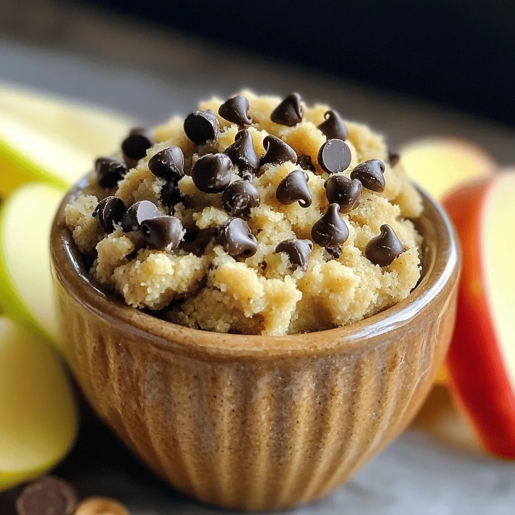 To make your protein cookie dough, gather these items: - 1 cup almond flour - 1/2 cup vanilla protein powder - 1/4 cup almond butter or peanut butter - 1/4 cup maple syrup or honey - 1/2 teaspoon vanilla extract - 1/4 cup mini dark chocolate chips - Pinch of salt - Optional: 1 tablespoon milk or plant-based milk Feel free to swap ingredients based on your taste or dietary needs. You can use: - Cashew butter instead of almond butter - Honey instead of maple syrup - Whey protein powder instead of plant-based protein - Coconut flour if you want a different texture Understanding the nutrition in your cookie dough helps you make smart choices. - Almond flour: Low in carbs, high in healthy fats, and rich in vitamin E. - Vanilla protein powder: A great source of protein, helping build and repair muscles. - Almond or peanut butter: Offers healthy fats and protein, plus fiber to keep you full. - Maple syrup or honey: Natural sweeteners that provide quick energy. - Vanilla extract: Adds flavor with minimal calories. - Mini dark chocolate chips: A treat that adds antioxidants and a touch of sweetness. - Salt: Enhances flavor and balances sweetness. - Milk or plant-based milk: Adds creaminess and can help with consistency. This protein cookie dough recipe packs a punch in flavor and nutrition. You can enjoy it knowing it satisfies your sweet tooth while fueling your body! For the complete recipe, check out the [Full Recipe]. To make protein cookie dough, start with a big bowl. First, mix 1 cup of almond flour and 1/2 cup of vanilla protein powder. Use a whisk to break up any lumps. Next, add 1/4 cup of almond butter and 1/4 cup of maple syrup. Mix until it looks crumbly. Then, add 1/2 teaspoon of vanilla extract and a pinch of salt. Keep mixing until the dough starts to form. If it's too dry, add 1 tablespoon of milk. This helps bring it all together. Finally, fold in 1/4 cup of mini dark chocolate chips. Your cookie dough is almost ready! Mixing is key to a great dough. Start with the dry ingredients before adding the wet ones. This helps everything blend well. Make sure to scrape the sides of the bowl. This way, you won't miss any dry spots. If you want extra flavor, try adding a bit more vanilla extract. It gives a nice taste boost. Be gentle when folding in the chocolate chips. You want them to stay whole for that yummy bite. Chilling the dough is super important. Place it in the fridge for about 30 minutes. This makes it firm and easier to scoop or shape. If you skip this step, it may be too soft to handle. While it chills, clean up your workspace. When the time is up, you can shape the dough into balls or leave it scoopable. Enjoy it as a treat or snack! For the full recipe, check the details above. To get the right texture, start by mixing the dry ingredients. Use almond flour and protein powder. If the dough feels too dry, add a little milk. This helps make it soft and smooth. You want it to be easy to scoop or roll into balls. The goal is a dough that holds together but isn’t sticky. To make your protein cookie dough even better, try adding fun flavors. Mix in a pinch of cinnamon or nutmeg for warmth. You can also add crushed nuts or dried fruits for crunch. If you love chocolate, double the mini dark chocolate chips! Each change makes the dough taste unique and special. Many people skip chilling the dough. This step is key for great texture. Chilling helps the dough firm up, making it easier to scoop. Another mistake is adding too much liquid at once. Start with a small amount and add more as needed. Lastly, be careful not to overmix. Gentle folding keeps the dough light and fluffy. For the full recipe, check out the Protein-Packed Cookie Dough Bliss ! {{image_2}} You can make protein cookie dough fun by adding flavors. Try mixing in different ingredients to find your favorite. Here are some ideas: - Chocolate Mint: Add 1/2 teaspoon of mint extract and some crushed mint leaves. - Cinnamon Roll: Mix in 1 teaspoon of cinnamon and some chopped pecans. - Peanut Butter Banana: Stir in mashed banana and extra peanut butter for a yummy twist. - Coconut Delight: Add unsweetened shredded coconut for a tropical taste. You can easily change the recipe to suit your needs. Here are some modifications: - Nut-Free: Use sunflower seed butter instead of almond or peanut butter. - Vegan: Replace honey with maple syrup or agave nectar. - Gluten-Free: Stick with almond flour, as it is naturally gluten-free. - Low-Carb: Use a low-carb protein powder and reduce maple syrup for less sugar. Protein cookie dough isn’t just a snack. You can use it in many ways: - Topping for Yogurt: Scoop some dough on top of Greek yogurt for added protein. - Energy Bites: Shape the dough into small balls for easy, on-the-go snacks. - Ice Cream Mix-In: Fold the dough into your favorite ice cream for a special treat. - Dessert Bars: Press the dough into a pan, bake briefly, and cut into bars. Feel free to explore these variations and find what you love most! For the complete recipe, check out the [Full Recipe]. Store your protein cookie dough in an airtight container. This keeps it fresh and tasty. You can also wrap it tightly in plastic wrap. Make sure it is well-sealed to avoid drying out. Place it in the fridge if you plan to eat it within a week. If you want to save it longer, consider freezing it. To freeze your protein cookie dough, first shape it into balls. Arrange the balls on a baking sheet. Freeze them for about 30 minutes until firm. Then, transfer the frozen balls into a freezer-safe bag. Label the bag with the date. This way, you can enjoy a quick treat anytime! When stored in the fridge, protein cookie dough lasts about one week. In the freezer, it stays good for about three months. Always check for any changes in smell or texture before eating. Freshness keeps your treat tasting great! For the full recipe, refer to the earlier section. Protein cookie dough is a tasty snack made with healthy ingredients. It uses protein powder, nut butter, and almond flour. This mix gives you a sweet treat that's also filling. You can eat it raw or use it in recipes. It’s a great way to enjoy cookie dough without the guilt. Yes, you can eat protein cookie dough raw! It is safe because it does not contain eggs. The almond flour and protein powder are safe to eat. Many people love eating it straight from the bowl. Just make sure to keep it chilled for the best texture. You can find protein cookie dough in health food stores. Many grocery stores carry it in the snack aisle. You can also buy it online from various brands. Look for options with natural ingredients for the best taste. Protein cookie dough is healthier than regular cookie dough. It has more protein and fewer sugars. Regular cookie dough often has lots of butter and sugar. Protein cookie dough gives you energy and helps build muscle. It’s a smart choice for a snack! Protein in snacks helps you feel full longer. It supports muscle growth and repair. Eating protein can also help with weight management. Snacks high in protein keep your energy levels steady. They are great for after workouts or busy days. You now know all about protein cookie dough. We covered the key ingredients, their nutrition, and how to mix them perfectly. I shared tips to avoid common mistakes and added fun flavor ideas. I also explained how to store your dough for later and answered common questions. Remember, you can enjoy this treat in many ways. It’s nutritious, adaptable, and easy to make. Use this knowledge to create delicious snacks that fit your needs. Enjoy your baking!