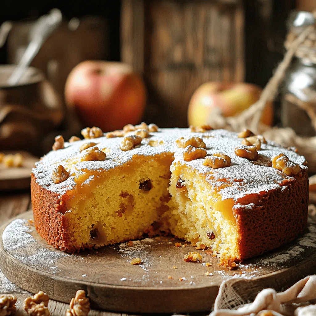 Amish Applesauce Cake is simple to make and delicious. Here is what you need: - 2 cups unsweetened applesauce - 1 cup granulated sugar - 1/2 cup brown sugar, packed - 1/2 cup vegetable oil - 2 large eggs - 2 cups all-purpose flour - 1 teaspoon baking soda - 1 teaspoon baking powder - 1 teaspoon ground cinnamon - 1/2 teaspoon ground nutmeg - 1/2 teaspoon salt - 1 teaspoon vanilla extract - 1 cup chopped walnuts (optional) - 1/2 cup raisins (optional) These ingredients blend together to create a moist and flavorful cake. The applesauce gives it a sweet, fruity taste and keeps it soft. The spices like cinnamon and nutmeg add warmth. You can use walnuts and raisins for extra texture and flavor. If you love a richer taste, add these options. The Full Recipe provides exact steps to make this delightful cake. Enjoy baking! - Preheat your oven to 350°F (175°C). - Grease a 9x13-inch baking pan or line it with parchment paper. - In a large bowl, combine the applesauce, granulated sugar, brown sugar, vegetable oil, and eggs. Mix well until smooth. - In a separate bowl, whisk together flour, baking soda, baking powder, cinnamon, nutmeg, and salt. - Gradually add the dry mixture to the wet mixture. Stir gently until just combined. - Be careful not to overmix, as this can make the cake dense. - Fold in the vanilla extract, walnuts, and raisins if you like. Mix until evenly distributed. - Pour the batter into your prepared pan, spreading it evenly with a spatula. - Bake for 30-35 minutes. To check for doneness, insert a toothpick in the center. It should come out clean. - How to avoid a dense cake: To keep your cake light, don't overmix the batter. Mix until just combined. The less you mix, the fluffier your cake will be. Also, make sure your baking powder and baking soda are fresh. Old leavening agents won’t rise the cake well. - Best practices for measuring ingredients: Always use dry measuring cups for flour and sugar. Scoop the flour lightly, then level it off with a straight edge. This way, you avoid packing it down. For liquids, use clear measuring cups with measurement marks. Pour the liquid until it hits the right mark. - Ideal accompaniments for Amish Applesauce Cake: This cake shines on its own but tastes great with a dollop of whipped cream. A scoop of vanilla ice cream pairs well too. For a bit of tang, try serving it with a side of yogurt or cream cheese frosting. - Presentation ideas for serving: Dust the cooled cake with powdered sugar for a clean look. You can also add a sprinkle of cinnamon on top for color. Serve slices on a pretty plate, or place them in cupcake liners for a fun twist. - What to do if it’s too dry or too moist: If your cake turns out dry, it may have baked too long. Next time, check it a few minutes early. If it’s too moist, it might need more flour or less applesauce. Adjust gradually for the next bake. - Tips for adjusting sweetness: To make the cake less sweet, cut down on both sugars. Try using half a cup each of granulated and brown sugar instead of a full cup. For more sweetness, add a bit of honey or maple syrup. Just remember to adjust the liquid ingredients slightly. For the full recipe, check out the detailed instructions above! {{image_2}} You can change the applesauce to add a twist. Try using cinnamon applesauce for a spiced flavor. Or use unsweetened fruit puree like pear or peach. If you need gluten-free options, swap regular flour for almond or coconut flour. For a vegan cake, replace the eggs with flaxseed meal mixed with water. To boost the cake’s taste, add spices like ginger or allspice. Vanilla extract can enhance the flavor, too. You can also add seasonal ingredients like pumpkin puree in fall or fresh berries in summer. These tweaks can make your cake unique and fun. Serve the Amish Applesauce Cake warm with a scoop of vanilla ice cream. You can also drizzle a homemade caramel sauce on top. For a lovely touch, sprinkle powdered sugar for a sweet finish. Enjoying it with whipped cream adds a creamy contrast to the cake's moist texture. For the full recipe, check out [Full Recipe]. To keep your leftover Amish Applesauce Cake fresh, wrap it well in plastic wrap. You can also use an airtight container. This will help it stay moist. The cake lasts about 3 to 4 days at room temperature. Make sure it is stored in a cool, dry place away from direct sunlight. If you want to save your cake for later, freezing is a great option. First, let the cake cool completely. Then, wrap it tightly in plastic wrap and foil. It can stay in the freezer for up to 3 months. When you are ready to eat it, thaw the cake in the fridge overnight. To reheat, place it in a preheated oven at 350°F (175°C) for about 10-15 minutes. This will help bring back its lovely texture. Check your cake for signs of spoilage before eating. If you see mold, it has gone bad. Also, if the cake has a strange smell or tastes off, it’s best to toss it. For proper disposal, seal any spoiled cake in a bag before throwing it away. This keeps your kitchen clean and safe from unwanted pests. Amish Applesauce Cake comes from the Amish community in the United States. It reflects their simple, hearty cooking style. The cake uses applesauce for moisture and flavor. This makes it a great dessert for family meals. The dish is easy to make and uses common pantry items. Yes, you can use homemade applesauce! It adds a fresh taste to the cake. Just make sure your applesauce is unsweetened. This keeps the cake from being too sweet. Also, blend the applesauce until smooth for best results. If you make smaller portions, reduce the cooking time. Check the cake at 20 minutes. Use a toothpick to see if it comes out clean. Smaller pans may bake faster, so keep an eye on it. Yes, you can make Amish Applesauce Cake ahead of time. The flavors deepen as it sits. After it cools, wrap the cake well. Store it at room temperature for up to three days. You can also freeze it for longer storage. Just thaw it overnight in the fridge before serving. You can swap out a few ingredients easily. Use brown sugar instead of granulated sugar for a richer taste. If you need a nut-free cake, skip the walnuts. Applesauce can also replace oil for a lower fat option. For a gluten-free cake, choose a gluten-free flour blend. Each change will give you a new twist! For the complete recipe, check out the [Full Recipe]. This Amish Applesauce Cake is a joy to make and share. You need just 20 minutes to prep. The total time, including baking, is about one hour. This cake serves 12 slices, making it perfect for gatherings or family dinners. The beauty of this cake lies in its simplicity. The key ingredient is unsweetened applesauce. It gives the cake a great texture and natural sweetness. Unlike other cakes, you won’t need a lot of sugar. The blend of brown and granulated sugar makes it rich and flavorful. This cake uses basic cooking techniques. You mix wet and dry ingredients separately. This method helps keep the cake light and fluffy. It also has warm spices like cinnamon and nutmeg, which add depth to the flavor. What sets this Amish Applesauce Cake apart is its moistness. The applesauce keeps it tender, even days after baking. For an extra crunch, I love adding walnuts. You can also throw in raisins for a sweet surprise. Try serving it warm or at room temperature. A dusting of powdered sugar or whipped cream makes it even better. Enjoy this delightful recipe and share it with loved ones! In this blog post, I shared a simple recipe for Amish Applesauce Cake. You learned about the key ingredients, how to prepare them, and the steps to bake this cake perfectly. I also provided tips to avoid common issues and creative serving ideas. Remember, the joy of baking is experimenting. Feel free to try variations, like different types of applesauce or spices. This cake will delight your taste buds and warm your home. Happy baking!