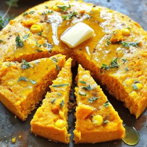 This recipe shines with its simple, wholesome ingredients. Here’s what you need: - 1 cup mashed sweet potatoes (about 2 medium sweet potatoes) - 1/2 cup unsalted butter, melted - 1/3 cup honey - 1 large egg - 1 cup buttermilk (or milk with 1 tablespoon vinegar added) - 1 cup cornmeal - 1 cup all-purpose flour - 1 tablespoon baking powder - 1/2 teaspoon baking soda - 1/2 teaspoon salt - 1 cup corn kernels (fresh, frozen, or canned) - 1 teaspoon cinnamon (optional) These ingredients combine to create a sweet, moist bread with a lovely texture. The sweet potatoes add a nice natural sweetness and a beautiful color. The cornmeal gives it a classic cornbread feel, while the honey brings a rich glaze. When measuring ingredients, precision is key. Use dry measuring cups for flour and cornmeal. For sticky ingredients like honey and melted butter, use liquid measuring cups. Always level off your dry ingredients with a straight edge. This way, you’ll get the right texture and taste. While the main ingredients make a great cornbread, you can add some optional flavors: - 1 teaspoon cinnamon adds warmth. - Chopped herbs like chives or parsley can brighten the dish. - Jalapeños give a spicy kick. - Cheese can add richness. Using these optional ingredients can take your cornbread to the next level. Be creative and adjust to your taste. The full recipe will guide you through making this delightful dish. Enjoy cooking! Start by peeling two medium sweet potatoes. Cut them into chunks for easy cooking. Boil the sweet potatoes in water for about 15 minutes, or until they are soft. Drain them well and mash them in a bowl. You want a smooth texture for the best results. Set the mashed sweet potatoes aside to cool. In a large mixing bowl, add the cooled sweet potatoes. Pour in 1/2 cup of melted unsalted butter, followed by 1/3 cup of honey. Crack in one large egg and add 1 cup of buttermilk. Use a whisk to mix these ingredients until they are smooth and well combined. This mixture adds sweetness and moisture to the cornbread. In a separate bowl, gather your dry ingredients. You will need 1 cup of cornmeal, 1 cup of all-purpose flour, 1 tablespoon of baking powder, 1/2 teaspoon of baking soda, 1/2 teaspoon of salt, and 1 teaspoon of cinnamon if you want that extra warmth. Whisk these ingredients together until they are evenly mixed. This helps your cornbread rise and gives it structure. Slowly add the dry mixture to the sweet potato mixture. Stir gently until just combined; do not overmix. Now, fold in 1 cup of corn kernels. This step adds texture and flavor. Pour the batter into a greased 9-inch round or square baking pan. Spread it evenly. Bake in a preheated oven at 400°F (200°C) for 25-30 minutes. You’ll know it’s done when the top turns golden brown and a toothpick comes out clean. Let it cool for about 10 minutes in the pan, then transfer it to a wire rack. Enjoy your Honey Butter Sweet Potato Cornbread! For the full recipe, check out the details above. To get your cornbread just right, focus on your ingredients. Use fresh sweet potatoes for the best flavor. Mash them well but leave a few small lumps for texture. This adds a nice bite. Mix the wet and dry ingredients separately to avoid lumps. Stir until just combined. Overmixing makes the cornbread tough. You can prepare this cornbread in advance. Bake it, then let it cool completely. Wrap it tightly in plastic wrap. Place it in an airtight container or freezer bag. It can stay fresh in the freezer for up to three months. When you are ready to eat, just thaw it in the fridge overnight. Serving your cornbread can be a fun experience. Try drizzling warm honey on top just before serving. A pat of butter adds richness. You can also sprinkle fresh herbs or cinnamon for extra flair. Pair it with chili or soup for a cozy meal. Enjoy it warm to savor every bite! {{image_2}} You can make this cornbread gluten-free. Instead of all-purpose flour, use a gluten-free flour blend. This blend works well because it mimics regular flour. Use the same amount as the recipe states. You may also want to add a bit of xanthan gum for better texture. This helps bind the ingredients together. Your cornbread will still taste great! To make this recipe dairy-free, swap out the butter. Use coconut oil or a dairy-free butter substitute. For the buttermilk, mix almond milk or soy milk with vinegar. Use 1 cup of your chosen milk and add 1 tablespoon of vinegar. Let it sit for a few minutes. This will give you a great dairy-free cornbread that still tastes delicious! You can switch up the sweetness in this cornbread. Try using maple syrup in place of honey for a new flavor. You can also add brown sugar for a richer taste. If you like fruit, mix in blueberries or cranberries. These add a fun twist and some tartness. Feel free to experiment and find your favorite sweet additions! You can find the full recipe [here](#). To keep your cornbread fresh, wrap it tightly in plastic wrap or foil. You can also place it in an airtight container. This helps prevent it from drying out. Store it at room temperature for up to two days. If you want to keep it longer, refrigerate it. Just remember, cold air can change the texture. When it’s time to enjoy your leftovers, you can reheat them easily. Preheat your oven to 350°F (175°C). Place the cornbread in a baking dish and cover it with foil. Heat for about 10 to 15 minutes. This will warm it without drying it out. You can also use a microwave. Heat it for 15 to 20 seconds, but be careful not to overdo it. Homemade cornbread lasts about three days in the fridge. For longer storage, freezing is a great option. Wrap the cornbread well in plastic wrap, then foil. This keeps it fresh for up to three months. When ready to eat, thaw it in the fridge overnight. Reheat it as mentioned before. Enjoy your Honey Butter Sweet Potato Cornbread anytime! For the full recipe, check out the section above. Yes, you can use canned sweet potatoes. Drain and mash them well before use. Canned sweet potatoes save time and still taste great. Just ensure they are plain and not sweetened. This will keep your cornbread balanced. If you don't have buttermilk, you can make your own. Mix one cup of milk with one tablespoon of vinegar. Let it sit for five minutes. This will give you a similar tangy flavor. You can also use plain yogurt or sour cream mixed with water. To check if your cornbread is done, look for a golden-brown top. Insert a toothpick in the center. If it comes out clean, the cornbread is ready. Another sign is if the edges pull away from the pan. Yes, you can skip the corn if you prefer. The cornbread will still be moist and flavorful. You might want to add extra spices or herbs for more flavor. Consider using diced jalapeños for a kick or chopped herbs for freshness. For the full recipe, check out the [Full Recipe]. This blog post covered how to make Honey Butter Sweet Potato Cornbread. We explored key ingredients, measurements, and optional flavors. I shared step-by-step instructions to guide your baking. You now know tips for the best texture and ways to store leftovers. In my final thoughts, this cornbread is versatile and delicious. You can adapt it to fit your dietary needs. Enjoy experimenting with flavors and variations. This dish is sure to impress at any meal!
