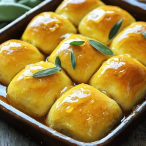 To make these Brown Butter Sage Dinner Rolls, gather these ingredients: - 4 cups all-purpose flour - 1 packet (2 ¼ teaspoons) active dry yeast - 1 cup warm milk (about 110°F) - 1/4 cup brown sugar - 1/4 cup unsalted butter, plus 1/2 cup for browning - 1 teaspoon salt - 1/2 teaspoon freshly ground black pepper - 1/4 cup fresh sage leaves, finely chopped - 1 large egg - 1 tablespoon honey (optional, for brushing) You will need a few basic tools to help you make these rolls: - Mixing bowls - Small saucepan - Baking dish - Clean kitchen towel These ingredients and tools create the perfect base for warm, soft rolls. The combination of brown butter and sage gives them a unique flavor. If you're ready to get started, check out the Full Recipe. 1. Melt 1/2 cup of unsalted butter in a small saucepan over medium heat. 2. Stir the butter until it turns a deep golden brown. 3. Watch for a nutty aroma to fill the air. 4. Remove the saucepan from heat and let it cool slightly. 1. In a large mixing bowl, combine 1 cup of warm milk, 1/4 cup of brown sugar, and 1 packet of active dry yeast. 2. Allow it to sit for 5-10 minutes until it becomes frothy. 3. Mix in the prepared brown butter, 1/4 cup of finely chopped sage, 1 teaspoon of salt, 1/2 teaspoon of black pepper, and 1 egg. 4. Gradually add 4 cups of all-purpose flour until a soft dough forms. 1. Turn the dough out onto a lightly floured surface. 2. Knead the dough for 8-10 minutes until it feels smooth and elastic. 3. Place the dough in a greased bowl. 4. Cover it with a clean kitchen towel and let it rise in a warm place for about 1 hour or until it doubles in size. 1. Once the dough has risen, punch it down gently. 2. Turn it out onto the floured surface again. 3. Divide the dough into 12 equal pieces. 4. Shape each piece into a ball and arrange them in a greased baking dish. 1. Cover the rolls again and let them rise for another 30 minutes. 2. Preheat your oven to 375°F (190°C). 3. Brush the tops of the rolls with the reserved brown butter. 4. Bake for 20-25 minutes or until they turn golden brown. For the full recipe details, check the Full Recipe section. Enjoy your cooking! To make the best brown butter, control the heat. Use medium heat to avoid burning. Unsalted butter works best because you can add your own salt later. I prefer European-style butter for its rich flavor and higher fat content. Kneading is key to soft rolls. You know the dough is ready when it feels smooth and elastic. Avoid over-kneading, which can make rolls tough. If the dough sticks to your hands, add a little flour. For a flavor boost, consider adding herbs like rosemary or thyme. You can also mix in spices like garlic powder for extra depth. Try using bread flour instead of all-purpose flour for a chewier texture. These small changes can make a big difference in your rolls. {{image_2}} You can easily change up this recipe. Adding cheese can make your rolls extra tasty. Try mixing in shredded mozzarella or sharp cheddar for a cheesy twist. Garlic is another great addition. Mince a few cloves and blend them into the dough. This adds a warm, savory flavor that pairs well with the sage. You can also swap in different herbs. Rosemary or thyme work wonderfully. They provide a unique taste that makes your rolls special. If you need gluten-free rolls, use a gluten-free flour blend. Make sure it has xanthan gum for good texture. For a vegan version, replace the butter with coconut oil or a plant-based butter. You can use flaxseed meal mixed with water instead of the egg. This keeps the rolls moist and fluffy without any animal products. These rolls are perfect with soups or salads. They soak up broth and add a nice touch to any meal. For a fun twist, serve them with dipping sauces. A garlic herb oil or a rich balsamic glaze can elevate your dinner. You might also enjoy them with a creamy dip. The options are endless! For the complete recipe, refer to the [Full Recipe]. To keep your Brown Butter Sage Dinner Rolls fresh, store them in a bread box or a container. Make sure the rolls are cool before you seal them. If they are warm, they may get soggy. These rolls will stay fresh on the counter for about two days. If you want them to last longer, consider freezing. Freezing these rolls is easy and keeps them tasty. First, let the rolls cool completely. Then, wrap each roll in plastic wrap. Place them in a freezer bag or container. This helps prevent freezer burn. When you want to eat them, take them out and let them thaw at room temperature. You can also warm them in the oven at 350°F for about 10 minutes. This brings back their soft texture. These rolls taste best within the first few days. At room temperature, they stay fresh for about two days. In the freezer, they can last for up to three months. However, the flavors and textures are best within the first month. Enjoy the fresh taste while you can! For the full recipe, check out the Brown Butter Sage Dinner Rolls recipe above. Yes, you can prepare these rolls ahead of time. Here are some tips for prepping in advance: - Make the dough: You can mix the dough a day before. Let it rise, then punch it down. - Refrigerate: Cover the dough and place it in the fridge. This slows down the rising process. - Shape the rolls: Divide and shape the rolls. Place them in the baking dish. - Chill again: Cover and let them chill overnight. The next day, let them rise for 30 minutes at room temperature before baking. Several reasons could cause your dough to not rise: - Yeast issues: Make sure your yeast is fresh. Check the expiration date. - Temperature: The milk should be warm but not hot. Too much heat can kill the yeast. - Sugar levels: Sugar feeds the yeast. If you add too little, it may not rise well. - Kneading: Under-kneading can lead to dense dough. Knead until it’s smooth and elastic. Yes, you can use dried sage, but the flavor will be different: - Flavor: Dried sage has a stronger, more concentrated taste. Use less than you would of fresh. - Aroma: Fresh sage offers a bright, lively aroma. Dried sage lacks this freshness. - Substitution: Use about 1 teaspoon of dried sage for every tablespoon of fresh sage. This balance keeps the flavor pleasant. For the complete recipe, check out the Full Recipe section above. You learned how to make delicious Brown Butter Sage Dinner Rolls from scratch. We covered the key ingredients, step-by-step instructions, and helpful tips for success. Remember to control the butter temperature and knead well to get the best results. You can even customize these rolls with your favorite add-ins. Enjoy making and sharing them with family and friends. Each bite will surely impress!