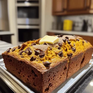 To make this delicious pumpkin chip banana bread, gather these key items: - 1 cup ripe bananas, mashed (about 2-3 bananas) - 1 cup pumpkin puree (canned or fresh) - 1/2 cup granulated sugar - 1/2 cup brown sugar, packed - 1/2 cup vegetable oil or melted coconut oil - 2 large eggs - 1 teaspoon vanilla extract - 2 cups all-purpose flour - 1 teaspoon baking soda - 1/2 teaspoon salt - 1 teaspoon ground cinnamon - 1/2 teaspoon ground nutmeg - 1 cup chocolate chips (semi-sweet or dark) - 1/2 cup chopped walnuts or pecans (optional) Ripe bananas are important for flavor and moisture. They bring natural sweetness and a soft texture. Pumpkin puree adds richness and a warm, spiced taste. It also makes the bread moist. The sugars balance the flavors, while the chocolate chips give a delightful sweetness. Using nuts is optional, but they add crunch and extra nutrients. If you don’t have ripe bananas, try applesauce instead. It keeps the bread moist. For pumpkin, you can use butternut squash puree. If you want less sugar, reduce each type by a small amount. For a nut-free version, skip the walnuts or pecans. You can also swap chocolate chips for dried fruit or seeds to change the flavor. For the oil, you can use melted butter for a richer taste. For the complete recipe, check out the [Full Recipe]. Start by preheating your oven to 350°F (175°C). Grease a 9x5-inch loaf pan. If you prefer, line it with parchment paper for easy removal. Next, grab a large mixing bowl. In it, combine 1 cup of mashed ripe bananas, 1 cup of pumpkin puree, 1/2 cup of granulated sugar, and 1/2 cup of brown sugar. Add 1/2 cup of vegetable oil or melted coconut oil, 2 large eggs, and 1 teaspoon of vanilla extract. Whisk all these ingredients until the mixture is smooth. In a separate bowl, sift together 2 cups of all-purpose flour, 1 teaspoon of baking soda, 1/2 teaspoon of salt, 1 teaspoon of ground cinnamon, and 1/2 teaspoon of ground nutmeg. Gradually fold these dry ingredients into the wet mixture. Mix just until everything is combined. Avoid over-mixing, as this can make the bread dense. Finally, gently fold in 1 cup of chocolate chips and 1/2 cup of nuts if you want. Pour the batter into your prepared loaf pan. Use a spatula to smooth the top. Place it in the oven and bake for 60 to 70 minutes. Check for doneness by inserting a toothpick into the center. It should come out clean or with a few moist crumbs. Once baked, remove the bread from the oven. Let it cool in the pan for about 10 to 15 minutes. Then, transfer it to a wire rack to cool completely. Slice the banana bread and enjoy it warm. You can add a pat of butter or a sprinkle of cinnamon sugar on top. For extra flair, garnish with chocolate chips and a mint sprig. You can find the full recipe in the earlier section. To make your bread moist, use ripe bananas. They should be brown and soft. This gives a sweet flavor and adds moisture. Pumpkin puree also helps keep the bread soft. You can use canned or fresh pumpkin. Mix the wet and dry ingredients gently. Over-mixing can make the bread tough. One common mistake is not measuring ingredients correctly. Use measuring cups and spoons for accuracy. Another mistake is baking at the wrong temperature. Always preheat your oven to 350°F (175°C). Check for doneness by inserting a toothpick. If it comes out clean or with a few crumbs, your bread is ready. A good loaf pan is key. I recommend a 9x5-inch pan for even baking. Use a whisk for mixing wet ingredients. A spatula helps fold in the dry mix gently. If you want to save time, a stand mixer can be handy. For cooling, a wire rack is best. It allows air to circulate around the bread. For the complete recipe, check out the Full Recipe section. {{image_2}} If you want a nut-free version, just skip the nuts. This recipe tastes great without them. You still get a soft, moist bread with all the flavors. You can add a little extra chocolate chips if you want. They will add a nice crunch and sweetness. For more flavor, try adding spices. A pinch of ginger or cloves can work wonders. You could also add a splash of orange juice for a citrus twist. This can brighten the taste and make your bread unique. Another option is to mix in some coconut flakes for a tropical feel. Get creative with your add-ins! You can try dried fruits like cranberries or raisins. They add a chewy texture and fruity taste. If you love a bit of crunch, consider adding sunflower seeds or pumpkin seeds. These will give your bread a fun twist. Remember to keep the total amount of add-ins around 1 to 1.5 cups to maintain the bread's perfect texture. To keep your pumpkin chip banana bread fresh, wrap it tightly in plastic wrap. This helps keep moisture in. You can also place it in an airtight container. Store it at room temperature for up to three days. If you want it to last longer, put it in the fridge. It can stay good there for about a week. Freezing is a great option if you have extra bread. First, slice the bread into pieces. Wrap each piece in plastic wrap. Then, place the wrapped slices in a freezer bag. Make sure to remove as much air as possible. The bread can freeze for up to three months. When you’re ready to enjoy it, just thaw a slice at room temperature or in the microwave. For the best taste, reheat your pumpkin chip banana bread in the oven. Preheat your oven to 350°F (175°C). Place the bread on a baking sheet and heat for about 10-15 minutes. This helps it stay moist and brings back its fresh flavor. If you’re in a hurry, you can use the microwave. Heat a slice for about 10-15 seconds. Enjoy it warm for the best experience! Yes, you can use just pumpkin or just banana. However, this will change the taste. If you only use pumpkin, the bread will have a rich pumpkin flavor. If you only use banana, it will taste very sweet and fruity. I suggest using both for the best flavor and texture. They balance each other out well and create a moist bread. This combo adds depth and sweetness to your Pumpkin Chip Banana Bread. You can check the bread by using a toothpick. Insert it into the center of the loaf. If it comes out clean or with a few moist crumbs, your bread is done. The edges should also pull away from the pan slightly. Remember, every oven is different. It might take 60 to 70 minutes to bake. Keep an eye on it towards the end to avoid overbaking. You can serve this bread with fresh butter. A pat of butter melts into the warm bread perfectly. You might also try adding a sprinkle of cinnamon sugar on top. For a fun twist, serve it with whipped cream cheese. You can even top it with sliced bananas or a scoop of ice cream. These toppings create a delightful treat. Enjoy this bread with a cup of coffee or tea for a lovely snack! In this post, we explored the essential ingredients, steps, and tips for making perfect Pumpkin Chip Banana Bread. You learned about key ingredients, how to avoid mistakes, and creative variations to try. Remember to store leftovers properly and consider helpful reheating tips. Baking can be fun and tasty! Enjoy your bread and feel free to share your results. Happy baking!