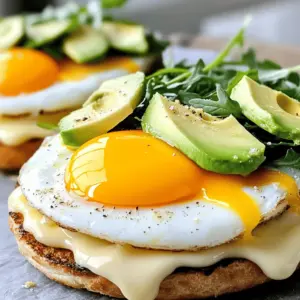 This recipe for a cheesy sunny-side-up delight is simple and tasty. You can whip it up in about 15 minutes. It uses fresh ingredients to create a filling breakfast. Plus, you can customize it to suit your taste. Here’s what you need for the perfect egg and cheese breakfast sandwich: - 2 large eggs - 2 slices of cheddar cheese - 1 English muffin, split in half - 1 slice of avocado - 1 tablespoon mayonnaise - Salt and pepper to taste - 1 teaspoon olive oil - Fresh arugula or spinach for garnish Each ingredient adds flavor and texture. The eggs provide protein. The cheese brings creaminess. The avocado adds healthy fats. Feel free to swap in your favorite items. You could use different cheese, like Swiss or pepper jack. For a spicy kick, add jalapeños or hot sauce. If you prefer a lighter option, skip the mayo or use Greek yogurt. You can even change the bread; try a bagel or a gluten-free option. These changes keep your breakfast exciting! First, I like to gather all my ingredients. This makes cooking easy and fun. You will need: - 2 large eggs - 2 slices of cheddar cheese - 1 English muffin, split in half - 1 slice of avocado - 1 tablespoon mayonnaise - Salt and pepper to taste - 1 teaspoon olive oil - Fresh arugula or spinach for garnish Next, toast the English muffin halves until they turn a lovely golden brown. This gives your sandwich a nice crunch. Now it’s time to cook the eggs. Grab a non-stick skillet and heat the olive oil over medium heat. Crack the eggs gently into the skillet. Be careful not to break the yolks. Season the eggs with a pinch of salt and pepper. Watch closely as the egg whites start to set. This takes about 2-3 minutes. When they look almost firm, lay one slice of cheddar cheese on each egg. Cover the skillet with a lid. This helps the cheese melt while the yolks cook to your liking. Now, let’s put your sandwich together. Spread a layer of mayonnaise on the toasted side of each muffin half. On the bottom half, add a slice of avocado. Then, place the cheesy egg on top. Finally, sprinkle fresh arugula or spinach over the egg. Place the top half of the muffin on your sandwich. Press down gently to compact the layers. You can now enjoy your delicious egg and cheese breakfast sandwich! For a detailed list of steps, check out the Full Recipe. To get the best yolk, cook your eggs over low heat. This slow cooking keeps the whites tender and the yolk runny. After cracking the eggs, let them sit for a minute. This helps the whites settle. You want the whites to be firm but the yolk soft. If you like it more cooked, cover the pan for a bit. This will steam the yolk just enough to set it. Seasoning can make or break your sandwich. Start with a pinch of salt and fresh ground pepper. You can also add a sprinkle of paprika or garlic powder for extra flavor. If you want some heat, a dash of hot sauce works great. Don't forget about fresh herbs like chives or parsley. They add a fresh taste that brightens the egg and cheese. Keeping your sandwich warm after making it is key. Wrap it in foil to trap heat. You can also place it on a warm plate. If you make extra sandwiches, use an oven set to low heat. Just place them inside, covered with foil, until you’re ready to eat. This way, every bite stays warm and tasty. {{image_2}} If you want a meat-free breakfast, there are many tasty swaps. Try adding sautéed mushrooms or roasted red peppers. These veggies add flavor and texture. You can also include fresh spinach or kale for extra nutrition. Instead of mayo, use hummus for a creamy spread. This makes your sandwich colorful and healthy. Love some spice? You can make your sandwich extra zesty. Add sliced jalapeños for a kick. You could also use hot sauce, like sriracha or chipotle. Just a few drops can change the whole taste. For a smoky flavor, try adding a sprinkle of smoked paprika. It gives a nice depth to your sandwich. Cheese is key to a great sandwich. While cheddar is classic, many cheeses work well. Try pepper jack for a spicy twist. Swiss cheese melts beautifully and adds a mild flavor. If you want something sharp, go for aged gouda. Each type of cheese adds a unique taste to your meal. Mix and match to find your favorite combo. For more ideas, check out the Full Recipe. To keep your egg and cheese breakfast sandwich fresh, store it in an airtight container. This helps prevent moisture loss and keeps the flavors intact. If you have leftover ingredients, like cheese or eggs, store them separately. Use them within two days for the best taste. When reheating, I recommend using a skillet. Heat it over medium-low heat. Place your sandwich in the skillet and cover it with a lid. This method warms the sandwich evenly and keeps the cheese melty. It takes about 5 minutes to heat through. You can also use a microwave. Place the sandwich on a microwave-safe plate, cover it, and heat for 30 seconds. Check it and heat more if needed. You can freeze the sandwich for quick meals later. Wrap it tightly in foil or plastic wrap. Place it in a freezer bag and remove as much air as possible. It keeps well for about a month. To enjoy, thaw it overnight in the fridge. Then, reheat it in a skillet or microwave. This keeps the taste fresh and delicious. Enjoy every bite! If you want the full recipe, check out the Cheesy Sunny-Side-Up Delight. Yes, you can prepare the parts of this sandwich ahead of time. Cook the eggs and store them in the fridge. You can also toast the muffin and keep it warm. When you are ready to eat, just assemble the sandwich. This saves time and makes mornings easier. I recommend using an English muffin for this sandwich. It has the perfect size and texture. The muffin gets crispy when toasted. You can also try bagels or sourdough bread if you want a different taste. Just pick what you enjoy most! You can easily adjust this recipe to fit your needs. For a dairy-free option, use vegan cheese. If you follow a gluten-free diet, choose gluten-free bread. You can also swap the eggs for tofu or chickpea scramble for a plant-based choice. Be creative and make it your own! Check out the Full Recipe for more tasty ideas! This blog post covered everything you need to create a great egg and cheese sandwich. You learned about key ingredients and various tasty options. Step-by-step instructions will help you cook the perfect sandwich. I shared tips to enhance flavor and keep your sandwich warm. You now know ways to store leftovers and even freeze them for meal prep. With these details, you can make a delicious and customized breakfast sandwich every time. Enjoy cooking!