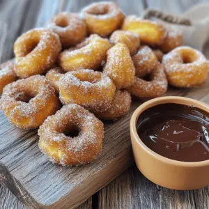 To make sweet churro donut bites, you need simple ingredients. Each one adds to the flavor and texture. Here’s what you will need: - 1 cup all-purpose flour - 1/4 cup granulated sugar - 1 teaspoon baking powder - 1/4 teaspoon salt - 1/2 teaspoon ground cinnamon (plus more for coating) - 1/2 cup whole milk - 1 large egg - 2 tablespoons unsalted butter, melted - 1/2 cup granulated sugar (for coating) - Vegetable oil (for frying) You can find these items in most kitchens or grocery stores. Each ingredient plays a key role in creating delicious churro bites. Let’s break it down a bit more. Flour gives structure. It helps the bites hold their shape. Sugar sweetens the dough and the coating. It helps create that classic churro taste. Baking powder makes the dough rise. This helps the bites become light and fluffy. Salt enhances the flavor, making each bite even tastier. Cinnamon adds that warm, cozy flavor we love in churros. Milk brings moisture and richness to the dough. Egg binds everything together and adds a nice texture. Butter adds flavor and makes the bites tender. Vegetable oil is essential for frying. It gives that golden, crispy exterior. Gather these ingredients before you start. Having everything ready makes the cooking process smoother. For the full recipe, check the details above. 1. Combine dry ingredients in a bowl. Take a mixing bowl and add: - 1 cup all-purpose flour - 1/4 cup granulated sugar - 1 teaspoon baking powder - 1/4 teaspoon salt - 1/2 teaspoon ground cinnamon Mix these well with a whisk until they blend. 2. Whisk wet ingredients separately. In another bowl, add: - 1/2 cup whole milk - 1 large egg - 2 tablespoons unsalted butter, melted Whisk these until they combine smoothly. 3. Mix wet and dry ingredients together carefully. Pour the wet mix into the dry mix. Stir gently until just combined. Do not overmix; some lumps are fine. 1. Heat vegetable oil to the right temperature. Use a deep frying pan and fill it with vegetable oil. Heat it to 350°F (175°C). You can test the heat by dropping a small piece of dough in the oil. If it sizzles and floats, it’s ready. 2. Drop dough into hot oil. Use a small cookie scoop or spoon to drop tablespoon-sized balls of dough into the oil. Fry them in small batches to avoid crowding. 3. Fry until golden brown and drain excess oil. Cook the dough for about 2-3 minutes on each side. Once golden brown, use a slotted spoon to transfer the churro bites to a paper towel-lined plate to absorb the excess oil. 1. Prepare cinnamon-sugar mixture. In a shallow bowl, mix: - 1/2 cup granulated sugar - 1 teaspoon ground cinnamon Stir well until blended. 2. Coat churro bites. While the churro bites are still warm, roll them in the cinnamon-sugar mixture. Make sure they are fully coated for the best flavor. 3. Suggested dips for serving. Serve these churro bites warm. They pair great with chocolate dipping sauce or dulce de leche for a tasty treat. For more details, check the Full Recipe to ensure you have all the steps right! - Ideal frying temperature: Heat your oil to 350°F (175°C). This temperature makes sure your churro bites cook evenly. If the oil is too cool, they can soak up too much oil. If it's too hot, they may burn. - Avoiding overmixing the batter: When you mix the wet and dry ingredients, do it gently. A few lumps are fine. Overmixing can make your churro bites tough instead of light and fluffy. - Ensuring even coating of cinnamon sugar: Make sure to roll your warm churro bites in the cinnamon-sugar mixture right after frying. This way, the sugar sticks better and gives a nice sweet crust. - Overcrowding the pan: Fry your churro bites in small batches. If you add too many at once, it lowers the oil's temperature. This can lead to soggy bites instead of crispy ones. - Not draining the oil properly: Use a slotted spoon to transfer the churro bites to a paper towel-lined plate. This step helps remove excess oil and keeps them from becoming greasy. - Incorrect consistency of the dough: Your dough should be thick but not too dry. If it’s too runny, your bites won’t hold their shape. If it’s too thick, they won't puff up. Aim for a smooth yet slightly sticky dough. For the full recipe, check the link provided. These tips will help you create churro bites that are simply irresistible! {{image_2}} You can easily change the flavor of your churro donut bites. Adding a splash of vanilla gives a nice twist. You can also sprinkle in some nutmeg for extra warmth. Both flavors blend well with the sweet cinnamon sugar coating. For the sugar, try using brown sugar or coconut sugar. Each type adds its unique taste and color to the churro bites. If you want a lighter version, try baking instead of frying. Preheat your oven to 350°F (175°C). Place the dough balls on a baking sheet lined with parchment paper. Bake until they are golden brown, about 12-15 minutes. You can also swap all-purpose flour for whole wheat flour. This change adds fiber and nutrients. If you want to cut down on sugar, use alternative sweeteners like honey or agave syrup. These options make your treats a bit healthier without losing the sweet taste. To keep your sweet churro donut bites fresh, store any leftovers promptly. Place them in an airtight container. This helps keep moisture in and prevents them from getting hard. You can use a plastic or glass container with a tight lid. Make sure they cool completely before sealing. This way, they won't steam and lose their crispness. When it's time to enjoy your churro bites again, reheating is key. The best method is to use an oven. Preheat your oven to 350°F (175°C). Place the churro bites on a baking sheet. Heat them for about 5-7 minutes. This restores their crispy texture. Avoid using the microwave, as it can make them soggy. Enjoy your warm treats just like fresh! For the full recipe, check the earlier section. What is the difference between churros and donut bites? Churros are long, crispy sticks, while donut bites are small, round balls. Both have cinnamon-sugar coating, but the shapes make them unique. You can enjoy churros with chocolate or caramel sauce, too. Donut bites are perfect for easy snacking and sharing. Can I freeze churro donut bites? Yes, you can freeze churro donut bites! Let them cool completely, then place them in an airtight container. They stay fresh for about one month. When you want to eat them, thaw in the fridge and reheat in the oven for a few minutes. What can I use as a substitute for egg in the recipe? If you need an egg substitute, you can use 1/4 cup of applesauce or mashed banana. These options keep the dough moist. You can also use a flax egg, made from one tablespoon of ground flaxseed mixed with three tablespoons of water. How do I know when the oil is hot enough? You can test the oil by dropping a small piece of dough in it. If it sizzles and rises to the top, the oil is ready. It should be around 350°F (175°C). Using a thermometer can help you get the right temperature for frying. What are the best dips for churro bites? Churro bites taste great with chocolate sauce or dulce de leche. You can also try caramel sauce or whipped cream for a fun twist. Feel free to get creative and mix your favorite flavors! You learned how to make delicious churro donut bites from scratch. We covered the key ingredients, step-by-step instructions, and helpful tips. I shared some fun variations and storage advice as well. Churro donut bites make a tasty treat for any occasion. Remember to adjust frying temperatures and avoid common mistakes. You can customize flavors or even bake them for a healthier option. Enjoy making this sweet snack.