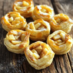 To create delightful apple pie bites, you'll need fresh and simple ingredients. Here’s what you need to gather: - 2 large apples (Granny Smith or Honeycrisp), peeled and diced - 1 teaspoon lemon juice - 1 teaspoon cinnamon - ½ cup brown sugar - 1 tablespoon cornstarch - 1 package of puff pastry (thawed) - 1 egg (beaten, for egg wash) - 2 tablespoons granulated sugar (for sprinkling) - Caramel sauce (optional, for drizzling) Each ingredient plays a key role. The apples bring sweetness and crunch. Lemon juice brightens the flavor. Cinnamon adds warmth. Brown sugar gives depth, while cornstarch helps thicken the filling. Puff pastry creates a flaky shell. The egg wash adds a golden touch, and sugar on top provides a nice crunch. Caramel sauce is a fun extra if you want to indulge. For the full recipe, check the details above. - Preheat your oven to 400°F (200°C) and line a baking sheet with parchment paper. - In a bowl, toss the diced apples with lemon juice, cinnamon, brown sugar, and cornstarch. Mix well. Let the apples sit for about 10 minutes. This helps the flavors blend. - On a floured surface, roll out your puff pastry sheets. Make sure they are smooth and even. - Cut the pastry into 3-inch squares. This size is perfect for bites. - Place a tablespoon of the apple mixture in the center of each square. Be careful not to add too much filling. - Fold the corners of each pastry square towards the center. Pinch the edges to seal. This keeps the filling inside while baking. - Brush each sealed apple pie bite with the beaten egg. This gives them a nice golden color. - Sprinkle granulated sugar on top for extra sweetness and a crunchy finish. - Bake in the preheated oven for about 15-20 minutes. Look for a golden brown color and puffed-up bites. - Once baked, let them cool slightly. Drizzle with caramel sauce if you like. For the full recipe, check out the detailed instructions. - Best apples for a flavorful filling: Use Granny Smith or Honeycrisp apples. They offer a great balance of sweet and tart flavors, making your bites more delicious. - How to achieve golden and flaky pastry: Roll the puff pastry thin. This ensures it puffs up nicely and gets that perfect golden color. Brush each bite with the beaten egg for extra shine. - Serving suggestions and accompaniments: Serve warm with a scoop of vanilla ice cream or drizzle with caramel sauce. These options add a sweet contrast to the apple filling. - Overfilling the pastry: Be careful not to add too much apple mixture. This can cause the bites to burst during baking. A tablespoon of filling per square is just right. - Not sealing properly: Make sure to pinch the corners tightly. This keeps the filling inside while baking and prevents leaks. - Baking time variations: Keep an eye on your bites while they bake. Ovens can vary. They may need a few extra minutes or less, depending on your oven's heat. Aim for a golden brown color. For the full recipe, check out the Apple Pie Bites section. {{image_2}} You can make mini apple pie bites for a fun twist. Simply cut the pastry into smaller squares, about 2 inches each. This makes them perfect for snacking or sharing at parties. You can also use phyllo dough instead of puff pastry. It gives a nice, flaky texture. Just make sure to layer it well and brush with butter between sheets for extra crispiness. If you need a gluten-free option, use gluten-free puff pastry. Many brands offer this, and it works great. For a vegan version, skip the egg wash. Instead, brush the bites with almond milk or a mix of water and maple syrup. This will still give your bites a nice finish. Adjusting these ingredients helps everyone enjoy this tasty treat! To keep your apple pie bites fresh, store them in an airtight container. This helps maintain their taste and texture. Place parchment paper between layers to avoid sticking. Keep the container in the fridge for up to three days. To reheat your apple pie bites, use an oven for the best results. Preheat the oven to 350°F (175°C). Place the bites on a baking sheet and cover them with foil. Heat for about 10 minutes. This method keeps them crispy. You can also use a microwave, but they may lose some crunch. Heat in 15-second intervals until warm. You start with fresh apples. Peel and dice them. Toss the apples with lemon juice, cinnamon, brown sugar, and cornstarch. Let this mix sit for about 10 minutes. Next, roll out thawed puff pastry on a floured surface. Cut it into 3-inch squares. Place a spoonful of the apple mix in each square. Fold the corners toward the center and pinch to seal. Brush them with a beaten egg and sprinkle sugar on top. Finally, bake at 400°F for 15-20 minutes until golden. For the full recipe, check the earlier section. Yes, Apple Pie Bites can be frozen. Freeze them before baking for the best results. Place them in a single layer on a baking sheet. Once frozen, transfer them to a freezer bag. They can stay in the freezer for up to three months. When ready to bake, no need to thaw. Just add a few extra minutes to the baking time. Apple Pie Bites pair well with many treats. Serve them warm with a scoop of vanilla ice cream. A drizzle of caramel sauce adds sweetness. You can also pair them with whipped cream for a light touch. For drinks, try apple cider or a warm spiced tea. Yes, you can use different crusts. Try pie dough for a traditional taste. You can also use biscuit dough for a fluffy texture. For a gluten-free option, use gluten-free pastry dough. Each option brings a unique flavor to your Apple Pie Bites. You learned how to make tasty apple pie bites. The right apples, spices, and crust matter. Follow our steps for rolling, filling, and baking. Remember, don’t overfill the pastry! You can vary the recipe with different diets or sizes. Store leftovers properly for the best taste next time. With these tips and tricks, you can impress anyone with your baking skills. Enjoy these sweet bites fresh out of the oven or later with friends and family. Happy baking!