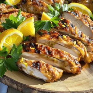 To make the best marinated grilled chicken, you need some key ingredients. Here is what you will need: - 4 boneless, skinless chicken breasts - 1/4 cup olive oil - Juice and zest of 2 lemons - Juice and zest of 1 orange - 2 cloves garlic, minced - 1 tablespoon honey - 1 tablespoon Dijon mustard - 1 teaspoon dried oregano - Salt and pepper to taste These ingredients blend well to create a bright and zesty flavor. The olive oil adds richness, while the citrus gives it a fresh kick. Honey and Dijon mustard bring a sweet and tangy balance. You will also need some tools to prepare and cook your chicken: - Mixing bowl - Whisk - Resealable plastic bag or shallow dish - Grill Using a bowl and whisk helps mix the marinade evenly. A bag or dish is great for soaking the chicken. The grill brings everything together with that smoky flavor we all love. For the full recipe, check out the full recipe section. To start, you need to make the marinade. In a mixing bowl, combine: - 1/4 cup olive oil - Juice and zest of 2 lemons - Juice and zest of 1 orange - 2 cloves garlic, minced - 1 tablespoon honey - 1 tablespoon Dijon mustard - 1 teaspoon dried oregano - Salt and pepper to taste Whisk these together until smooth. Next, take four boneless, skinless chicken breasts. Place them in a large resealable plastic bag or a shallow dish. Pour the marinade over the chicken, making sure each piece is coated well. Seal the bag or cover the dish tightly. Refrigerate for at least 1 hour, but overnight works best for deeper flavor. While your chicken marinates, get your grill ready. Preheat the grill to medium-high heat. This step is key for achieving that perfect sear. Make sure your grill grates are clean. You can use a grill brush to remove any leftover bits from past meals. Clean grates help prevent sticking and ensure nice grill marks. Now it’s time to grill! Remove the chicken from the marinade. Let any excess marinade drip off. Discard the leftover marinade to avoid any food safety issues. Place the chicken on the grill. Grill each side for 6-8 minutes. Use a meat thermometer to check the chicken's internal temperature. It should reach 165°F (74°C) to be safe to eat. Once done, take the chicken off the grill. Let it rest for 5 minutes before slicing. This helps keep the juices inside. For the full recipe, check out the complete instructions to guide your cooking journey! To keep your chicken from sticking to the grill, oil the grates well. Use a paper towel soaked in oil and tongs to wipe the grates before you start. This simple step makes a big difference. Let the chicken rest for five minutes after grilling. This helps the juices stay in the meat, making it more tender. You can add more flavor to your marinade by mixing in spices or herbs. Try adding smoked paprika for a smoky taste or fresh thyme for a bright note. You can also switch up the citrus flavors by using lime or grapefruit. Each offers a unique twist on the dish. Marinated grilled chicken pairs well with fresh salads or grilled veggies. Serve it sliced on a platter and garnish with fresh herbs like parsley or cilantro. Add wedges of lemon and orange for a burst of color. This not only looks great but also enhances the flavor with each bite. For a complete meal, serve with rice or quinoa. For the full recipe, check out Zesty Citrus Marinated Grilled Chicken. {{image_2}} You can change the flavor of your chicken by using different fruits. For example, you can use limes or grapefruits instead of lemons and oranges. This switch adds a fresh twist. You can also mix in some pineapple juice for a sweeter taste. To add some heat, try mixing in spicy ingredients. A dash of hot sauce can bring excitement to your meal. You can also use chili flakes or minced jalapeños to give it a kick. These changes can make your dish fun and new. If you want to cook indoors, baking is a great choice. Preheat your oven to 400°F (200°C). Place the chicken in a baking dish and cover it with foil. Bake for about 25-30 minutes. Check the chicken's temperature to ensure it’s safe to eat. You can also use skewers to grill your chicken. Cut the chicken into cubes and thread them onto the skewers. This method allows for even cooking and makes for a fun presentation. Just remember to soak wooden skewers in water to prevent burning. You can make this dish healthier by choosing low-fat options. Use skinless chicken breasts and cut back on the oil. You can also swap honey for a sugar-free sweetener to lower the sugar content. For gluten-free options, make sure your mustard is gluten-free. Most mustard is fine, but checking labels is smart. If you want a dairy-free version, you’re in luck! This recipe already does not use dairy. Enjoy your meal without any worries! For the full recipe, check out the Zesty Citrus Marinated Grilled Chicken . To keep your grilled chicken fresh, place it in an airtight container. This helps maintain moisture. You can refrigerate it for up to four days. If you notice any off smells or changes in color, it’s best to toss it. For long-term storage, freeze your marinated chicken. Wrap each piece tightly in plastic wrap. Then, place them in a freezer bag. This will prevent freezer burn. You can freeze it for up to three months. When you're ready to use it, thaw it in the fridge overnight or use the microwave on low power. To reheat grilled chicken without drying it out, use the oven. Preheat to 350°F (175°C). Place the chicken in a baking dish, cover it with foil, and add a splash of broth or water. Heat for about 15-20 minutes. You can also slice leftover chicken and add it to salads, wraps, or stir-fries for quick meals. For more ideas, check out the Full Recipe. For the best flavor, you should marinate chicken for at least 1 hour. If you have more time, aim for 4 to 6 hours. For maximum taste, marinate overnight. Just remember, too long can make the chicken mushy. Yes, chicken thighs work great! They stay moist and have rich flavor. Adjust the cooking time since thighs take a bit longer. Always check the internal temperature. It should reach 165°F (74°C) for safe eating. If you're out of olive oil, use canola or vegetable oil. For Dijon mustard, yellow mustard is a fine substitute. If you lack fresh garlic, garlic powder works, too. Just use 1/8 teaspoon for each clove. These swaps keep the flavor strong! Check the full recipe for more ideas. In this article, I covered how to make a great chicken marinade and grill it perfectly. You learned about the key ingredients, needed equipment, and step-by-step grilling instructions. I also shared tips, flavor variations, and storage methods to keep your grilled chicken fresh. Remember, the right marinade and cooking method can transform your meals. With these tips, you can enjoy tender, juicy chicken every time. Now, it's time to gather your ingredients and get grilling!