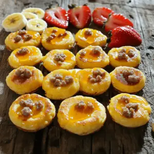 To make McGriddle Bites, you need simple yet tasty ingredients. Here’s what you’ll need: - 1 cup pancake mix - 1/2 cup milk - 1 large egg - 1/4 cup maple syrup - 1/2 teaspoon vanilla extract - 1/2 cup cooked sausage, crumbled - 1/4 cup shredded cheddar cheese - Cooking spray These ingredients blend well to make a sweet and savory bite that everyone will love. You can customize your McGriddle Bites with some fun add-ins. Try these options: - Sliced strawberries - Banana slices - Chocolate chips - Nuts These add-ins can add a twist to the flavor. You can mix and match based on what you like. Serving McGriddle Bites is easy and fun. Here are some ideas: - Drizzle extra maple syrup on top. - Serve with fresh fruit on the side. - Pair with yogurt for a creamy touch. - Add whipped cream for a sweet treat. Each serving can look great and taste even better. Enjoy your breakfast delight! For the complete recipe, check out the Full Recipe. First, gather all your ingredients. You need: - 1 cup pancake mix - 1/2 cup milk - 1 large egg - 1/4 cup maple syrup - 1/2 teaspoon vanilla extract - 1/2 cup cooked sausage, crumbled - 1/4 cup shredded cheddar cheese - Cooking spray - Optional: sliced strawberries or banana for serving In a mixing bowl, combine the pancake mix, milk, egg, maple syrup, and vanilla extract. Whisk until smooth. Make sure there are no lumps. Then, gently fold in the crumbled sausage and cheddar cheese. This adds great flavor. Next, heat a non-stick skillet over medium heat. Lightly spray it with cooking spray. Pour tablespoon-sized amounts of the batter onto the skillet. These should be small, bite-sized pancakes. Cook for 2-3 minutes until bubbles appear on the surface. Flip them and cook for another 2 minutes until golden brown. Keep them warm while cooking the rest. To make perfect McGriddle Bites, keep these tips in mind: - Use fresh ingredients for the best taste. - Don't overcrowd the skillet; give each bite space. - Adjust the heat if they cook too fast or slow. - Serve warm with extra maple syrup and fresh fruit. These small bites are fun and easy to enjoy! For more details, check the Full Recipe. To make perfect McGriddle Bites, follow these tips: - Use a non-stick skillet. This helps prevent sticking and makes flipping easy. - Preheat your skillet. This ensures even cooking and helps the bites rise. - Use a measuring spoon. Pour tablespoon-sized amounts for uniform size and even cooking. Many new cooks make the same mistakes. Here are some to watch out for: - Overmixing the batter. This makes the bites tough. Mix just until blended. - Not checking heat. If the skillet is too hot, the bites burn quickly. Start on medium heat. - Skipping the cooking spray. This can lead to sticking. Always grease the skillet lightly. Want to boost the flavor of your McGriddle Bites? Here are some ideas: - Add spices. A pinch of cinnamon gives a warm touch. - Experiment with cheese. Try pepper jack or gouda for a twist. - Top with fresh fruit. Sliced strawberries or bananas add a sweet touch. - Play with syrups. Use flavored syrups like blueberry or caramel for extra sweetness. With these tips, your McGriddle Bites will shine! For the full recipe, you can refer to the recipe section above. Enjoy your cooking! {{image_2}} You can easily make sweet McGriddle Bites. Just add berries like blueberries or strawberries. These fruits add a fresh, fruity taste. Try mixing in some chocolate chips for a treat. The melted chocolate brings a sweet twist to each bite. If you prefer savory flavors, add spices to your batter. A pinch of cayenne pepper gives a nice kick. You can also try using crumbled bacon instead of sausage. This adds a smoky flavor that pairs well with maple syrup. You might also sprinkle in some herbs like chives for extra zest. To make gluten-free McGriddle Bites, swap the pancake mix for a gluten-free blend. Many brands offer a mix that works well. Just check the label for the right ratio of liquid. This way, everyone can enjoy these bites, no matter their diet. For more details, you can check the Full Recipe. To keep your McGriddle Bites fresh, place them in an airtight container. Make sure they cool completely before sealing. Store them in the fridge for up to three days. This helps maintain their taste and texture. For longer storage, consider freezing them. When you are ready to enjoy your McGriddle Bites again, reheat them simply. You can use the microwave or a skillet. For the microwave, place them on a plate and heat for about 30 seconds. Check if they are warm enough. If using a skillet, heat on low for about two minutes, flipping halfway through. This keeps them soft and warm. To freeze McGriddle Bites, let them cool completely first. Place them in a single layer on a baking sheet. Freeze them for one hour. After that, transfer the bites to a freezer bag. Remove as much air as possible to prevent freezer burn. You can store them in the freezer for up to three months. When you want to eat them, thaw overnight in the fridge before reheating. For best results, enjoy them fresh! McGriddle Bites are small, sweet, and savory pancakes. They mix flavors of pancakes and maple syrup with sausage. Each bite is a tasty treat, perfect for breakfast or brunch. They are easy to make and fun to eat. You can skip the sausage for a meat-free version. Just use the pancake mix, milk, egg, maple syrup, and vanilla extract. Add different ingredients, like fruit or nuts, for extra flavor. Try blueberries or chocolate chips for a sweet twist. Yes, McGriddle Bites are usually available at fast-food places year-round. You can also make them at home anytime. With my recipe, you can enjoy them whenever you want. You can buy McGriddle Bites at many fast-food chains. They often serve them with breakfast meals. If you want to make them, you can find the ingredients at any grocery store. Homemade McGriddle Bites have about 200 calories per serving. This can vary based on the ingredients you use. For more details, check the Full Recipe for exact numbers. - 1 cup pancake mix - 1/2 cup milk - 1 large egg - 1/4 cup maple syrup - 1/2 teaspoon vanilla extract - 1/2 cup cooked sausage, crumbled - 1/4 cup shredded cheddar cheese - Cooking spray - Optional: sliced strawberries or banana for serving 1. Mix pancake mix, milk, egg, maple syrup, and vanilla in a bowl. Whisk until smooth. 2. Fold in the sausage and cheese. 3. Preheat a skillet over medium heat and spray it lightly. 4. Drop tablespoon-sized batter onto the skillet. Cook for 2-3 minutes until bubbles form. 5. Flip and cook for 2 more minutes until golden brown. 6. Keep warm while cooking the rest of the batter. Adjust heat to prevent burning. 7. Serve warm with extra maple syrup and optional fruit. McGriddle Bites shine when served warm. Top them with extra syrup for a sweet kick. Try adding sliced strawberries or bananas for freshness. You can also pair them with crispy bacon for a savory twist. A dollop of whipped cream or yogurt can enhance the fun, too. Enjoy these bites for breakfast or as a tasty snack any time! To sum up, we explored everything about McGriddle Bites. You learned the key ingredients, fun variations, and smart storage tips. Each step, from cooking to serving, helps you enjoy these bites. You can make them sweet or savory to suit your taste. Remember to avoid common mistakes for the best results. Now, you are ready to create delicious McGriddle Bites at home. Enjoy your cooking adventure!