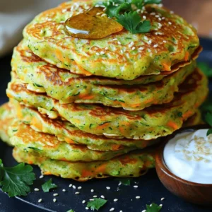 To make easy zucchini carrot pancakes, gather the following ingredients: - 1 medium zucchini, grated - 1 medium carrot, grated - 1 cup all-purpose flour - 1 teaspoon baking powder - 1/2 teaspoon baking soda - 1/2 teaspoon salt - 1 large egg - 3/4 cup milk (or any plant-based milk) - 1 tablespoon honey or maple syrup - 1/2 teaspoon garlic powder (optional) - 2 tablespoons olive oil (for frying) - Fresh herbs (like parsley or chives, for garnish) These ingredients create a tasty and quick recipe. The zucchini and carrot add moisture and flavor. The flour, baking powder, and baking soda help the pancakes rise. Adding garlic powder gives an extra touch. Use honey or maple syrup for sweetness. Olive oil prevents sticking and adds richness. Fresh herbs make a lovely garnish. You’ll enjoy the balance of flavors in every bite. For the full recipe, check the section above. Start by grating one medium zucchini and one medium carrot. I find that a box grater works best for this task. Grating helps release the juices, which add flavor. After grating, place the zucchini and carrot in a clean dish towel. Squeeze out any excess moisture. This step is key! It keeps your pancakes from becoming soggy. In a large mixing bowl, combine the grated zucchini and carrot with the following dry ingredients: - 1 cup all-purpose flour - 1 teaspoon baking powder - 1/2 teaspoon baking soda - 1/2 teaspoon salt If you like, add 1/2 teaspoon garlic powder for a nice hint of flavor. Mix well to ensure everything is evenly combined. In a separate bowl, whisk together: - 1 large egg - 3/4 cup milk (you can use plant-based milk) - 1 tablespoon honey or maple syrup Whisk until the mixture is smooth. Now, pour the wet ingredients into the dry mix. Stir gently until just combined. Don't worry about lumps; they are fine! Preheat a non-stick skillet over medium heat. Add a little olive oil to coat the surface. This helps prevent sticking. Pour about 1/4 cup of pancake batter onto the skillet for each pancake. Cook for 3-4 minutes. You’ll see bubbles form on the surface when they're ready to flip. Flip the pancakes and cook for another 2-3 minutes until they turn golden brown. Transfer the finished pancakes to a serving plate and keep them warm. Repeat with the remaining batter. Serve warm, and if you want, add fresh herbs or a drizzle of honey or maple syrup. Enjoy this tasty treat! For the complete recipe, check out the Full Recipe. To make great pancakes, it’s key not to overmix the batter. When you combine the wet and dry ingredients, mix just until you see no dry flour. A few lumps are perfect! This keeps your pancakes light and fluffy. Overmixing can lead to dense, rubbery pancakes. So, be gentle and let the batter rest for a few minutes. This helps the flour absorb moisture and improves the texture. For added flavor, consider using garlic powder and fresh herbs. Garlic powder gives a savory touch that pairs well with the sweetness of the zucchini and carrot. Fresh herbs like parsley or chives can brighten up the dish. Add the garlic powder to your dry mix for even flavor distribution. Top your pancakes with a sprinkle of herbs before serving for a fresh look and taste. Getting the heat right is vital for perfect pancakes. Set your skillet to medium heat. If it's too hot, the pancakes will burn on the outside but stay raw inside. A good test is to sprinkle a drop of water on the skillet. If it dances and evaporates, the pan is ready. Use a bit of olive oil to coat the pan before pouring in the batter. This ensures a nice, crisp edge and prevents sticking. {{image_2}} If you want to make these pancakes gluten-free, you can easily swap out the all-purpose flour. Try using almond flour or oat flour instead. Both will give your pancakes a nice texture. You may need to adjust the liquid a bit, as these flours absorb more moisture. Start with the same amount of milk and add more if needed. You can boost the nutrition by adding other veggies. Consider using bell peppers, spinach, or sweet potatoes. Just make sure to grate or finely chop them. This keeps the pancakes light and fluffy. Mixing in a variety of colors also makes the dish more fun and appealing. These pancakes taste great with various dips and toppings. Try serving them with a side of yogurt for a creamy touch. You can also drizzle honey or maple syrup on top for sweetness. Adding fresh herbs like parsley or chives gives a nice flavor boost. For a crunch, sprinkle sesame seeds on the pancakes. Enjoy your tasty meal! After enjoying your zucchini carrot pancakes, store leftovers in the fridge. Place them in an airtight container. They will stay fresh for about 3 days. Make sure they cool down before sealing to avoid moisture. This keeps your pancakes from getting soggy. To save pancakes for later, freezing is a great option. First, let them cool completely. Then, stack them with parchment paper in between each pancake. This prevents them from sticking together. Place the stack in a freezer-safe bag or container. They can stay frozen for up to 2 months. When you want to eat them, just pull out as many as you need. Reheating your pancakes is easy and quick. You can use a microwave, skillet, or oven. For the microwave, place one pancake on a plate and heat for about 30 seconds. If using a skillet, add a little oil and warm each side for 1-2 minutes. For the oven, preheat to 350°F (175°C) and bake for 10 minutes. Enjoy them warm for the best taste! You can swap regular milk for any plant-based milk. Almond, soy, or oat milk work well. These choices will keep the pancakes light and tasty. Just use the same amount as regular milk in the recipe. Your pancakes will still be fluffy and delicious! Yes, you can add other veggies! Try using grated sweet potato or squash. Spinach also adds a nice color and flavor. Just remember to squeeze out any extra moisture, so your pancakes stay fluffy. Feel free to mix and match based on what you have! Toppings can make your pancakes shine! Sour cream or Greek yogurt adds creaminess. Fresh herbs like parsley or chives give a nice touch. Maple syrup or honey brings sweetness that pairs well with the veggies. You can even sprinkle sesame seeds for crunch! Enjoy your pancakes with your favorite toppings. This blog post gave you a simple recipe for zucchini and carrot pancakes. You learned about the needed ingredients, cooking steps, and useful tips. We also covered variations and storage methods to keep your pancakes fresh. In the end, these pancakes are tasty, healthy, and easy to make. You can customize them to your liking and enjoy them anytime. Experiment, have fun, and make these pancakes your own!