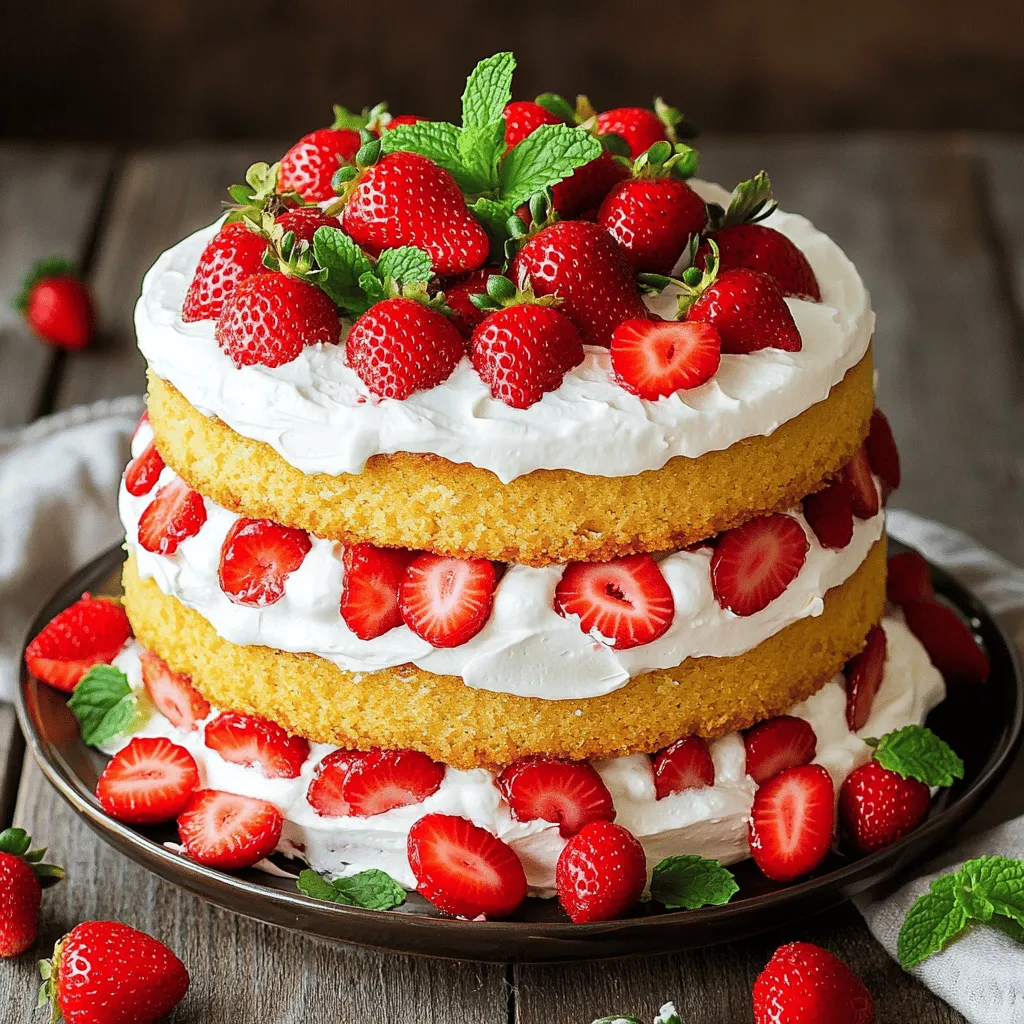 Classic Decadent Strawberry Cake Simple and Delicious