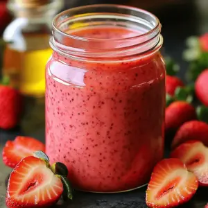 To make a delicious strawberry vinaigrette, you need these fresh ingredients: - 1 cup fresh strawberries, hulled and sliced - 2 tablespoons honey or maple syrup - 1/4 cup apple cider vinegar - 1/4 cup extra virgin olive oil - 1 teaspoon Dijon mustard - Salt and pepper to taste These ingredients create a sweet and tangy dressing. The fresh strawberries bring a vibrant flavor to the vinaigrette. Honey or maple syrup adds a hint of sweetness. Apple cider vinegar gives it a nice tang. Extra virgin olive oil makes it smooth and rich. Dijon mustard helps to blend all the flavors well. This vinaigrette is not only tasty but also healthy. Each serving has about: - Calories: 80-100 - Fat: 9 grams - Sugar: 6 grams - Vitamins: Rich in Vitamin C Strawberries are low in calories and high in fiber. They are full of antioxidants that help your body. Olive oil is great for heart health. It contains healthy fats that can lower bad cholesterol. This dressing is a great way to add fresh flavor and nutrients to your meals. For the full recipe, check out the Sweet & Tangy Strawberry Vinaigrette section. To start, you need fresh strawberries. Rinse them under cold water. Cut off the green tops and slice them. This makes them easier to blend. Next, gather your other ingredients. You will need honey or maple syrup, apple cider vinegar, Dijon mustard, and extra virgin olive oil. Now, place the sliced strawberries into a blender or food processor. Add the honey or maple syrup, apple cider vinegar, and Dijon mustard. Don’t forget a pinch of salt and pepper for flavor. Blend the ingredients until they are smooth. If you notice chunks, scrape down the sides of the blender. This ensures everything mixes well. As you blend, slowly add the olive oil. This step helps emulsify the dressing, making it creamy and thick. Mixing the oil in slowly is key. It helps the vinaigrette hold together nicely. Once blended, taste your vinaigrette. If it needs more flavor, add a bit more salt, pepper, or sweetness. Everyone has different tastes, so feel free to adjust. After seasoning, pour the vinaigrette into a jar or container. Refrigerate it for at least 30 minutes. This chilling time helps the flavors mix better. Before using it, give it a good shake or stir. Your strawberry vinaigrette is now ready to brighten up any dish! Enjoy the full recipe for more details. To make your vinaigrette just right, play with the sweetness and acidity. If you want it sweeter, add a bit more honey or maple syrup. If you like it tangier, splash in extra apple cider vinegar. Taste as you go. This helps you find the balance you love. For blending, you can use a blender or a food processor. If you want a quick mix, just shake it in a jar. Each method gives a different texture. A blender makes it smooth, while shaking gives it a bit of chunkiness. To keep your dressing fresh, store it in the fridge. Use an airtight jar or container. This helps keep out air and light, which can spoil the dressing faster. Make sure to label it with the date you made it. Glass jars work great for storage. They are easy to clean and don’t hold onto odors. Just remember to shake or stir before using it again. Strawberry vinaigrette pairs well with many salads. Try it on mixed greens with nuts and cheese. It also works nicely drizzled over grilled chicken or roasted vegetables. This adds a sweet touch to savory dishes. You can even use it as a dip for fresh veggies. For more ideas, check out the Full Recipe. This will help you create the perfect meal. {{image_2}} You can switch up the sweetener in your vinaigrette. Instead of honey or maple syrup, try using agave nectar. It’s a great option for a lighter touch. Stevia is another choice. It adds sweetness without calories. Each of these options gives a unique taste, so feel free to experiment until you find your favorite. Want to make your vinaigrette more exciting? Add fresh herbs like basil or mint for a bright twist. You could also throw in some spices, like black pepper or chili flakes, to add heat. Mixing in other fruits can change the flavor too. Try adding raspberries or blueberries for a fun twist. They blend well and add extra color. You can easily adjust this vinaigrette to fit your diet. If you want it vegan, just stick with maple syrup and skip any animal products. For a gluten-free option, this recipe is already safe! If you need it low-carb, use stevia or skip the sweetener altogether. These changes keep the dressing tasty while fitting your needs. For the full recipe, check out the Sweet & Tangy Strawberry Vinaigrette. To keep your strawberry vinaigrette fresh, store it in the fridge. It lasts about a week. Use a clean jar or airtight container. This helps keep out air and light, which can spoil the dressing. If you want to keep it longer, you can freeze it. Pour the vinaigrette into ice cube trays. Once frozen, transfer the cubes to a freezer bag. This way, you can use just what you need. To thaw, place the cubes in the fridge overnight. You can also run the bag under warm water for a quick thaw. Check your vinaigrette for signs of spoilage. If it smells off or shows mold, it’s time to toss it. A change in color or separation can also be a sign. If it looks very different from when you made it, don’t use it. To extend the shelf life, always use clean utensils when scooping out the dressing. This keeps germs out and helps it last longer. Homemade strawberry vinaigrette lasts about five to seven days in the fridge. Store it in a sealed jar. Always check for any off smells or changes in color before using. If you notice any signs of spoilage, it’s best to toss it. Yes, you can use frozen strawberries! They will give you a slightly different texture. Thaw them first and drain any excess liquid. This keeps your vinaigrette from being too watery. Frozen strawberries work well when fresh ones are out of season. Strawberry vinaigrette pairs great with many salads. Here are some ideas: - Spinach salad with goat cheese and nuts - Mixed greens with feta and walnuts - Arugula with avocado and cherry tomatoes The sweet and tangy taste brightens up any salad mix. You can find high-quality strawberry vinaigrette in many grocery stores. Look for brands that use real strawberries and natural ingredients. Check the labels for added sugars and preservatives. Some popular brands to consider include Annie's and Brianna's. You can also make your own using the Full Recipe I shared! In this blog post, we covered how to make a fresh strawberry vinaigrette. We talked about the simple ingredients and their health benefits. You learned how to prepare and blend everything for the best flavor. Remember, you can adjust sweeteners and add your favorite herbs. Experiment with serving it on salads or grilled meats. Keep it fresh by storing properly. Enjoy making this easy and tasty dressing! It adds a burst of flavor to any dish.