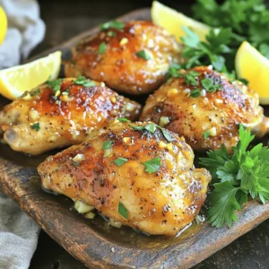 - 4 boneless, skinless chicken breasts - 3 tablespoons olive oil - 4 garlic cloves, minced - Juice and zest of 1 large lemon - 1 teaspoon black pepper - 1 teaspoon salt The main ingredients are simple but key. Chicken breasts provide the base. Olive oil adds richness. Garlic gives a strong flavor. Lemon juice and zest bring bright notes. Black pepper and salt enhance everything. - 1 teaspoon dried oregano - 1 teaspoon dried thyme - ½ teaspoon red pepper flakes (optional) - Fresh parsley, chopped for garnish Herbs and seasonings make the dish shine. Oregano and thyme add depth. Red pepper flakes give heat, but it's optional. Fresh parsley looks great and adds freshness. This blend of flavors elevates the chicken. For the full recipe, you can check out the details above. Enjoy cooking! 1. Preheat the oven: Start by setting your oven to 400°F (200°C). This step is key to ensure even cooking. 2. Prepare the marinade: In a small bowl, mix together: - 3 tablespoons olive oil - 4 minced garlic cloves - Juice and zest of 1 large lemon - 1 teaspoon black pepper - 1 teaspoon salt - 1 teaspoon dried oregano - 1 teaspoon dried thyme - ½ teaspoon red pepper flakes (optional) Stir well to combine all the flavors into a tasty marinade. 3. Marinate the chicken: Take 4 boneless, skinless chicken breasts and place them in a large resealable bag or a shallow dish. Pour the marinade over the chicken. Make sure each piece is well coated. Seal the bag or cover the dish. Place it in the fridge for at least 30 minutes. If you can wait, marinate up to 2 hours for more flavor. 1. Arrange chicken on a baking sheet: After marinating, take the chicken out and place it on a baking sheet lined with parchment paper. Ensure the pieces do not touch. This helps them cook evenly. 2. Bake until cooked through: Put the baking sheet in the preheated oven. Bake for 25-30 minutes. The chicken is ready when it reaches an internal temperature of 165°F (75°C). 3. Rest and garnish before serving: Once cooked, let the chicken rest for about 5 minutes. This keeps it juicy. Before serving, sprinkle freshly chopped parsley on top for a pop of color and freshness. Enjoy your flavorful delight! For the best flavor, marinate the chicken for at least 30 minutes. If you have time, marinating for 2 hours gives great taste. Use a large resealable plastic bag or a shallow dish for marinating. This keeps the chicken well coated in the marinade. To check if your chicken is done, use a meat thermometer. It should read 165°F (75°C) in the thickest part. To avoid dry chicken, do not overbake it. Keep an eye on the time and check doneness early. Serve your Baked Garlic Lemon Pepper Chicken on a large platter. Add lemon wedges and fresh parsley for color. For a full meal, pair it with roasted vegetables or a fresh salad. This makes the dish look and taste even better. {{image_2}} You can change the taste of Baked Garlic Lemon Pepper Chicken by adding herbs. Try rosemary or basil for a fresh twist. These herbs work well with the lemon and garlic. You can also mix in other citrus fruits. Lime or orange can add a sweet and tangy flavor. Just replace some lemon juice with lime or orange juice to switch things up. If you want a low-sodium version, use less salt or a salt substitute. You can still enjoy the rich flavors without the extra sodium. For gluten-free needs, ensure all ingredients are gluten-free. Most spices and oils are safe, but check labels to be sure. You can grill or bake the chicken. Grilling gives it a smoky flavor and nice grill marks. Baking is easier and keeps the chicken juicy. If you want to use a slow cooker, just add the marinated chicken to it. Cook on low for about 6 hours or high for 3 hours. This method makes the chicken very tender and full of flavor. For the full recipe, check out Baked Garlic Lemon Pepper Chicken. To keep your baked garlic lemon pepper chicken fresh, first cool it down. Wrap it in plastic wrap or place it in an airtight container. This helps seal in the flavor. You can store it in the fridge for up to three days. If you want to keep it longer, consider freezing it. Frozen chicken can last up to three months. When it's time to eat your leftovers, reheat the chicken safely. The best way is to use the oven. Preheat it to 350°F (175°C) and place the chicken in a baking dish. Cover it with foil to keep it moist. Heat for about 15-20 minutes or until warm. You want to avoid the microwave, as it can dry out the chicken. Keeping the flavor and moisture is key to a tasty meal. For the full recipe, check out the Baked Garlic Lemon Pepper Chicken section. How long does it take to bake chicken at 400°F? It takes about 25 to 30 minutes to bake chicken at 400°F. Check the chicken's internal temperature. It should reach 165°F for safe eating. Can I use chicken thighs instead of breasts? Yes, you can use chicken thighs. They are juicier and have more flavor. Adjust baking time slightly. Thighs may need an extra 5 minutes. What can I serve with Baked Garlic Lemon Pepper Chicken? You can serve this chicken with many sides. Try roasted vegetables, a fresh salad, or rice. Lemon wedges add a nice touch too. Is this recipe suitable for meal prep? Yes, this recipe is great for meal prep. Make a few batches and store them in the fridge. They stay tasty for up to four days. Can I freeze the marinated chicken? Absolutely! You can freeze the marinated chicken. Just place it in a freezer bag. It stays good for up to three months. How do I adjust the recipe for larger servings? To serve more people, simply double or triple the ingredients. Ensure that you have enough baking space. Bake in batches if needed for even cooking. For the full recipe, check out the Baked Garlic Lemon Pepper Chicken section. This blog post covered how to make Baked Garlic Lemon Pepper Chicken. We discussed the main ingredients, herbs, and seasonings. You learned step-by-step how to prepare and bake the chicken. We shared tips for marination, cooking, and presentation. You also found flavor variations, dietary options, and storage tips. In summary, this recipe is simple and tasty. Feel free to experiment with flavors and adjust as needed. Enjoy your cooking!