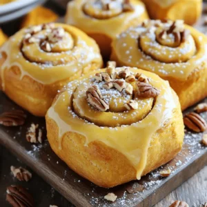 - 2 cups all-purpose flour - 1 cup canned pumpkin puree - 1/4 cup brown sugar - 1/4 cup granulated sugar - 1/2 cup warm milk - 1/4 cup unsalted butter, melted - 1 egg, lightly beaten - 1 packet (2 1/4 teaspoons) active dry yeast - 1 teaspoon cinnamon - 1/2 teaspoon nutmeg - 1/2 teaspoon ginger - 1/2 teaspoon salt - 1/4 cup chopped pecans or walnuts (optional) When making pumpkin rolls, each ingredient plays a key role. The all-purpose flour gives structure. The canned pumpkin puree adds moisture and flavor. Sugars, both brown and granulated, sweeten the rolls and enhance taste. Warm milk wakes up the yeast, making the rolls rise well. Unsalted butter adds richness. The egg binds the dough and helps it rise. Active dry yeast is crucial for lightness. Spices like cinnamon, nutmeg, and ginger fill the rolls with warmth and aroma. Salt balances flavors. Optional nuts, if added, provide a nice crunch. For a full and detailed recipe, check the Full Recipe. Using fresh ingredients makes a big difference in taste. Always measure accurately for the best results. These ingredients come together to create a delightful treat you'll love sharing with family and friends. Start by taking a small bowl. Combine warm milk and yeast in this bowl. Mix them together gently. Let it sit for about 5-10 minutes. You will see it become foamy. This shows that your yeast is active and ready to work. In a large mixing bowl, gather your dry ingredients. This includes flour, both sugars, and spices. Add in the pumpkin puree, melted butter, and beaten egg. Pour in the yeast mixture next. Stir this all together until a sticky dough forms. It should feel a bit tacky but hold together well. Now, turn the dough onto a floured surface. Knead it with your hands for about 5-7 minutes. Your goal is to make it smooth and elastic. Once you achieve that, place the dough in a greased bowl. Cover it with a damp cloth. Let it rise in a warm place for about 1-1.5 hours. You want it to double in size. This is key for fluffy pumpkin rolls. To roll the dough well, start with a floured surface. Use a rolling pin for even thickness. Aim for about half an inch thick. This thickness gives soft rolls. Be gentle while rolling. If you press too hard, the dough may tear. If it does tear, don’t worry! Just pinch it back together. You can also dampen the edges lightly to help them stick. For a stronger flavor, add more spices. Try bumping up the cinnamon or nutmeg. If you love ginger, feel free to increase that too! Balance is key when it comes to sweetness. Taste the dough before baking. If it’s too sweet, add a pinch of salt. Salt can enhance all the flavors. A light glaze makes the rolls look stunning. Mix powdered sugar with a bit of milk. Drizzle it over the warm rolls for a sweet touch. For serving, consider adding a dollop of whipped cream. This adds a creamy contrast to the sweet rolls. Serve them warm for the best flavor. The warmth helps bring out all the spices. For the full recipe, check the complete details above. {{image_2}} - Ingredients for filling: - 8 oz cream cheese (softened) - 1/4 cup powdered sugar - 1 teaspoon vanilla extract To make a cream cheese filling, mix the softened cream cheese with the powdered sugar and vanilla. Spread this mixture over the rolled-out dough before cutting it into strips. This adds a rich, creamy taste that pairs perfectly with pumpkin. - Suggested flour substitutes: - 2 cups gluten-free all-purpose flour - 1/4 cup almond flour For a gluten-free version, replace all-purpose flour with gluten-free flour. You can mix it with almond flour for a nutty flavor. Make sure your baking powder is also gluten-free. The texture may change, so keep an eye on the dough's consistency. - Replacing egg and dairy: - 1/4 cup unsweetened applesauce (instead of egg) - 1/2 cup almond milk (instead of dairy) For a vegan option, swap the egg with applesauce. Use almond milk for the liquid. This keeps the rolls moist and fluffy. Adjust the baking time slightly, as vegan rolls may bake faster. Store your pumpkin rolls at room temperature. Keep them in an airtight container. This helps them stay soft and fresh. If your kitchen is warm, you can store them in the fridge. Just remember, they can dry out faster there. You can freeze pumpkin rolls for later use. First, let them cool completely. Wrap each roll tightly in plastic wrap. Then, place them in a freezer bag. This keeps them fresh for up to three months. To thaw, leave them in the fridge overnight or at room temperature for a few hours. Reheat your pumpkin rolls gently. Place them in the oven at 350°F for about 10 minutes. This keeps them warm and soft. You can also use the microwave. Heat for 10-15 seconds, but be careful not to dry them out. Enjoy your delicious treat warm for the best flavor! You will know your pumpkin rolls are done by looking for a golden-brown color. The tops should be firm to the touch but spring back when pressed lightly. You can also tap the bottom of the rolls; if they sound hollow, they are ready. The baking time is usually between 20 to 25 minutes at 350°F (175°C). Yes, you can make pumpkin rolls ahead of time. You can prepare the dough and let it rise. After that, shape the rolls and place them in the baking dish. Cover them and store in the fridge overnight. The next day, let them rise for about 30 minutes before baking. This way, you save time and enjoy fresh rolls. Pumpkin rolls pair nicely with various sides. You can serve them warm with butter or cream cheese. They also go well with soups like butternut squash or chili. For a sweet touch, try them with apple butter or a spiced jam. You can find the complete instructions and details in the Full Recipe. This will guide you step-by-step to make delicious pumpkin rolls. In this blog post, we explored how to make delicious pumpkin rolls. We covered key ingredients, step-by-step instructions, and helpful tips for the best results. We also shared variations for cream cheese filling, gluten-free, and vegan options. Finally, we discussed storage and reheating methods to keep your rolls fresh. Try these pumpkin rolls for your next gathering. They are sure to impress your guests and satisfy your taste buds!