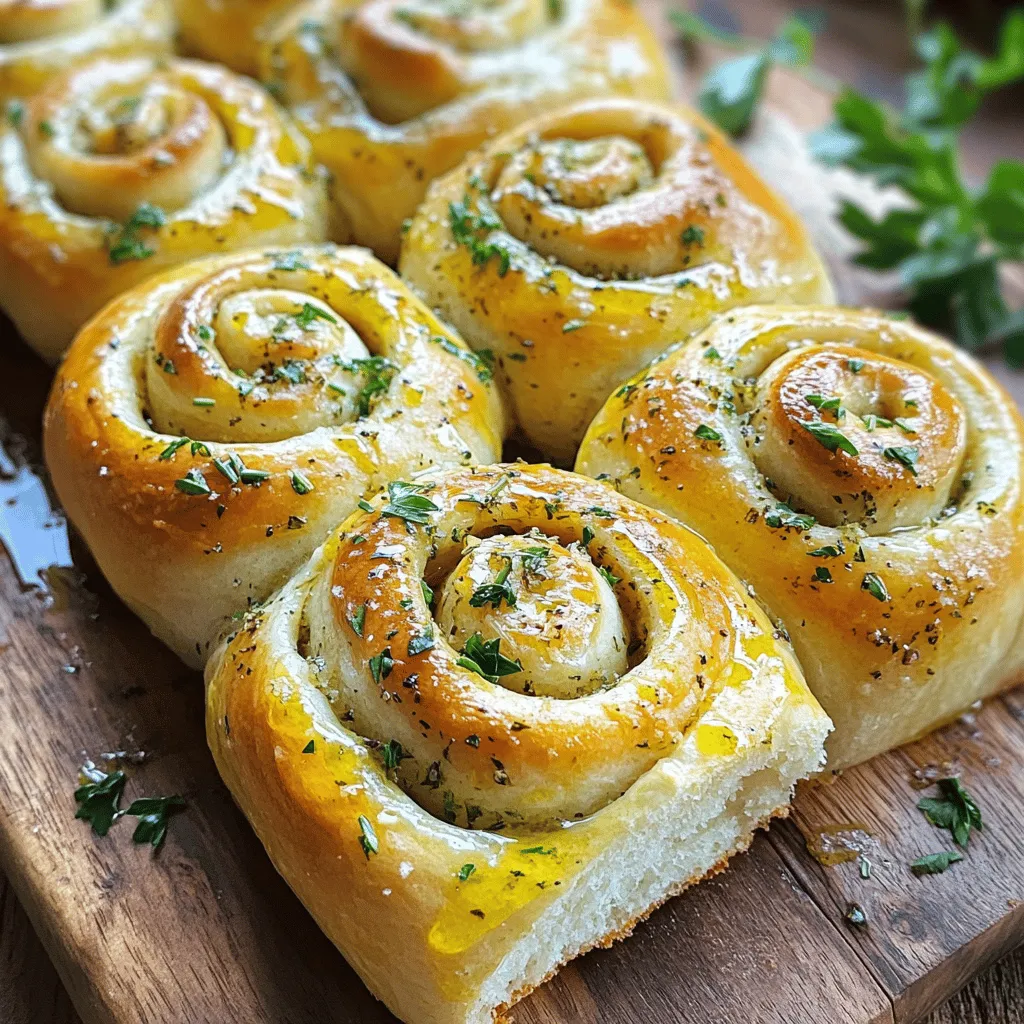 Herb & Garlic Swirl Rolls Freshly Baked Delight