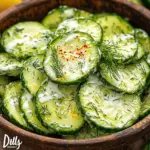To make the 5-Minute Cucumber Snack, you need fresh, simple ingredients. Here’s what you will need: - Cucumbers: - Use 2 medium cucumbers. - Wash them well and slice into thin rounds or matchsticks. - Dressing components: - 1/4 cup Greek yogurt gives a creamy base. - 1 tablespoon lemon juice adds a bright zing. - 1 teaspoon garlic powder gives a savory kick. - 1 tablespoon fresh dill (or 1 teaspoon dried) adds herbal flavor. - 1/2 teaspoon salt enhances all the flavors. - Black pepper to taste offers warmth. - Optional toppings: - Red pepper flakes for a spicy kick, if you like heat. These ingredients make a fresh and easy snack that anyone can whip up. For the full recipe, check out the details above. First, you need to wash the cucumbers. Run them under cold water. Make sure to scrub off any dirt. This keeps your snack fresh and clean. Next, dry them with a towel. Now, slice the cucumbers. You can cut them into thin rounds or matchsticks. Use a sharp knife for clean cuts. This helps with even bites. Try to keep the slices about the same size. This way, they will soak up the dressing well. To make the dressing, grab a small bowl. Add the Greek yogurt. Then, pour in the lemon juice. Sprinkle in the garlic powder, dill, salt, and black pepper. Whisk all the ingredients together. Keep mixing until it’s smooth and creamy. If the dressing is too thick, add a little water or more lemon juice. Taste it and adjust the flavors if needed. You can add more salt or pepper for a bit more kick. Now, let’s combine the cucumbers and dressing. In a larger bowl, add those sliced cucumbers. Pour the creamy yogurt dressing over them. Gently toss everything together. Use a spatula or your hands for even coating. Make sure each cucumber slice is covered in dressing. If you have time, let the mix sit for about 2 minutes. This helps the flavors blend better. If not, go ahead and serve right away! This quick and refreshing treat pairs well with many meals. Enjoy your 5-Minute Cucumber Snack! For the full recipe, check out the details above. To boost the flavor of your cucumber snack, try adding spices. A pinch of smoked paprika adds a warm touch. You can also sprinkle some cumin for a nutty flavor. If you enjoy heat, add red pepper flakes. Adjusting acidity is easy with lemon juice. A bit more lemon juice can brighten the dish. This simple change makes the snack taste fresh and zesty. Make your cucumbers look great on the plate. Arrange the slices in a fan shape for a lovely display. You can also stack the cucumber sticks in a small glass for a fun look. For serving, add garnishes like fresh dill or a lemon wedge. These small touches make the dish more inviting. To save time, slice cucumbers ahead of time. You can prepare them a few hours early and keep them in the fridge. Use store-bought Greek yogurt to skip the mixing step. You can also buy pre-cut cucumbers if you're really in a hurry. These hacks keep your 5-minute cucumber snack simple and quick. For the complete recipe, check out the Full Recipe section. {{image_2}} You can swap Greek yogurt for sour cream or cottage cheese. Both add creaminess. You can also use tahini for a nutty flavor. If you want something lighter, try a vinaigrette. It adds zest and pairs well with cucumbers. For herbs, dill is great, but you can also use parsley or chives. These herbs can change the taste a lot. To make your cucumber snack a fuller meal, add protein. You can mix in canned tuna or shredded chicken. Both options add a nice texture and flavor. If you prefer plant-based proteins, try chickpeas or edamame. These add fiber and nutrients, making your snack more filling. For vegan diets, replace Greek yogurt with cashew cream or avocado. Both options keep it creamy. If you are on a low-carb diet, skip the yogurt and use olive oil with lemon juice. This keeps the dish fresh and light. For allergies, always check labels on yogurt and dressings. You can adjust the recipe to fit your needs easily. To store leftovers of your 5-Minute Cucumber Snack, place them in an airtight container. This keeps moisture in and flavors fresh. Glass containers work well for storage. They do not stain and are easy to clean. Plastic containers are also fine, just make sure they seal tightly. Your cucumber snack stays fresh for about 2 to 3 days in the fridge. After that, the cucumbers may start to lose their crunch. Look out for signs of spoilage. If you see slimy bits, or if the smell is off, it is best to toss it. This snack tastes great cold, so you don't need to reheat it. To keep it appealing, store it in the fridge until serving. If you make it ahead, it can sit for a while. Just remember, the longer it sits, the softer the cucumbers will get. To prepare cucumbers for snacking, wash them well under cold water. This step removes dirt and any chemicals. You can slice them into thin rounds or matchsticks. Thin rounds give a nice crunch. Matchsticks are great for dipping. A sharp knife makes clean cuts. This helps keep the texture crisp and fresh. Yes, you can substitute Greek yogurt in the recipe. Options include sour cream or regular yogurt. They change the taste and texture slightly. Sour cream is creamier and richer. Regular yogurt is thinner but still tasty. If you want a dairy-free option, use coconut yogurt. Just keep in mind, it will add a hint of sweetness. To make this recipe spicy, add red pepper flakes. They add heat without overwhelming the flavor. You can also mix in some diced jalapeños or serrano peppers. Another option is to use spicy mustard in the dressing. Each option gives a different level of heat. Choose what fits your taste best. This snack is low in calories and rich in nutrients. Each serving has about 60 calories. Cucumbers are high in water, which keeps you hydrated. Greek yogurt adds protein and calcium. The dressing has healthy fats from yogurt. Dill offers vitamins and antioxidants. Overall, this snack is a smart choice for a quick treat. This article covered how to make a fresh cucumber dish. We discussed ingredients, step-by-step preparation, and tips to enhance flavor. You learned how to make a creamy yogurt dressing, combine your ingredients, and serve them attractively. Remember, you can adjust the recipe to fit your tastes or dietary needs. Don’t hesitate to explore different toppings or proteins. Enjoy making this healthy snack that’s both easy and fun!