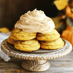 To make soft pumpkin cookies, you need simple, wholesome ingredients. Here’s what you’ll need: - 1 cup canned pumpkin puree - 1/2 cup unsalted butter, softened - 1 cup brown sugar, packed - 1/2 cup granulated sugar - 1 large egg - 2 teaspoons vanilla extract - 2 cups all-purpose flour - 1 teaspoon baking soda - 1 teaspoon baking powder - 1 teaspoon ground cinnamon - 1/2 teaspoon ground nutmeg - 1/4 teaspoon ground ginger - 1/4 teaspoon salt These ingredients blend together to create a soft, moist cookie that bursts with pumpkin flavor. The frosting adds a sweet touch. Here’s what you need for the cinnamon frosting: - 1/2 cup unsalted butter, softened - 2 cups powdered sugar - 1 teaspoon ground cinnamon - 2 tablespoons milk - 1 teaspoon vanilla extract This frosting is creamy and rich, making your cookies even more delightful. You can make your cookies look even better and taste great with some easy garnishes: - A sprinkle of ground cinnamon on top - Chopped nuts like pecans or walnuts - Mini chocolate chips for added sweetness These optional touches can elevate your cookie game and impress your friends! First, you need to preheat your oven to 350°F (175°C). This step is key for even baking. While the oven heats, line a baking sheet with parchment paper. This will stop cookies from sticking. Using parchment makes cleanup easy too. In a large bowl, add 1/2 cup of softened unsalted butter. Then, mix in 1 cup of brown sugar and 1/2 cup of granulated sugar. Beat these together until they become creamy. Next, add in 1 cup of canned pumpkin puree, 1 large egg, and 2 teaspoons of vanilla extract. Mix everything until it is well combined and smooth. In another bowl, whisk together the dry ingredients. You will need 2 cups of all-purpose flour, 1 teaspoon of baking soda, 1 teaspoon of baking powder, 1 teaspoon of ground cinnamon, 1/2 teaspoon of ground nutmeg, 1/4 teaspoon of ground ginger, and 1/4 teaspoon of salt. Gradually add these dry ingredients to the wet mixture. Stir gently until just combined. Be careful not to overmix, or your cookies may become tough. Using a cookie scoop or a tablespoon, drop rounded balls of dough onto your prepared baking sheet. Leave some space between each dough ball. This space allows the cookies to spread while baking. Bake for 10-12 minutes. Look for slightly golden edges and soft centers. After baking, let them cool on the sheet for a few minutes. Then, transfer the cookies to a wire rack to cool completely. While your cookies cool, prepare the frosting. In a mixing bowl, add 1/2 cup of softened unsalted butter. Beat it until creamy. Gradually mix in 2 cups of powdered sugar and 1 teaspoon of ground cinnamon. Then, add 2 tablespoons of milk and 1 teaspoon of vanilla extract. Beat this mixture until it is fluffy and smooth. Once the cookies are completely cool, it's time to frost them. Spread a generous amount of cinnamon frosting on top of each cookie. For an extra touch, sprinkle a little cinnamon on top. Enjoy your soft pumpkin cookies with a warm drink! To make soft pumpkin cookies, use the right amount of pumpkin puree. This moisture keeps the cookies tender. Avoid overmixing the dough as this can make them tough. When you bake, watch closely; remove them when they are just slightly golden at the edges. Let them cool on the baking sheet for a few minutes before moving them to a wire rack. This helps keep the softness intact. If you have extra cookie dough, you can store it easily. First, shape it into balls. Place them on a baking sheet and freeze until firm. Once frozen, transfer the cookie balls to a zip-top bag. Label the bag with the date. You can keep the dough in the freezer for up to three months. When you're ready to bake, just pull out the dough and bake from frozen, adding a minute or two to the baking time. To make the frosting just right, start with softened butter. It should feel creamy, not too hard. Add powdered sugar gradually, mixing well after each addition. If the frosting feels too thick, add a splash of milk. For a thinner frosting, add more milk a little at a time. If it’s too thin, mix in more powdered sugar until you reach the desired thickness. This lets you spread it easily on the cookies. {{image_2}} You can make these cookies even better by adding nuts or chocolate chips. Nuts like walnuts or pecans add a nice crunch. About 1 cup of chopped nuts works well. If you love chocolate, add 1 cup of semi-sweet chocolate chips. This will give your cookies a sweet surprise with each bite. Just fold them into the dough before you scoop it onto the baking sheet. This small change can make a big difference in flavor and texture. If you need gluten-free cookies, it is easy to adjust the recipe. Swap the all-purpose flour for a gluten-free flour blend. Look for one that works well for baking. You might also want to add a little extra baking powder, about 1/4 teaspoon, to help the cookies rise. This will keep them soft and fluffy. Follow the same steps, and you will have tasty gluten-free pumpkin cookies. While the cinnamon frosting is delicious, you can try other frostings too. Cream cheese frosting adds a tangy flavor. To make it, mix 8 oz of softened cream cheese with 1/2 cup of butter. Add 2 cups of powdered sugar and 1 teaspoon of vanilla. Another option is maple frosting. Use maple syrup instead of milk in the cinnamon frosting. This gives a warm, sweet taste that pairs well with pumpkin. Feel free to get creative and find your favorite flavor! You can keep your soft pumpkin cookies at room temperature. Place them in an airtight container. This helps keep them soft and tasty. They stay fresh for about 3 to 5 days. If you live in a warm area, consider storing them in a cool place. Freezing cookies is a great option for later enjoyment. To freeze, let the cookies cool completely first. Then, place them in a single layer on a baking sheet. Freeze for about an hour. After that, move them to a freezer-safe bag or container. They can last for up to 3 months in the freezer. When you're ready to eat, thaw at room temperature. To keep your cookies fresh, avoid exposing them to air. Use parchment paper between layers if stacking. This helps prevent sticking. Adding a slice of bread in the container can also help. The bread keeps the cookies moist. Enjoy soft pumpkin cookies whenever you crave a sweet treat! Yes, you can use fresh pumpkin. Start by roasting or steaming the pumpkin. After cooking, mash it well. Make sure to remove excess moisture. This helps get the right texture in your cookies. Look for slightly golden edges. The centers should remain soft. Usually, this takes about 10 to 12 minutes in the oven. A toothpick test works too! If it comes out clean, your cookies are ready. You can use coconut oil or vegan butter. Both provide a nice, creamy texture. Just ensure they are softened, just like regular butter. This will keep your frosting smooth and spreadable. These cookies can last about a week. Store them in an airtight container. For longer freshness, freeze them. They can last up to three months in the freezer. Yes, making the dough ahead is a great idea! Chill it in the fridge for up to two days. You can also freeze it for up to a month. Just thaw it in the fridge before baking. Soft pumpkin cookies bring joy in every bite. You learned the key ingredients and steps to bake them. Mixing wet and dry ingredients is crucial for softness. I shared tips on frosting and storing your cookies too. Remember, you can add nuts or chocolate for fun twists. Try using fresh pumpkin or making your own frostings. With these techniques, your cookies will impress everyone. Enjoy your baking journey and the delicious results!