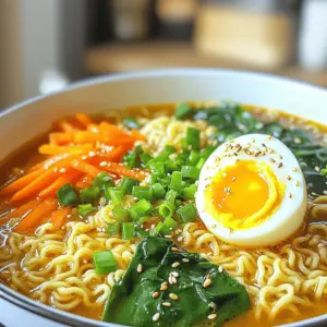 - 2 packs instant ramen noodles - 4 cups vegetable broth - 4 cloves garlic, minced - 1 tablespoon freshly grated ginger - 2 tablespoons soy sauce - 2 teaspoons chili paste (adjust for heat preference) - 1 tablespoon sesame oil - 1 cup spinach or bok choy - 1 carrot, julienned - 2 green onions, chopped - 1 soft-boiled egg (optional) - Sesame seeds for garnish To make TikTok spicy garlic ramen, you need simple ingredients. Start with instant ramen noodles. They cook fast and taste great. Vegetable broth adds a rich flavor. Garlic and ginger bring warmth to the dish. Soy sauce gives it depth. Chili paste adds a kick; you can adjust this to your liking. Sesame oil gives a nice nutty touch. For vegetables, use spinach or bok choy. They add color and nutrients. Carrots add a sweet crunch. Green onions are great for garnish. If you like, add a soft-boiled egg on top. It makes the ramen creamy and rich. Finally, sprinkle sesame seeds for a nice finish. - 1 soft-boiled egg (optional) - Sesame seeds for garnish - 1 cup spinach or bok choy You can personalize your ramen with extra add-ins. A soft-boiled egg is a fun choice. It adds protein and creaminess. Sesame seeds give a nice crunch and look pretty. Add more greens like spinach or bok choy for freshness. Feel free to mix and match your favorites. - Alternative noodle options - Broth varieties - Vegetable substitutions If you can't find instant ramen, try other noodles, like udon or soba. For broth, you can use chicken or beef if you prefer. If you want to make it vegan, stick with vegetable broth. You can also swap out veggies based on what you have. Mushrooms, bell peppers, or zucchini work well too. These simple swaps keep your ramen tasty and fun! - Heating the Sesame Oil Start by heating 1 tablespoon of sesame oil in a large pot over medium heat. Watch it closely, as it heats up fast. - Sautéing Garlic and Ginger Add 4 cloves of minced garlic and 1 tablespoon of freshly grated ginger. Sauté for 1-2 minutes until it smells amazing. This mix gives the ramen its bold flavor. - Adding Broth and Seasonings Pour in 4 cups of vegetable broth. Let it come to a simmer. Then, stir in 2 tablespoons of soy sauce and 2 teaspoons of chili paste. Adjust the chili paste for your spice level. - Cooking Ramen and Vegetables Toss in 2 packs of instant ramen noodles. Cook according to the package, usually about 3-4 minutes. In the last minute, add 1 cup of spinach or bok choy and 1 julienned carrot. Cook until just wilted. - Serving Suggestions Divide the ramen into bowls. If you like, slice a soft-boiled egg in half and place it on top. - Presentation Tips Sprinkle chopped green onions and sesame seeds on each bowl. This adds color and crunch, making your dish look beautiful and tasty. - Adjusting spice levels: Start with 2 teaspoons of chili paste. If you like it hotter, add more. You can also add chili flakes for extra heat. Always taste as you go. Balance is key! - Tips for soft-boiled eggs: For soft-boiled eggs, boil water in a pot. Once boiling, gently add eggs and cook for 6-7 minutes. Then, plunge them into ice water. This stops cooking. Peel when cool, then slice in half. - Best practices for leftover ramen: Store leftover ramen in an airtight container. Keep noodles separate from broth and veggies. This helps keep them from getting soggy. Use within two days for best taste. - How to reheat without losing flavor: To reheat, warm the broth on the stove. Add noodles and veggies just long enough to heat through. This keeps flavors fresh. Avoid the microwave if you can, as it can change texture. - Customizing for dietary preferences: You can swap vegetable broth for chicken or beef broth if you prefer. For a vegan option, ensure all add-ins are plant-based. Tofu makes a great protein substitute, too. - Scaling the recipe for larger servings: This recipe serves two, but you can easily double it. Just use 4 packs of ramen and increase broth and veggies. Keep the same cooking times for best results. {{image_2}} To change the heat in your TikTok Spicy Garlic Ramen, you can adjust the chili paste. If you want less heat, use only one teaspoon of chili paste. This gives you a nice flavor without overwhelming spice. If you crave more heat, add another teaspoon of chili paste. You can also include red pepper flakes for an extra kick. Mix in some sliced fresh chilies for a fresh burst of heat. To make a plant-based version, skip the egg. Use the same ingredients but switch to vegetable broth. This keeps your ramen tasty and vegan. For extra protein, add tofu. You can use firm or silken tofu. Just cube it and toss it in while cooking. This will give your ramen a satisfying boost. Adding miso can take your ramen to a new level. Just one tablespoon adds depth and umami. You can find miso in most stores. For an international twist, try adding spices from other cuisines. A pinch of curry powder or a dash of cumin can give a unique flavor. Experiment to find your favorite mix. To keep your TikTok Spicy Garlic Ramen fresh, use proper storage techniques. First, let the ramen cool to room temperature. This helps prevent condensation, which can lead to sogginess. - Refrigeration practices: Store the ramen in an airtight container. It can last in the fridge for up to three days. Make sure to separate the broth from the noodles if you want to keep them fresh longer. - Freezing for longer storage: If you want to store it for a longer time, you can freeze the broth and noodles separately. Use freezer-safe containers or bags. Your ramen can last up to three months in the freezer. Knowing how long your ramen lasts is important. - How long it lasts in the fridge: If stored properly, your ramen will stay good for about three days. - Recognizing spoilage: Look for signs of spoilage, like an off smell or mold. If the noodles feel mushy or slimy, it's best to throw them away. Reheating ramen can be tricky. You want to keep the texture just right. - Tips for preserving texture: When reheating, add a splash of water to the broth. This helps keep it from drying out. - Ideal methods for warming up ramen: The best way to reheat ramen is on the stove. Gently warm it over low heat. Stir occasionally until hot. You can also use the microwave, but do it in short bursts. This way, you avoid uneven heating. You can easily change the spice level. If you want it milder, use less chili paste. Start with one teaspoon and taste as you go. For more heat, add more chili paste. You can also include crushed red pepper flakes. This way, you control the heat in each bowl. Yes, you can prep this dish ahead. Cook the broth and noodles, then store them separately. Keep the broth in the fridge for up to three days. When you are ready to eat, heat the broth and add the noodles. This keeps everything fresh and tasty. Feel free to add your favorite veggies! Mushrooms, bell peppers, or zucchini work well. You can also try snap peas or bean sprouts for crunch. Experiment with what you have at home. This dish is flexible and fun to customize! In this blog post, I explored how to make TikTok Spicy Garlic Ramen. I covered key ingredients, step-by-step instructions, and helpful tips. You learned about adjusting spice levels, storage methods, and variations to suit your taste. This dish is rich in flavor and easy to customize. So, get creative! Try new ingredients and share your own twist on this ramen recipe. Enjoy your cooking adventure!