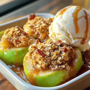 - 4 medium apples (such as Granny Smith or Honeycrisp), peeled and sliced - 1/4 cup brown sugar - 1 teaspoon ground cinnamon - 1/4 teaspoon nutmeg - 1 tablespoon lemon juice - 2 tablespoons unsalted butter, melted - 1 cup rolled oats - 1 cup vanilla ice cream (for serving) When measuring the ingredients, be precise. Use a dry measuring cup for brown sugar. Pack it lightly to maintain the right texture. For spices, a teaspoon should be leveled off for accuracy. If you don't have a tablespoon, you can use three teaspoons as a substitute. Not all apples are the same. For this recipe, I recommend using Granny Smith or Honeycrisp. Granny Smith apples bring a nice tartness that balances the sweetness. Honeycrisp apples add a juicy crunch. Other good options include Fuji or Braeburn apples. Each variety offers its unique flavor, so feel free to experiment! For the best results, choose apples that are firm and fresh. This will ensure your baked apple slices turn out perfectly. For the full recipe, check the details above. Start by washing the apples. I love using Granny Smith for their tartness. Honeycrisp also works well if you like sweetness. Peel the apples and slice them into thin wedges. Aim for even pieces so they cook the same. This helps to keep the texture just right. In a large bowl, combine the apple slices with brown sugar, cinnamon, nutmeg, and lemon juice. The lemon juice adds a nice zing. Next, pour in the melted butter. Toss everything together gently until the apple slices are well coated. You want every slice to be covered in that sweet mixture. Spread the coated apple slices evenly in your greased baking dish. In the same bowl, mix the rolled oats with a pinch of cinnamon and some brown sugar. Sprinkle this oat mixture over the apples. Bake in your preheated oven at 350°F for 25-30 minutes. The apples should be tender and the topping golden brown. Once done, let it cool for a few minutes. Serve warm with a scoop of vanilla ice cream for a delightful treat. For the full recipe, check the earlier section. To get the best flavor, choose the right apples. Granny Smith and Honeycrisp work well. They add a good balance of sweet and tart. Make sure to slice them evenly for even cooking. If the slices are too thick, they may not soften properly. Toss the apples with lemon juice to keep them fresh and bright. Mixing brown sugar and spices gives the apples a warm flavor. Don't skimp on the melted butter; it makes the topping crisp and tasty. When it comes to ice cream, vanilla is the classic choice. Its smooth taste pairs perfectly with warm apples. You can also try caramel or cinnamon ice cream for a twist. For a fun touch, add a scoop of ice cream right when the apples come out of the oven. The heat will slightly melt the ice cream, creating a creamy sauce. Drizzling caramel sauce on top makes it even better. Nuts like walnuts or pecans add a lovely crunch. Avoid using apples that are too soft. They can turn mushy when baked. Don’t skip the spices; they add depth to the dish. If you bake for too long, the apples will lose texture. Keep an eye on them, especially in the last few minutes. Make sure to let the baked apples cool briefly before serving. This helps the flavors meld together. And remember, serve while warm for the best experience! Check out the Full Recipe for all the steps. {{image_2}} You can switch up the apples with other fruits. Pears add a nice touch. Peaches can bring a sweet twist. Berries like blueberries or raspberries also work great. Mixing fruits gives you new flavors. Just keep the same baking time. For a vegan version, swap the butter with coconut oil. Use dairy-free ice cream instead of vanilla. Almond or cashew ice cream blends well with the apples. This keeps the dessert creamy and delicious without dairy. You get the same cozy feel. Nuts can add crunch to your baked apple slices. Walnuts or pecans are tasty choices. Just sprinkle them over the apples before baking. You can also add shredded coconut for extra flavor. Try drizzling caramel or maple syrup on top. These toppings make your dish even more special. For the full recipe, check out the details above. To keep your baked apple slices fresh, store them in an airtight container. Let them cool to room temperature first. Place a layer of parchment paper between the apples and the lid. This helps prevent excess moisture. Stored this way, they will last for about three days in the fridge. When you want to enjoy your leftovers, reheating is simple. Preheat your oven to 350°F (175°C). Place the apple slices in an oven-safe dish and cover with foil. Heat for about 10-15 minutes until warm. You can also microwave them for about 1-2 minutes, but the oven keeps the topping crispier. If you want to save some for later, freezing is a great choice. Allow the baked apple slices to cool completely. Then, place them in a freezer-safe container. They should last up to three months in the freezer. When you're ready to eat, thaw them overnight in the fridge, then reheat as described above. This method lets you enjoy the flavors of old-fashioned baked apple slices anytime you crave a sweet treat. For the full recipe, check the earlier section. Baked apple slices can last for about 3-5 days in the fridge. Store them in an airtight container to keep them fresh. If you want to save them longer, consider freezing them. They can stay good for about 2 months in the freezer. Yes, you can prep the apples ahead of time. Just slice them and toss them with lemon juice to prevent browning. Store the slices in an airtight container in the fridge. You can do this up to a day in advance. You can serve baked apple slices with whipped cream or yogurt for a twist. They also taste great with a sprinkle of granola on top. If you're feeling fancy, drizzle caramel sauce over the ice cream. Chopped nuts can add a nice crunch too. To make baked apple slices without oats, simply skip that ingredient. Use more brown sugar and butter for a richer topping. You can also add crushed graham crackers or flour mixed with cinnamon for texture. Just spread this mix over the apples before baking. For the full recipe, check the earlier section on ingredients and instructions. You learned how to make delicious baked apple slices. We covered ingredients, step-by-step instructions, and tips for success. You also discovered variations to try and how to store leftovers. This treat is fun to make and enjoy with others, plus it’s easy to customize. Don't hesitate to get creative with fruits or toppings. Have fun baking and tasting your treats. Enjoy every bite!