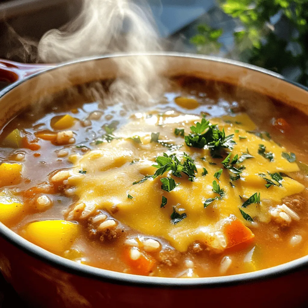 Cheesy Stuffed Pepper Soup Flavorful and Cozy Meal