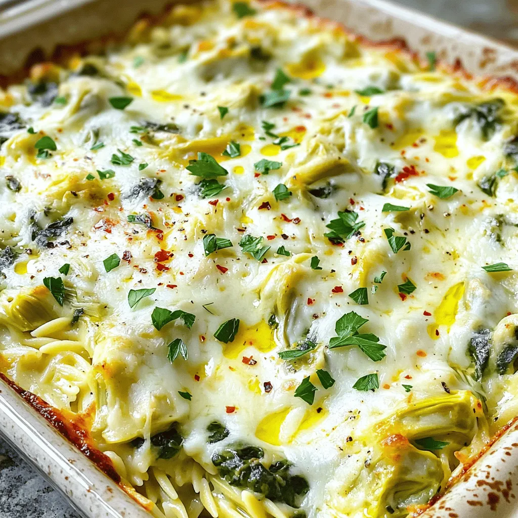 Cheesy Spinach Artichoke Orzo Bake Flavorful Comfort Dish