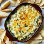 To make this tasty dip, gather these ingredients: - 1 cup frozen spinach, thawed and drained - 1 cup canned artichoke hearts, chopped - 1/2 cup cream cheese, softened - 1/2 cup sour cream - 1/2 cup mayonnaise - 1 cup mozzarella cheese, shredded - 1/2 cup Parmesan cheese, grated - 2 cloves garlic, minced - 1 teaspoon onion powder - 1/2 teaspoon red pepper flakes (optional) - Salt and pepper to taste - Tortilla chips or sliced baguette for serving You can swap some ingredients if needed. Here are a few ideas: - Cream cheese: Use Greek yogurt for a lighter option. - Sour cream: Try using plain yogurt instead. - Mayonnaise: Substitute with avocado for a creamy twist. - Mozzarella cheese: Any melty cheese, like cheddar, works too. - Artichoke hearts: Fresh ones can replace canned if you prefer. These swaps help you use what you have. Trust me, the dip will still taste great! Both fresh and frozen spinach work well for this dip. However, frozen spinach is easier. It is already prepped and often less expensive. Just make sure to thaw and drain it well. If you choose fresh spinach, use about 3 cups. Cook it down in a pan until wilted. Let it cool and drain excess water. This way, your dip won't be watery. No matter your choice, this dip will be cheesy and delicious! To make this dip, start by preheating your oven to 350°F (175°C). In a big bowl, mix the softened cream cheese, sour cream, and mayonnaise. Stir until it is smooth. Next, add the chopped artichoke hearts and drained spinach. Then, toss in the mozzarella and Parmesan cheese along with minced garlic, onion powder, and red pepper flakes, if you like a little heat. Season it with salt and pepper to taste. Mix everything together well. Once your mixture is ready, transfer it to an oven-safe baking dish. Spread it out evenly and smooth the top with a spatula. Now, it’s time to bake! Place your dish in the oven for about 25 to 30 minutes. You will know it's done when the dip is bubbly and golden brown on top. To get the best texture, make sure your cream cheese is soft. This helps the dip blend smoothly. Also, don’t rush the baking time. If you take it out too early, it may not be bubbly enough. If you want a crispier top, you can broil it for an extra minute at the end. Just watch it closely so it doesn’t burn! Serve the Cheesy Spinach Artichoke Dip hot. It pairs great with tortilla chips or sliced baguette. Arrange the chips or bread around the dish for a nice look. For an extra touch, sprinkle some Parmesan cheese or fresh herbs on top before serving. This makes the dip pop! Enjoy your tasty creation with friends or family. To get a creamy dip, blend the cream cheese, sour cream, and mayonnaise well. Softening the cream cheese helps it mix easily. Use a spatula to scrape the sides of the bowl. This way, you ensure every bit blends smoothly. If you want an even creamier dip, add a touch more sour cream or mayonnaise. Spices make this dip special. I love adding minced garlic for its rich taste. Onion powder gives a nice depth, too. If you like some heat, sprinkle in red pepper flakes. Just a half teaspoon can give it a kick without being too spicy. Always taste and adjust with salt and pepper as needed. You can prepare this dip a day early. Just mix all the ingredients and store it in the fridge. When ready to bake, spread it in a dish and pop it in the oven. If you have leftovers, store them in an airtight container. To reheat, warm it in the oven or microwave. Add a splash of cream if it seems dry. {{image_2}} You can easily change the Cheesy Spinach Artichoke Dip to make it your own. Try adding different cheeses like cheddar or gouda. You can mix in some sun-dried tomatoes for a sweet twist. If you love spice, add jalapeños or more red pepper flakes. These small changes can take your dip to a new level of flavor. If you want a vegetarian version, simply skip the cream cheese and sour cream. Use cashew cream or tofu for a vegan dip. Blend soaked cashews with lemon juice for a creamy texture. You can also use plant-based sour cream and mayonnaise. This way, you enjoy a rich dip that fits your diet. Want to make the dip heartier? Add cooked chicken or bacon. Shredded rotisserie chicken works great. You can also mix in other veggies like bell peppers or mushrooms. Just chop them finely and add them to the mix. These additions make the dip more filling and tasty. Enjoy experimenting with different flavors! To keep your Cheesy Spinach Artichoke Dip fresh, store it in an airtight container. Make sure it cools down first. Place it in the fridge within two hours after cooking. It will stay good for about three to five days. If you see any mold or off-smell, throw it away. You can freeze this dip for later use! First, let it cool completely. Then, transfer it to a freezer-safe container. Leave some space at the top for expansion. Seal it tightly and label it with the date. It can last up to three months in the freezer. When you're ready to enjoy it, simply thaw it in the fridge overnight. To reheat the dip, use your oven for the best flavor. Preheat your oven to 350°F (175°C). Place the dip in an oven-safe dish and cover it with foil. Heat for about 20 minutes, or until it's warm throughout. If you prefer the microwave, heat it in short bursts. Stir in between until it is hot. Enjoy it warm with tortilla chips or sliced baguette! Yes, you can make this dip ahead of time. Mix all the ingredients together, then place them in a baking dish. Cover it tightly with plastic wrap. Store it in your fridge for up to 24 hours. When you are ready, just bake it. This makes it easy for party prep! You can serve this dip with a variety of items. Tortilla chips are a classic choice. Sliced baguette also works well. Fresh veggies like carrots and celery add a nice crunch. You can even use pita chips for a fun twist! Leftovers will last in the fridge for about three days. Store the dip in an airtight container. When you want to eat it again, just reheat it gently in the oven or microwave. Make sure it is warm and bubbly before serving. You learned how to make a great Cheesy Spinach Artichoke Dip. We covered the key ingredients, smart substitutions, and the choice between fresh or frozen spinach. I shared easy steps for preparing, baking, and serving this dish. You also got tips for creamy texture, flavor boosts, and variations. Remember to store leftovers right and follow reheating tips for the best taste. Make this dip your own and enjoy it with friends or family. You'll impress everyone with your skills in the kitchen!