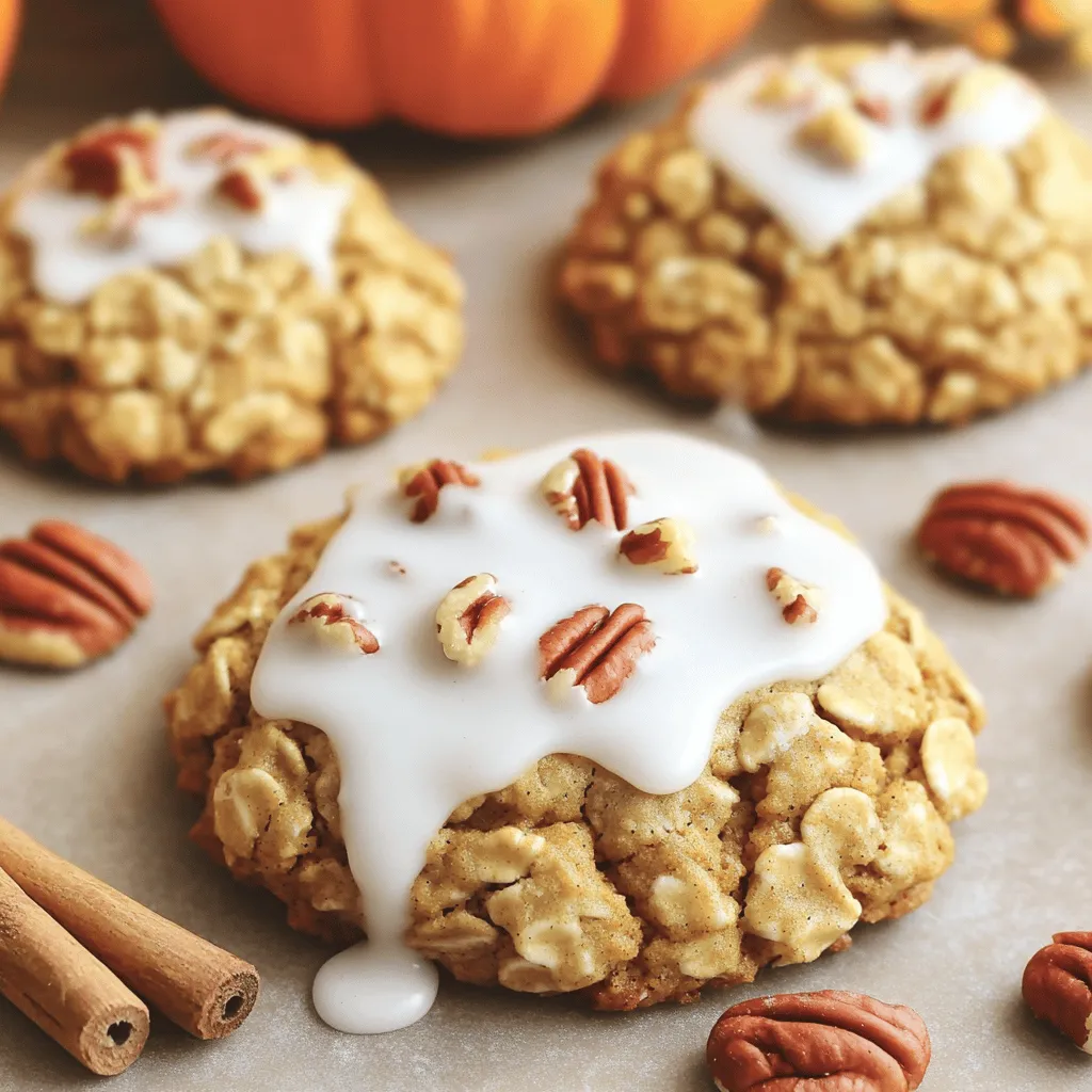 Iced Pumpkin Oatmeal Cookies Delightful Fall Treat