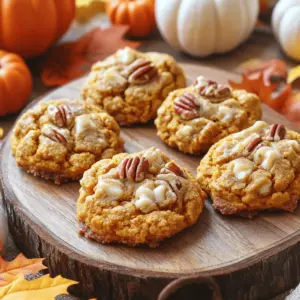To make these amazing cookies, gather these must-have items: - 1 cup unsalted butter, softened - 1 cup brown sugar, packed - 1/2 cup granulated sugar - 1 large egg - 1 teaspoon vanilla extract - 1 cup pumpkin puree (not pumpkin pie filling) - 2 1/2 cups all-purpose flour - 1 teaspoon baking soda - 1 teaspoon baking powder - 2 teaspoons ground cinnamon - 1 teaspoon ground nutmeg - 1/2 teaspoon ground ginger - 1/4 teaspoon salt - 1 cup white chocolate chips - 1/2 cup chopped pecans (optional) These ingredients work together to create a rich, spiced flavor that reminds you of fall. The pumpkin puree adds moisture and makes them soft. If you want to take your cookies to the next level, consider these extras: - 1/2 teaspoon of ground cloves for warmth - 1/2 cup of dried cranberries for a tart twist - A pinch of sea salt on top for contrast These additions can enrich the taste and make each bite special. Feel free to mix and match! Before you start baking, make sure you have these tools ready: - Mixing bowls for combining ingredients - A whisk for dry ingredients - A cookie scoop or spoon for even portions - Baking sheets lined with parchment paper - An oven to bake your cookies Having the right tools will make the process smoother and more fun. You will be ready to bake the Best Crumbl Pumpkin Pie Cookies with these ingredients and tools at hand. For the full recipe, check out the detailed instructions above. To make the best Crumbl pumpkin pie cookies, start by gathering your ingredients. You will need: - 1 cup unsalted butter, softened - 1 cup brown sugar, packed - 1/2 cup granulated sugar - 1 large egg - 1 teaspoon vanilla extract - 1 cup pumpkin puree (not pumpkin pie filling) - 2 1/2 cups all-purpose flour - 1 teaspoon baking soda - 1 teaspoon baking powder - 2 teaspoons ground cinnamon - 1 teaspoon ground nutmeg - 1/2 teaspoon ground ginger - 1/4 teaspoon salt - 1 cup white chocolate chips - 1/2 cup chopped pecans (optional) Next, preheat your oven to 350°F (175°C). Line two baking sheets with parchment paper. Take a large mixing bowl and cream the softened butter, brown sugar, and granulated sugar. Mix until it is light and fluffy. This should take about 2-3 minutes. Add one egg and one teaspoon of vanilla extract to the bowl. Mix until combined. Now, fold in one cup of pumpkin puree. This adds moisture and flavor. In another bowl, whisk together the dry ingredients: flour, baking soda, baking powder, cinnamon, nutmeg, ginger, and salt. Slowly add this mixture to the pumpkin mixture. Stir until just combined to avoid tough cookies. Carefully fold in the white chocolate chips and pecans if you choose to use them. Using a cookie scoop or spoon, drop large balls of dough onto the prepared baking sheets. Space them about 2 inches apart. Bake in the preheated oven for 12-15 minutes. You want the edges to be lightly golden. The centers may look slightly underbaked, but they will firm up as they cool. Once baked, remove the cookies from the oven. Let them cool on the baking sheets for about 5 minutes. Then, transfer them to wire racks to cool completely. This cooling step is important for the perfect texture. To enjoy these cookies, serve them on a festive platter. You can sprinkle a little extra cinnamon on top for a nice touch. For a seasonal look, garnish with miniature pumpkins or colorful fall leaves. These cookies are perfect for sharing at parties or enjoying with a warm drink. If you want to follow along with the full recipe, you can find it [here](#). To keep your cookies soft and chewy, use room temperature butter. Cream it well with sugars until fluffy. This step adds air and helps make them soft. Use fresh pumpkin puree, not the canned pie filling. It gives a rich taste and keeps them moist. Avoid overmixing your dough. Mix just until combined. Overmixing can make the cookies tough. Store your cookies in an airtight container. This keeps them soft and fresh longer. You can add a slice of bread to the container. The bread helps keep the cookies moist. Keep them at room temperature for up to a week. If you want them to last longer, freeze them. Place them in a freezer bag and remove as much air as possible. One common mistake is skipping the chilling step. Chilling the dough for 30 minutes helps the flavors blend. It also makes the cookies less spread out while baking. Another mistake is using old spices. Fresh spices enhance the flavor of your cookies. Lastly, don’t bake them too long. Slightly underbaked cookies will firm up as they cool. Follow the [Full Recipe] for best results! {{image_2}} You can easily change the flavor of these cookies. Add-ins make them fun! Try mixing in dried cranberries or raisins for a fruity twist. You might also add a cup of chopped apples for a fresh crunch. If you like nuts, swap pecans for walnuts. You can even add spices like cardamom for a unique flavor profile. If you’re not a fan of white chocolate, consider dark chocolate or even butterscotch chips. Toppings can elevate your cookie game. A simple glaze made from powdered sugar and milk adds sweetness. Drizzle this over the cooled cookies for a nice touch. You can also sprinkle crushed graham crackers on top for a pie-like texture. For a festive look, add candy corn or fall-themed sprinkles right before baking. This makes each cookie a delight in every bite! These cookies fit any season with a few tweaks. For Halloween, add orange and black sprinkles. For Thanksgiving, top them with a dollop of whipped cream to mimic pumpkin pie. In winter, mix in peppermint extract for a refreshing twist. You can even shape the cookies into festive forms, like leaves or pumpkins, during the fall. Whatever the occasion, these cookies can shine! For more on making these delicious treats, check out the Full Recipe. To keep your cookies fresh, store them in an airtight container. Line the container with a paper towel. This helps absorb moisture and keeps cookies from getting soggy. Place a layer of cookies in the container, then add another paper towel on top. This method helps maintain their soft texture and keeps them tasty for days. You can freeze these cookies for later. First, let them cool completely. Then, place them in a single layer on a baking sheet. Freeze them for about an hour. After that, transfer the cookies to a freezer bag or container. Make sure to remove as much air as possible. They can last up to three months in the freezer. When stored well, the cookies last about one week at room temperature. If you freeze them, they stay good for about three months. Always check for any signs of spoilage. If they look dry or smell off, it’s best to toss them. Enjoy the best Crumbl pumpkin pie cookies fresh for a delightful treat! For the full recipe, check out [Full Recipe]. The Best Crumbl Pumpkin Pie Cookies stand out due to their rich flavor. They have a moist texture thanks to the pumpkin puree. The blend of spices adds warmth and comfort. These cookies also feature white chocolate chips for a sweet touch. This mix of flavors brings the essence of fall into each bite. Yes, you can make these cookies gluten-free! Just swap the all-purpose flour for a gluten-free blend. Make sure the blend has a good texture and flavor. You can also use almond flour or oat flour as alternatives. These options work well and keep the cookies soft and tasty. To get the best texture, cream the butter and sugars well. This helps create air pockets, making the cookies light. Be careful not to overmix the dough when adding dry ingredients. Let the cookies cool on the baking sheet before moving them. This helps them set properly. For a chewy result, slightly underbake them. They will firm up as they cool. For the full recipe, you can check the section above. You now have all you need to bake perfect Crumbl Pumpkin Pie Cookies. Start with the right ingredients and tools, and follow the step-by-step instructions. Remember the tips for soft, chewy cookies and avoid common mistakes. Explore fun variations and toppings to make each batch unique. Store them well so they stay fresh and tasty. With practice, your cookies will impress everyone. Baking can be fun and rewarding, so enjoy the process. Happy baking!