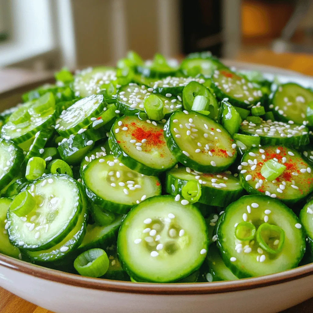 Tik Tok Korean Cucumber Salad Crunchy and Fresh Dish