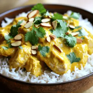 For a tasty slow cooker chicken korma, you will need: - 1.5 lbs boneless, skinless chicken thighs, cut into bite-sized pieces - 1 large onion, finely chopped - 3 cloves garlic, minced - 1 tablespoon fresh ginger, grated - 1 can (13.5 oz) coconut milk - 1 cup plain yogurt - 2 tablespoons tomato paste - 2 tablespoons korma curry paste (adjust to taste) - 1 tablespoon ground turmeric - 2 teaspoons garam masala - 1 teaspoon ground cumin - 1 teaspoon ground coriander - 1 teaspoon chili powder (optional, for heat) - Salt to taste These ingredients create a rich and creamy sauce that coats the chicken perfectly. The spices add depth and warmth to the dish. For a touch of freshness and crunch, consider these garnishes: - Fresh cilantro, chopped - Toasted almonds or cashews Garnishes enhance the flavor and add color to your dish. They make the meal more appealing. You can swap some ingredients if you need to. Here are a few options: - Chicken thighs can be replaced with chicken breasts for a leaner choice. - Greek yogurt can work instead of plain yogurt for a thicker texture. - If you can't find korma curry paste, use curry powder as a substitute. These substitutions can help you customize the dish to your liking without losing flavor. Start by chopping one large onion. You want it finely chopped for the best flavor. Next, mince three cloves of garlic and grate one tablespoon of fresh ginger. These aromatics add a lot of depth to the dish. In your slow cooker, mix the onion, garlic, and ginger well. Spread them evenly across the bottom. Now, take 1.5 lbs of boneless, skinless chicken thighs and cut them into bite-sized pieces. Place the chicken on top of the onion mix. Make sure the chicken is spread out evenly. In a separate bowl, combine one can of coconut milk and one cup of plain yogurt. Add two tablespoons of tomato paste and two tablespoons of korma curry paste. You can adjust the curry paste to your taste. Then, mix in one tablespoon of ground turmeric, two teaspoons of garam masala, one teaspoon of ground cumin, and one teaspoon of ground coriander. If you like heat, add one teaspoon of chili powder. Stir everything until smooth. Pour this sauce over the chicken in the slow cooker. Gently stir to coat the chicken evenly. Cover your slow cooker and set it to cook. You can choose to cook on low for 6-8 hours or on high for 3-4 hours. The chicken should become tender and fully cooked. After cooking, taste the dish. Adjust the salt if needed. If you want a thicker sauce, leave the lid off and cook on high for an extra 30 minutes. Serve the chicken korma over cooked basmati rice. Garnish with fresh cilantro and toasted almonds or cashews for a nice touch. To make your chicken korma shine, start with fresh ingredients. Use high-quality chicken thighs for juicy bites. The right spices bring depth to the dish. Combine the korma curry paste with coconut milk and yogurt for a creamy base. Let the flavors blend by cooking it low and slow. This will help the spices infuse into the chicken. Remember to taste before serving. Adjust salt or add more spices as needed. Fresh cilantro adds a bright touch at the end. A slow cooker is your best friend for this dish. Layer the ingredients correctly. Start with onions, garlic, and ginger at the bottom. This helps them cook well and adds flavor. Cut the chicken into even pieces for uniform cooking. Always cover the slow cooker to keep the heat inside. If you want a thicker sauce, remove the lid for the last 30 minutes of cooking. This helps reduce excess liquid and enhance flavor. If you like spice, add chili powder to the mix. Start with one teaspoon and taste as it cooks. If you want less heat, skip the chili powder. You can also use mild korma paste. For a milder dish, balance the heat with extra yogurt. This creates a creamy texture while cooling the spice. Always remember, you can adjust the heat to suit your taste. {{image_2}} You can easily swap chicken for vegetables. Use chickpeas, cauliflower, or potatoes. These options soak up the flavors well. I love using a mix of chickpeas and spinach. It adds protein and color. Just cook the veggies until tender. This keeps the dish light yet hearty. If you want other proteins, try lamb or beef. Both meats bring a rich taste. Cut them into small pieces to ensure even cooking. You can also use shrimp for a quick cook time. Just add the shrimp in the last hour of cooking. This way, they stay juicy and tender. To change the spice level, adjust the chili powder. For mild, skip it or use less. For more heat, add fresh chilies or extra korma paste. Tasting as you cook helps find the right level. Just remember, you can always add more spice, but removing it is hard! To store leftovers, let the chicken korma cool first. Use an airtight container. Place the chicken korma in the container and seal it tight. Keep it in the fridge for up to four days. Always label your container with the date. This helps you track how long it's been stored. Reheating is easy. You can use the microwave or the stovetop. If using a microwave, place the korma in a safe dish. Cover it loosely to avoid splatters. Heat in short bursts. Stir it between intervals to ensure even heating. If using the stovetop, put it in a pan over low heat. Stir often until it’s hot. You may want to add a splash of water to help loosen the sauce. If you want to freeze your chicken korma, use a freezer-safe container. Let it cool completely before you freeze it. Leave some space in the container for expansion. You can freeze it for up to three months. To thaw, place it in the fridge overnight. When ready to eat, reheat as mentioned above. Enjoy the flavors again! Yes, you can use chicken breasts. They will cook well in the slow cooker. Chicken thighs have more fat, which makes them juicier. Breasts may dry out if overcooked. If you prefer breasts, check the cooking time closely. To thicken the sauce, remove the lid for the last 30 minutes. This lets steam escape. You can also add a cornstarch slurry. Mix 1 tablespoon of cornstarch with 2 tablespoons of cold water. Stir this into the sauce and cook until thickened. Serve Chicken Korma with cooked basmati rice. It soaks up the sauce well. You can also add naan bread for dipping. For a fresh touch, add a side salad or cucumber raita. Garnish with fresh cilantro and nuts for extra flavor. In this post, we covered the key ingredients for making Chicken Korma. You can use fun garnishes or swaps for different tastes. I shared step-by-step instructions for cooking it just right. Tips and tricks helped you enhance flavor and use a slow cooker. You learned about variations, storage, and answers to common questions. Now, you have the tools to create a delicious Chicken Korma at home. Enjoy cooking and sharing this tasty dish!