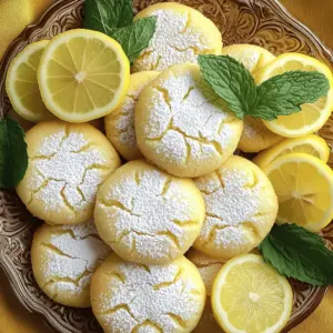 To make super soft lemon cookies, gather the following ingredients: - 2 ½ cups all-purpose flour - 1 teaspoon baking soda - ½ teaspoon baking powder - ½ teaspoon salt - ½ cup unsalted butter, softened - 1 cup granulated sugar - 1 large egg - 2 tablespoons lemon zest (freshly grated) - 1 tablespoon lemon juice (freshly squeezed) - 1 teaspoon vanilla extract - ½ cup powdered sugar (for dusting) These ingredients work together to create a soft, sweet, and tangy cookie. The lemon zest adds a bright flavor, while the butter keeps the cookies tender. Make sure your butter is softened, as this helps the cookies achieve that melt-in-your-mouth quality. Fresh lemon juice is key for the best taste. When measuring the flour, avoid packing it down. This keeps the cookies light and fluffy. Using a kitchen scale can help if you have one. Each ingredient plays a role in making sure your cookies turn out just right. Enjoy gathering these ingredients; the result will be a delightful batch of cookies! - Preheat your oven to 350°F (175°C). - Line two baking sheets with parchment paper. Start by getting your oven nice and hot. This will help your cookies bake evenly. Using parchment paper on your sheets keeps the cookies from sticking. It also makes cleanup easier. - In a medium bowl, whisk together: - 2 ½ cups all-purpose flour - 1 teaspoon baking soda - ½ teaspoon baking powder - ½ teaspoon salt Whisk these dry ingredients well. This step helps mix everything evenly. - In a large mixing bowl, cream together: - ½ cup unsalted butter, softened - 1 cup granulated sugar Beat these until light and fluffy. This will take about 3-4 minutes. - Next, add: - 1 large egg - 2 tablespoons lemon zest (freshly grated) - 1 tablespoon lemon juice (freshly squeezed) - 1 teaspoon vanilla extract Mix until everything is fully combined. - Gradually add the dry mixture to the wet mixture. Mix just until combined. Be careful not to overmix. This keeps the cookies soft. - Use a cookie scoop or two tablespoons to portion the dough onto the prepared sheets. Space them about 2 inches apart. - Gently flatten each cookie with the back of a glass or your palm. They won’t spread much during baking. - Bake in the preheated oven for 10-12 minutes. Look for lightly golden edges and set centers. After baking, cool the cookies on the sheets for 5 minutes. Then, move them to a wire rack to cool completely. Dust with powdered sugar for a lovely touch before serving. Enjoy! Softened butter is key for these cookies. It makes the dough creamy and smooth. Cold butter will not mix well, leading to tough cookies. Make sure your butter sits at room temperature for about 30 minutes before you start. Avoiding overmixing is also crucial. Once you combine the wet and dry ingredients, mix just until you see no flour. Overmixing can make cookies dense and hard. You want soft, fluffy cookies that melt in your mouth. Adding extra lemon zest brightens the flavor. I love using fresh zest from lemons. It gives a punch of citrus that makes each bite zingy and refreshing. Just be careful to avoid the bitter white pith when zesting. Dusting with powdered sugar adds a sweet touch and looks beautiful. After cooling, sprinkle the cookies lightly for a lovely finish. You can even add some lemon slices and mint leaves when serving. This makes your cookies look extra special and inviting. {{image_2}} You can switch up the taste of your lemon cookies easily. Here are two fun ideas: - Blueberry lemon cookies: Add 1 cup of fresh blueberries to your lemon cookie dough. The tart blueberries blend well with the bright lemon. They make a lovely treat. - Lemon poppy seed cookies: Mix in 2 tablespoons of poppy seeds with your dough. This adds a nice crunch and a unique flavor. It’s a fun twist on the classic. You can also adapt the recipe for different diets. Here are some options: - Gluten-free options: Use 2 ½ cups of gluten-free all-purpose flour instead of regular flour. Make sure your baking powder and soda are gluten-free too. This way, everyone can enjoy the cookies! - Vegan substitutions: Swap the egg for ¼ cup of unsweetened applesauce. Use ½ cup of coconut oil instead of butter. These swaps keep the cookies soft and tasty without any animal products. Feel free to explore these variations! You can personalize your cookies to fit your taste and dietary needs. To keep your super soft lemon cookies fresh, follow these tips: - Cool Completely: Always let cookies cool on a wire rack before storing. - Use Airtight Containers: Place cookies in an airtight container. This keeps them soft and tasty. - Layer with Parchment Paper: If stacking, use parchment paper between layers. This prevents sticking. - Store at Room Temperature: Keep them at room temperature for up to five days. Freezing is a great way to save cookies for later. Here’s how: - How to Freeze the Dough: After mixing, scoop dough onto a baking sheet. Freeze until firm. Then, transfer the balls into a freezer bag. Label and date the bag. - Thawing and Baking Instructions: When ready to bake, take out the dough. Let it thaw on the counter for about 30 minutes. Preheat your oven before baking as usual. Add a couple of minutes to the baking time if the dough is still cold. Enjoy your fresh cookies anytime! Can I use bottled lemon juice instead of fresh? Yes, you can use bottled lemon juice. However, fresh juice gives better flavor. Fresh lemons have bright taste notes that bottled juice may lack. For the best results, stick with fresh when you can. How do I prevent cookies from sticking to the baking sheet? To prevent sticking, use parchment paper or silicone mats. These create a non-stick surface that helps cookies release easily. You can also lightly grease the baking sheet with butter or cooking spray. What to do if cookies are too dry? If your cookies turn out dry, try adding a bit of milk or cream. Start with one tablespoon and mix it in. Another option is to reduce baking time slightly next time for softer cookies. How to make cookies more lemony? To boost lemon flavor, add more lemon zest or juice. Start with an extra teaspoon of zest. For a stronger taste, try adding a bit more juice too. Just be careful not to add too much, as it can affect the dough's texture. You now have all the details needed to make delightful lemon cookies. We covered ingredients, step-by-step instructions, and clever tips. Remember to not overmix and use fresh lemon juice for the best flavor. You can also try variations for added fun, like blueberry lemon cookies. Store them properly for lasting freshness and don’t forget to freeze extra dough. Baking is a joy, and these cookies will surely brighten your day. Enjoy every bite of your homemade treats!