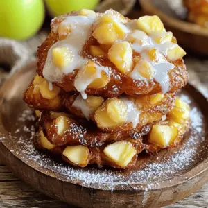 - 2 medium apples (Granny Smith or Honeycrisp) - 2 cups all-purpose flour - 2 teaspoons baking powder - 1 teaspoon ground cinnamon - ½ teaspoon nutmeg - ½ teaspoon salt - ½ cup granulated sugar - 2 large eggs - ½ cup milk - ¼ cup unsalted butter, melted - 1 teaspoon vanilla extract - 1 cup powdered sugar (for glaze) - 2-3 tablespoons apple cider or milk (for glaze consistency) To make glazed baked apple fritters, you need fresh apples. I love using Granny Smith or Honeycrisp apples for their sweet-tart flavor. You will need two medium apples, peeled, cored, and diced into small pieces. These apples add a juicy burst in every bite. Next, you will use 2 cups of all-purpose flour. This gives structure to the fritters. Baking powder is a must; we need 2 teaspoons to help them rise. Ground cinnamon adds warmth and depth, so use 1 teaspoon. A hint of nutmeg, at ½ teaspoon, brings a nice flavor twist. Don’t forget salt; just ½ teaspoon balances the sweetness. For sweetness, we use ½ cup of granulated sugar. The recipe calls for two large eggs as a binder. You will also need ½ cup of milk to keep the batter moist. Melted unsalted butter (¼ cup) adds richness, while 1 teaspoon of vanilla extract enhances the flavor. Finally, for the glaze, mix 1 cup of powdered sugar with 2-3 tablespoons of apple cider or milk. This will give your fritters that perfect sweet finish. - Peel, core, and dice the apples. - Toss apples with 1 tablespoon of sugar and ½ teaspoon of cinnamon. To start, choose your apples. I like Granny Smith or Honeycrisp for a nice balance of sweet and tart. After peeling and coring, chop them into small pieces. Toss them in a bowl with sugar and cinnamon. This step brings out their natural flavor. Set the apples aside while you work on the batter. - Combine flour, baking powder, sugar, cinnamon, nutmeg, and salt. In a big bowl, mix together 2 cups of flour, 2 teaspoons of baking powder, and ½ cup of granulated sugar. Add 1 teaspoon of cinnamon, ½ teaspoon of nutmeg, and ½ teaspoon of salt. Stir well until everything is evenly mixed. This mixture will give your fritters their nice texture. - Beat eggs and mix in milk, melted butter, and vanilla. Now, in another bowl, beat 2 large eggs. Then, mix in ½ cup of milk, ¼ cup of melted butter, and 1 teaspoon of vanilla extract. This liquid blend adds moisture and flavor to your dough. - Combine wet and dry ingredients. - Fold in the apple mixture. Pour the wet mixture into the dry ingredients. Stir gently until the two are just combined. Don't overmix; a few lumps are fine. Then, fold in the apple mixture. Make sure the apple pieces are well distributed. Your dough should be thick, almost like cookie dough. - Drop batter on baking sheet and space properly. - Bake at 375°F (190°C) for 15-20 minutes. Preheat your oven to 375°F (190°C). Line a baking sheet with parchment paper. Drop spoonfuls of the dough onto the sheet, leaving about 2 inches between each fritter. You should have about 12 fritters. Bake them for 15 to 20 minutes or until they turn golden brown. - Mix powdered sugar with apple cider or milk for consistency. While the fritters bake, prepare the glaze. In a small bowl, combine 1 cup of powdered sugar with 2 to 3 tablespoons of apple cider or milk. Mix until you reach a smooth consistency. This glaze will add a sweet touch to your fritters. Once the fritters cool, drizzle or dip them in the glaze for a tasty finish. To get the best fritters, avoid overmixing the batter. When you mix too much, the fritters can become tough. Gently combine your wet and dry ingredients until they just come together. This keeps them soft and airy. Using room temperature ingredients also helps. When eggs and milk are warm, they mix better. This creates a smoother batter and gives the fritters a nice rise. The glaze is key to making these fritters shine. You can adjust the thickness with milk or apple cider. If it's too thick, add a splash of liquid. If it's too thin, sprinkle in more powdered sugar. Decide if you want to drizzle or drench your fritters. Drizzling gives a light touch, while drenching makes them extra sweet and sticky. Both options taste great! For a lovely finish, dust your fritters with powdered sugar before serving. This adds a nice touch and makes them look fancy. Serve the fritters warm with a side of apple cider. This pairing brings out the apple flavor and warms you up. Enjoying them fresh from the oven is the best way to savor your creation! {{image_2}} You can change up the apples in your fritters. Try using Fuji or Pink Lady apples. These apples bring a sweet taste and great texture. You can also add raisins or dried cranberries. This will give your fritters extra flavor and a chewy bite. Adding lemon zest can make your fritters bright and fresh. Just a small amount will do. You can also try adding a pinch of cloves or allspice. This can bring warmth and depth to the flavors. These spices can turn a simple treat into something special. If you want a vegan version, you can swap eggs for flax eggs or applesauce. This keeps the fritters moist and tasty. Use plant-based milk and butter instead. These easy changes will give you delicious fritters without any animal products. Enjoy experimenting with these options! To keep your glazed baked apple fritters fresh, place them in an airtight container. Store them at room temperature. They will stay soft and tasty for a few days. Avoid putting them in the fridge. Cold air can make them chewy. If you want to save fritters for later, freezing is a great option. First, let them cool completely. Then, layer them with parchment paper in a freezer-safe bag. This way, they won't stick together. They can last up to three months in the freezer. When you're ready to enjoy your fritters again, reheating is easy. For the best results, warm them in the oven. Preheat the oven to 350°F (175°C) and bake for about 5-10 minutes. You can also use the microwave, but be careful not to overheat them. Enjoy them warm for a cozy treat! Yes, you can! Many fruits work well in fritters. You might try: - Pears for a sweet twist. - Blueberries for a burst of flavor. - Chopped peaches for summer vibes. Fruits like cherries or even bananas can add fun new tastes. Just remember to adjust the sugar based on the fruit's sweetness. Mixing fruits can create unique flavors. Experiment and find your favorite combo! To check if your fritters are done, look for these signs: - A golden-brown color on top. - A toothpick inserted comes out clean. - The fritters should feel firm but soft. If they seem too soft or doughy, give them a few more minutes in the oven. Keep an eye on them to avoid burning. Perfect fritters should look delicious and be fully cooked inside! Yes, you can make the glaze ahead of time! Here’s how: - Mix powdered sugar with apple cider or milk until smooth. - Store it in an airtight container in the fridge. When ready to use, give it a stir. If it’s too thick, add a little more liquid until it’s just right. Preparing the glaze early saves time on baking day! Enjoy your sweet glaze drizzled over warm fritters for a tasty treat. You now have a simple and tasty fritter recipe. We covered the needed ingredients and shared easy steps. You learned tips for the best texture and glaze. Variations offered ways to switch up flavors, plus storage advice for leftovers. These fritters are perfect for any time of day. Try making them for breakfast or a snack. Enjoy your cooking, and share these treats with friends!