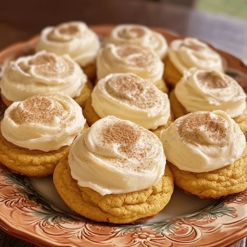 Soft Pumpkin Cookies with Cream Cheese Frosting Delight