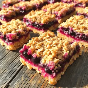 You can use fresh or frozen huckleberries for this recipe. Fresh huckleberries taste bright and sweet. If you use frozen, they still work well. Just let them thaw before using. You need 2 cups for the bars. This berry is key to the flavor. I like to use granulated sugar in the recipe. You need 1/2 cup of sugar, plus a bit more for the huckleberries. Mixing in extra sugar helps bring out their natural sweetness. A tablespoon of lemon juice adds a nice zing. Vanilla extract also brings warmth and depth. You just need 1 teaspoon of it for this recipe. The dry mix holds everything together. You’ll need 1 cup of all-purpose flour and 1 cup of rolled oats. These give the bars structure and texture. Add 1/2 teaspoon of baking powder for some lift and 1/4 teaspoon of salt to enhance the flavors. Don't forget the 1/2 teaspoon of ground cinnamon. It adds warmth and makes your kitchen smell amazing! Finally, you’ll need 1/2 cup of melted unsalted butter. It helps bind the dry ingredients and adds richness. For the full recipe, check out the details above. First, gather your ingredients. You will need fresh or frozen huckleberries, sugar, lemon juice, and vanilla. Next, grab flour, oats, baking powder, salt, cinnamon, and melted butter. Preheat your oven to 350°F (175°C). Grease a 9x9 inch baking pan or line it with parchment paper. In a bowl, mix the huckleberries with 1/4 cup of sugar, lemon juice, and vanilla. Toss gently to coat the berries. Let them sit for a few minutes to soak in the flavors. In another bowl, whisk together the flour, oats, baking powder, salt, and cinnamon. Pour in the melted butter and mix until crumbly. Reserve about 1 cup of this crumb mixture for later. Now it's time to build your bars! Press the remaining crumb mixture into the bottom of your prepared pan. Make sure it forms an even layer. Next, spread the huckleberry mixture evenly over the crumb base. Take the reserved crumb mixture and sprinkle it on top of the huckleberries. This will create a nice, crunchy topping. Place the pan in the preheated oven. Bake for 30 to 35 minutes. You want the top to turn a light golden brown. When done, remove the pan from the oven and let it cool for at least 10 minutes. After that, transfer it to a wire rack to cool completely. Once cooled, you can cut it into squares and enjoy your tasty treat! For the full recipe, refer to the earlier section. To make the best huckleberry crumb bars, use ripe, fresh huckleberries. They add a sweet and tart flavor. If you use frozen huckleberries, let them thaw and drain excess liquid. This keeps your bars from getting soggy. Mixing huckleberries with a bit of sugar helps enhance their taste. Letting the mixture sit allows the flavors to blend. One common mistake is over-mixing the crumb mixture. A gentle touch keeps it light and crumbly. Another mistake is not letting the bars cool enough before cutting. This can cause them to fall apart. Also, be careful not to skip the lemon juice. It brightens the flavors and balances the sweetness. For serving, cut the bars into neat squares for a tidy look. You can dust them with powdered sugar for a nice touch. A scoop of vanilla ice cream pairs wonderfully with these bars. Serve them warm or at room temperature. For a fun twist, add a drizzle of chocolate over the top. Enjoy your delicious huckleberry crumb bars alone or share them with friends! {{image_2}} If you can’t find huckleberries, don't worry! You can use other berries. Blueberries, raspberries, or blackberries work well. Each berry brings its own taste. For a twist, try mixed berries. They add vibrant colors and flavors. Just remember to adjust the sugar based on the berry's sweetness. You can make these bars gluten-free easily. Use a gluten-free flour mix instead of all-purpose flour. Look for a blend that works well in baking. Oats can also be gluten-free; just check the label. This way, everyone can enjoy these tasty treats without worry. To make the bars vegan, swap out the butter. Use coconut oil or a vegan butter alternative. Replace the egg with a flax egg or applesauce. This keeps the bars moist and delicious. With these changes, you keep the same great taste while being kind to animals. To keep your huckleberry crumb bars fresh, store them in an airtight container. Place parchment paper between layers to avoid sticking. Keep the container in a cool, dry place. These bars stay tasty for up to a week. If you want to enjoy them longer, consider freezing. Freezing is a great option for huckleberry crumb bars. First, let the bars cool completely. Then, cut them into squares. Wrap each square tightly in plastic wrap. Place the wrapped bars in a freezer-safe bag. Label the bag with the date. You can freeze them for up to three months. When you're ready to enjoy your frozen bars, take them out of the freezer. Unwrap the bars and let them thaw in the fridge overnight. For a warm treat, you can reheat them in an oven at 350°F. Bake for about 10 minutes until warm. You can also use a microwave for quick heating. Just heat for 15-20 seconds at a time. Enjoy your huckleberry crumb bars fresh and tasty! Yes, you can use frozen huckleberries. Just thaw them and drain any extra juice. This will keep your bars from getting too soggy. Check the top of the bars. It should be lightly golden brown. You can also insert a toothpick in the center. If it comes out clean, they are done. If your crumb top is dry, try adding a splash of melted butter. Mix it in gently, but don’t overwork the crumbs. This will help them stick together better. Huckleberries grow wild in North America. They thrive in forests and mountains, often in shady spots. They are small, round, and can be blue or red, similar to blueberries. Yes, you can make these bars ahead of time. Bake them, let them cool, and store in an airtight container. They taste great for several days. For the full recipe, check out the Huckleberry Heaven Crumb Bars section. It has all the details you need to create this tasty treat! In this post, we covered how to make huckleberry crumb bars. We discussed key ingredients, including fresh or frozen huckleberries, sweeteners, and dry ingredients. You learned the step-by-step process for preparation, assembly, baking, and cooling. Tips for perfecting your bars showed common mistakes to avoid. Variations offered options for different berries and dietary needs. Finally, storage information ensures your bars stay fresh. Enjoy making these delicious treats. You can share them with friends or save them for later.